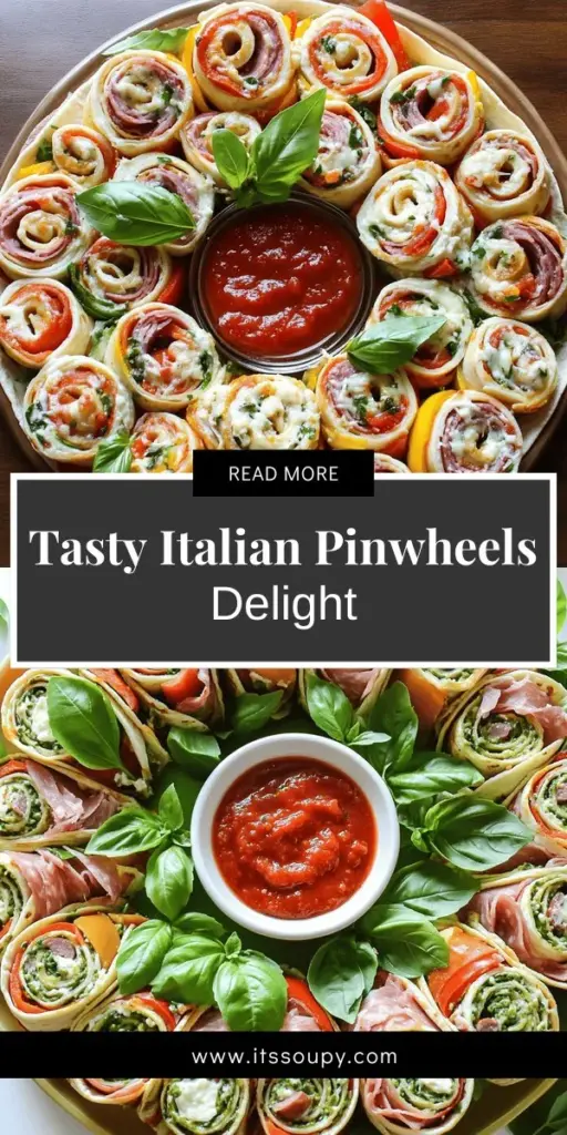 Elevate your snack game with delicious Italian pinwheels! This easy and flavorful recipe is perfect for parties, game days, or casual gatherings. Learn how to roll fresh ingredients like cream cheese, deli meats, and veggies into tasty pinwheels that will impress your guests. From creative variations to serving ideas, discover everything you need to know about these fun bites. Click through to explore the full recipe and start rolling your own delicious Italian pinwheels today!
