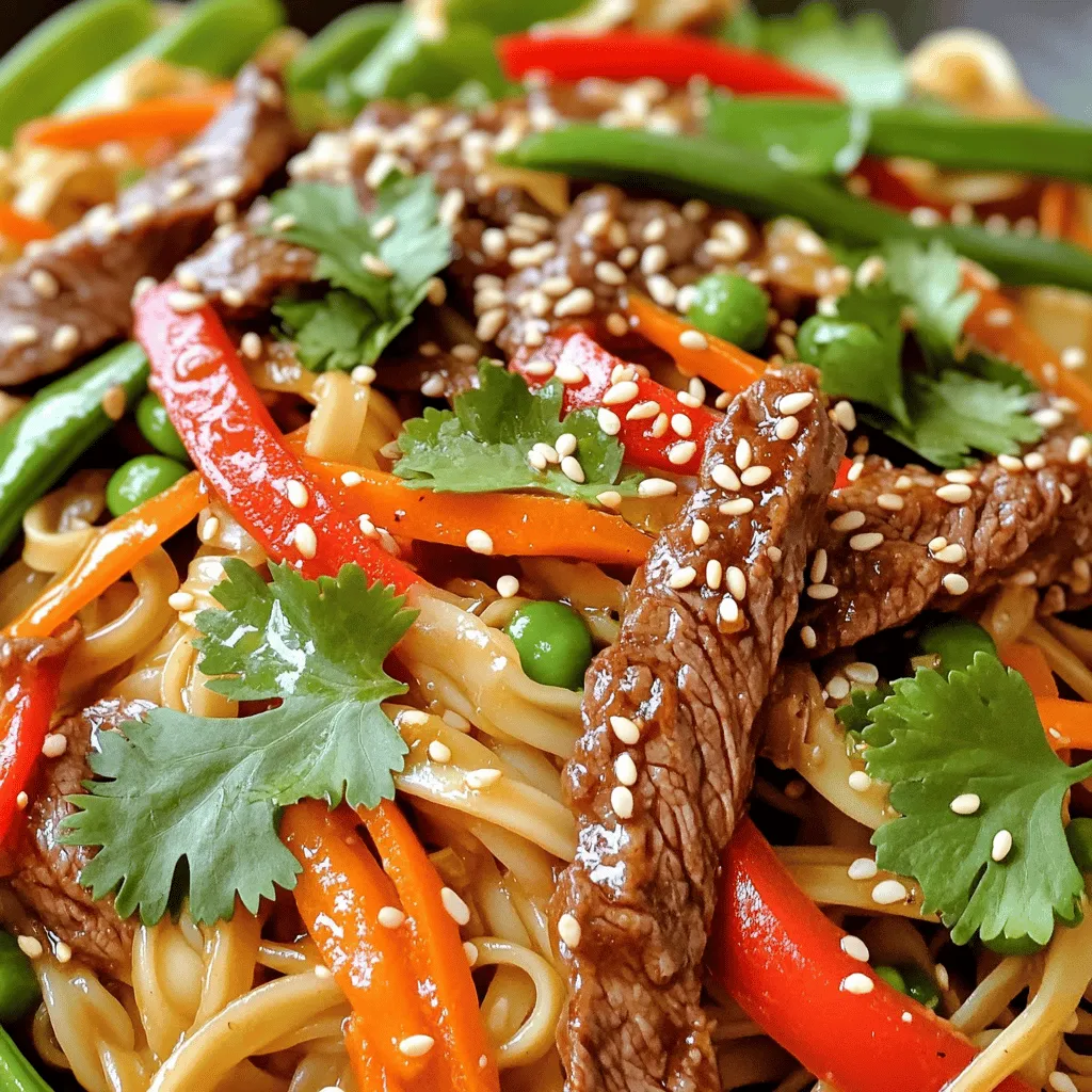 For a great Hoisin Beef Noodles dish, you need specific ingredients. First, the flat rice noodles create a lovely base. They soak up the sauce and add a chewy texture. Next, use beef sirloin, as it is tender and flavorful.