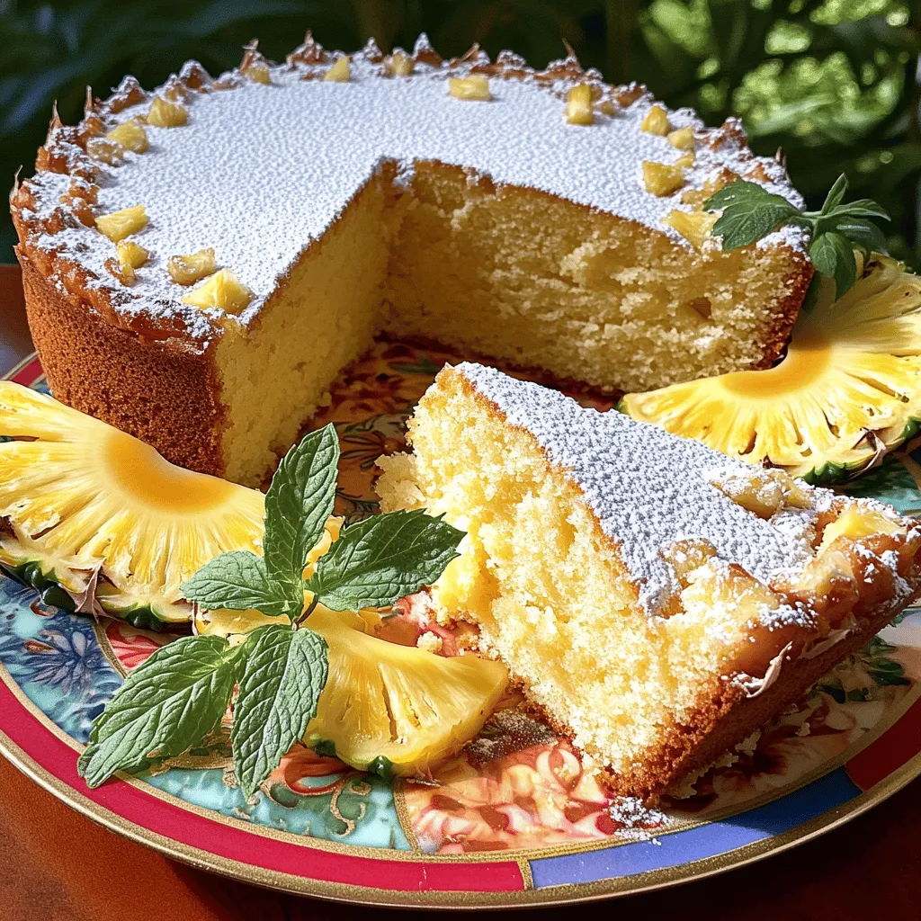 To make this tasty cake, gather these key items: - 2 cups all-purpose flour - 1 ½ cups granulated sugar - 1 cup pineapple juice (preferably fresh) - ½ cup unsweetened applesauce - ½ cup vegetable oil - 3 large eggs - 1 teaspoon baking powder - 1 teaspoon baking soda - ½ teaspoon salt - 1 teaspoon vanilla extract - 1 cup crushed pineapple, drained