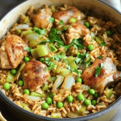 To make One Pot Chicken and Dirty Rice, you need some key ingredients. Here’s what you should gather: - 2 tablespoons olive oil - 1 pound boneless, skinless chicken thighs, cut into bite-sized pieces - 1 small onion, finely chopped - 2 cloves garlic, minced - 1 green bell pepper, diced - 1 stalk celery, diced - 1 cup long-grain rice - 2 cups chicken broth - 1 tablespoon Cajun seasoning - 1 teaspoon smoked paprika - 1/2 teaspoon dried thyme - Salt and pepper to taste These items form the base of this dish. The chicken provides protein and flavor, while the rice absorbs all the delicious juices. The vegetables add texture and nutrients. You can boost the taste even more with some optional ingredients. Consider these add-ins: - 1 cup frozen peas - 1 tablespoon fresh parsley, chopped (for garnish) Adding peas gives a nice color and sweetness. The parsley is a fresh touch that brightens the dish. To cook this meal, you will need a few tools. Here’s a simple list: - Large pot or Dutch oven - Cutting board - Chef’s knife - Measuring cups and spoons - Wooden spoon or spatula Using the right tools makes cooking easier. A large pot helps everything cook evenly, while a good knife ensures you chop quickly and safely. For the full recipe, check out the guide linked in the article. To start, heat the olive oil in a large pot. Use medium-high heat for best results. Once hot, add the chicken pieces. Season them with salt and pepper. Cook until they turn a nice golden brown, which takes about 5-7 minutes. This gives the chicken a lovely flavor. When done, remove the chicken from the pot and set it aside. This step is key for a great taste in your dish. Next, keep the pot on the heat and add the onion, garlic, green bell pepper, and celery. Sauté these veggies for about 4-5 minutes. You want them to soften and release their flavors. Stir them well to avoid sticking. The smell will fill your kitchen and make you hungry! This mix creates a tasty base for the rice and chicken. Now, it’s time to add the rice. Pour it into the pot along with the Cajun seasoning, smoked paprika, and thyme. Stir well so the rice gets coated with all those delicious flavors. Next, pour in the chicken broth and bring it to a boil. Once boiling, return the chicken to the pot. Lower the heat to let it simmer. Cover the pot and cook for about 20-25 minutes. This allows the rice to soak up all the liquid and flavors. If you want to add peas, toss them in the last 5 minutes of cooking. After cooking, let it sit for a few minutes. Fluff the rice with a fork and add chopped parsley for a fresh touch. You can find the full recipe for One Pot Chicken and Dirty Rice in the earlier section. Enjoy your meal! To get fluffy rice, rinse it before cooking. This removes excess starch. Use long-grain rice for the best texture. Make sure to measure your liquid carefully. Too much broth can make the rice mushy. It’s also key to let the rice rest after cooking. This helps it absorb any remaining moisture. Add fresh herbs for a burst of flavor. Parsley or cilantro works well. You can also use lemon juice for brightness. A splash of hot sauce adds a nice kick. For more depth, try using homemade chicken broth. If you want a smoky flavor, add more smoked paprika. Sometimes, a bay leaf during cooking can enhance the taste, too. One common mistake is stirring the rice while it cooks. This can make it gummy. Always check your seasoning as you cook. If it tastes bland, adjust with salt or spices. Avoid skipping the resting step after cooking. This is when the rice settles and fluffs up. Lastly, don’t rush the cooking time. Patience leads to a perfect dish. For the full recipe, check out the details above. {{image_2}} You can spice things up by adding andouille sausage. The sausage brings heat and flavor. Slice the sausage into bite-sized pieces. Brown it in the pot before adding the chicken. This adds depth and a smoky taste. Adjust the Cajun seasoning to match your spice level. This version is perfect for those who love a kick! If you want a meat-free meal, try using plant-based protein. Options like tempeh or tofu work well here. Cut them into cubes and sauté them until golden. Use vegetable broth instead of chicken broth for flavor. The rice will still soak up all the good seasonings. You get a hearty dish that everyone can enjoy. You can change the veggies based on what’s fresh. In summer, add zucchini or corn. In fall, try sweet potatoes or carrots. Just chop them into even pieces. Sauté them with the onion and garlic for a robust taste. This keeps the dish vibrant and seasonal. It’s a great way to enjoy what nature offers. After you enjoy your One Pot Chicken and Dirty Rice, store leftovers in an airtight container. Let the dish cool down first. This helps keep the flavors fresh. You can keep it in the fridge for up to three days. Make sure to label the container with the date. When you want to reheat your dish, use the stove for the best flavor. Put it in a pot over low heat. Add a splash of water or broth to keep it moist. Stir it often until it warms up. This keeps the rice fluffy and tasty. You can also use the microwave. Just cover it to prevent drying out. Heat in short bursts, stirring in between. If you want to save some for later, freezing is a great option. Divide the cooled dish into portions. Use freezer-safe containers or bags. Squeeze out excess air to prevent freezer burn. It can last up to three months in the freezer. When you’re ready to eat, thaw it in the fridge overnight. Reheat as mentioned above for the best results. Enjoy this meal at your convenience! You can use chicken breast instead of thighs. Chicken breast cooks faster, so check for doneness early. You could also try turkey or tofu for a different taste. Both options will give you a tasty meal. Cooking dirty rice takes about 20 to 25 minutes once you add the rice and broth. Ensure the rice absorbs all the liquid for the best texture. Keep an eye on it to avoid burning. Yes, you can make One Pot Chicken and Dirty Rice in advance. Just cook it and let it cool. Store it in an airtight container in the fridge for up to three days. Great sides include garlic bread or a fresh green salad. You could also serve it with coleslaw for some crunch. Each option adds different flavors to your meal. You can find the full recipe for One Pot Chicken and Dirty Rice in the recipe section above. It has all the steps you need to make this delightful dish. One Pot Chicken and Dirty Rice is simple and tasty. I guided you through essential ingredients, tips, and mistakes to avoid. You learned how to cook chicken and rice together for maximum flavor. Don’t forget to try variations, like the spicy version or vegetarian options. Proper storage helps keep your dish fresh. With these skills, you can easily make this meal for any occasion. Enjoy cooking!