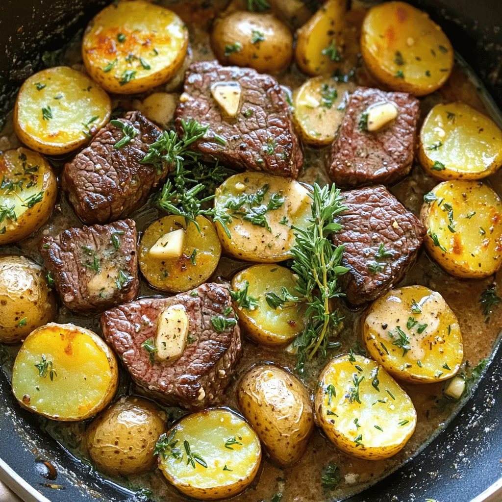 - Sirloin steak - Baby potatoes - Unsalted butter