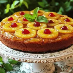 To make a Heavenly Pineapple Upside-Down Cake, you will need: - 1 can (20 oz) pineapple slices in juice, drained - 1/2 cup unsalted butter (1 stick) - 3/4 cup brown sugar - 1/4 cup granulated sugar - 1 teaspoon vanilla extract - 2 large eggs - 1 1/2 cups all-purpose flour - 2 teaspoons baking powder - 1/2 teaspoon salt - 1/2 cup milk - Maraschino cherries (optional, for garnish)