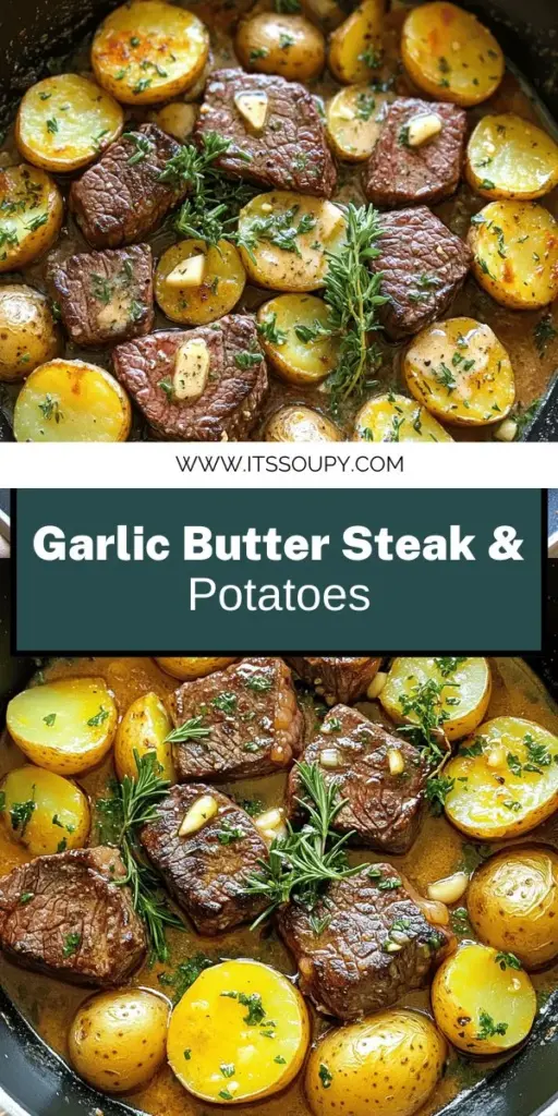 Looking for a quick and delicious meal idea? Try my Garlic Butter Steak and Potatoes Skillet Delight! This one-pan wonder mixes tender sirloin steak and golden baby potatoes in a rich garlic butter sauce, making dinner a breeze. Follow the easy steps and tips to impress your family with this hearty dish. Click through to explore the full recipe and bring this delightful meal to your table tonight!