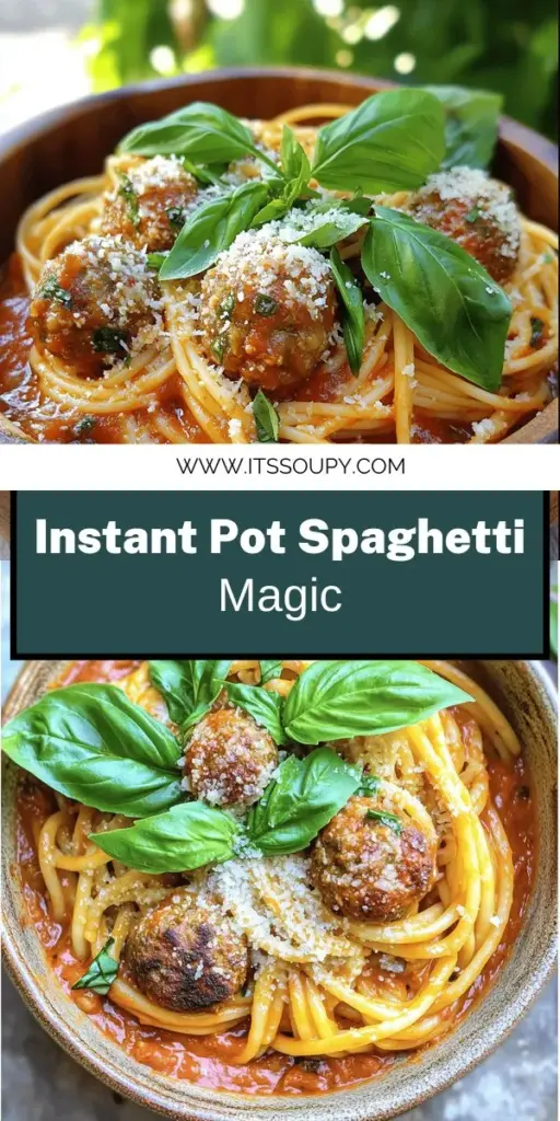 Make mealtime a breeze with this Instant Pot Spaghetti and Meatballs recipe! It’s fast, easy, and packed with flavor, perfect for busy families. Combine simple ingredients like ground beef, breadcrumbs, and marinara sauce for a dish everyone will love. Follow our step-by-step guide to whip up this delicious meal in no time. Ready to impress? Click through to explore the full recipe and bring comfort to your dinner table tonight!
