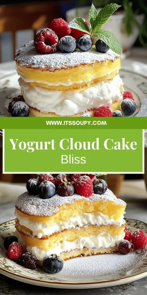Indulge in pure deliciousness with this Light & Fluffy Yogurt Cloud Cake recipe! This dreamy cake combines yogurt and whipped egg whites for a heavenly treat that anyone can create. Follow our simple steps and handy tips to achieve the perfect rise and texture every time. Whether you're celebrating or just want a sweet snack, this cake is sure to impress. Click through to explore the full recipe and start baking today!