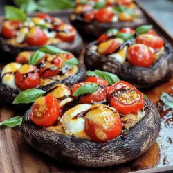 To make Caprese Stuffed Portobello Mushrooms, you need a few key ingredients. Each ingredient adds flavor and texture to the dish. Here’s what you will need:
