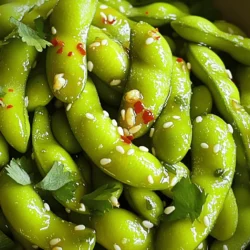 Here’s what you need to make spicy garlic edamame. This dish is tasty and quick to prepare. - 2 cups edamame, in pods (fresh or frozen) - 4 cloves garlic, minced - 1 tablespoon sesame oil - 1 tablespoon olive oil - 1 teaspoon crushed red pepper flakes - 1 tablespoon soy sauce (or tamari for gluten-free) - 1 teaspoon honey or maple syrup - 1 teaspoon lime juice - Salt to taste - Fresh cilantro for garnish (optional) All these ingredients work together to create a dish full of flavor. The edamame offers a nice bite, while the garlic adds warmth. The red pepper flakes give it a spicy kick. You can adjust the spice level to fit your taste. If you want to explore more, check out the Full Recipe for detailed cooking steps. Each ingredient contributes to a delightful blend of taste and texture. Enjoy making this delicious appetizer! To start, you need to choose your edamame. If you use frozen edamame, just follow the package instructions. Usually, it takes about 5-7 minutes to cook. If you use fresh edamame, steam it for the same time until it's tender. You want the pods bright green and slightly soft. Next, grab a large skillet or wok. Heat one tablespoon of sesame oil and one tablespoon of olive oil over medium heat. Once the oil is warm, add four cloves of minced garlic. Sauté the garlic for about 1-2 minutes. It should smell great but not brown. Stir it often to keep it from burning. Now, stir in one teaspoon of crushed red pepper flakes. Cook this mix for another 30 seconds. This will add a nice kick to your dish! After that, toss in your cooked edamame. Make sure to coat the beans well in the garlic and oil. Then, drizzle one tablespoon of soy sauce and one teaspoon of honey or maple syrup over the edamame. Stir everything together, cooking for another 2-3 minutes until it's all hot. Once everything is heated, remove it from the heat. Stir in one teaspoon of lime juice and season with salt to taste. This adds a nice zing to the edamame. For the final touch, garnish with fresh cilantro if you like. It makes your dish look even better! This Spicy Garlic Edamame recipe is simple, quick, and tasty. You can find the full recipe above. Enjoy your cooking! To adjust spice levels, you can add or reduce red pepper flakes. For a milder dish, use less spice. If you like heat, add more flakes or include sliced fresh chili. You can also mix in a dash of sriracha for an extra kick. For alternative ingredients, consider using tamari instead of soy sauce for a gluten-free option. You can swap honey with agave or maple syrup for a vegan-friendly dish. Adding a splash of rice vinegar can give a nice tang as well. For the best results, use a large skillet or a wok. A heavy-bottomed pan helps distribute heat evenly. This ensures that the garlic cooks well without burning. A non-stick surface makes it easier to toss the edamame. As for tools, a good wooden spoon or spatula is key for mixing. You might also want a pair of tongs to help serve the edamame hot from the pan. A measuring spoon set will help keep your flavors balanced. Spicy Garlic Edamame pairs well with rice bowls or sushi. It also makes a great side for Asian-inspired meals. For gatherings, serve it in a large bowl with toothpicks for easy snacking. You can get creative by serving it alongside a dipping sauce like soy or spicy mayo. Another fun idea is to pile it onto a platter with fresh veggies and crackers. This adds color and variety to your appetizer spread. For the full recipe, check out the earlier section. Enjoy making this tasty dish! {{image_2}} You can change the heat of your spicy garlic edamame by adjusting the spice level. Start with mild and work your way up to a hot version. For a mild taste, use less crushed red pepper flakes. You can also skip them altogether for a simple garlic flavor. If you want more heat, try adding fresh jalapeños or serrano peppers. Slice them thin and cook them with the garlic. This adds a nice kick without being overwhelming. For a fiery taste, use habanero or Thai chili peppers. Just be careful—these are much hotter! To create new flavors, you can add different sauces or marinades. Try mixing in teriyaki sauce for a sweet twist. You can also experiment with sriracha for a sweet and spicy kick. Another option is to use a dash of fish sauce for a savory depth. Herbs and spices can also change the dish. Add fresh ginger for a zesty flavor. You can sprinkle in sesame seeds for a nutty crunch. Fresh basil or mint can bring a bright taste that complements the edamame well. Making this dish vegan is easy! Simply replace honey with maple syrup. Use tamari instead of soy sauce for a gluten-free option. Both swaps keep the taste rich while meeting dietary needs. If allergies are a concern, avoid nuts in your toppings. You can still enjoy the dish without any nut-based flavor. Just skip any nut garnish and focus on fresh herbs for taste. For more details on how to make this dish, check out the Full Recipe! To keep your Spicy Garlic Edamame fresh, store it in the fridge. Use an airtight container. This helps retain flavor and texture. Make sure to cool it down first before sealing. Aim to eat the leftovers within three days for the best taste. When reheating, I recommend using a skillet or microwave. For the skillet, heat it on medium. Add a splash of water or oil to keep it moist. Stir often for about 3-5 minutes. If using a microwave, place the edamame in a bowl. Cover it with a damp paper towel and heat for 1-2 minutes. Check if it's hot enough before serving. You can freeze edamame before or after cooking. If freezing raw, blanch the pods for 2-3 minutes. Then, cool them quickly in ice water. Drain and pack in a freezer bag. If freezing cooked, let it cool first. Then, store it in a similar way. To defrost, place it in the fridge overnight or microwave it for a quick thaw. Reheat as mentioned above for the best results. Spicy garlic edamame is a tasty dish made with young soybeans. This dish is popular in many Asian cuisines. You can find it in restaurants and at home. The blend of garlic, heat, and savory sauce makes it a favorite. Edamame adds a nice crunch and protein, making it both fun and healthy. Yes, you can prepare it ahead. Cooked edamame can stay fresh in the fridge for up to three days. Store it in an airtight container. When ready to eat, just reheat it in a pan. Avoid microwaving as it can make them mushy. This meal prep tip saves you time for busy days. Edamame is very healthy. It is rich in protein and fiber. A half-cup serving has about 120 calories, 11 grams of protein, and 8 grams of carbs. It also contains folate, iron, and calcium. Eating edamame can help with weight management and heart health. It makes a great snack or side dish. To make spicy garlic edamame vegan, use maple syrup instead of honey. For sauces, choose soy sauce or tamari. Both are plant-based and work well in this dish. You can still enjoy all the flavor while keeping it vegan. This way, everyone can enjoy it. Cooking time varies by type. Fresh edamame takes about 5-7 minutes to steam. Frozen edamame cooks faster, usually about 3-5 minutes. Always check the package for specific instructions. You want them tender but not overcooked. Perfectly cooked edamame is key for this recipe. For the full recipe, check the earlier section. In this guide, I covered how to make Spicy Garlic Edamame. We discussed the ingredients, preparation steps, and even variations. The tips for serving and storing were key for enjoying this dish fresh. Whether you're adjusting spice levels or trying new flavors, there's a version for everyone. This dish is not just delicious; it's also healthy and packed with nutrients. I hope you find joy in making and sharing Spicy Garlic Edamame as much as I do. Happy cooking!