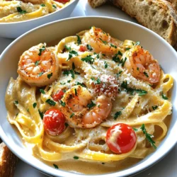 To make creamy Cajun shrimp pasta, you will need these ingredients: - 8 ounces fettuccine pasta - 1 pound large shrimp, peeled and deveined - 2 tablespoons Cajun seasoning - 2 tablespoons olive oil - 4 cloves garlic, minced - 1 cup heavy cream - 1 cup chicken broth - 1 cup cherry tomatoes, halved - 1/2 cup grated Parmesan cheese - 1/4 cup chopped fresh parsley - Salt and pepper to taste Using the right amounts of each ingredient matters for flavor and texture. Too much Cajun seasoning can make it too spicy. Too little cream may leave your sauce too thin. Accurate measurements ensure you enjoy a balanced dish. I always recommend using a kitchen scale for the best results, especially with pasta and shrimp. If you're missing an ingredient, here are some great swaps: - Fettuccine: You can use penne or spaghetti instead. - Large shrimp: Medium shrimp work well too. - Heavy cream: Substitute with half-and-half for a lighter version. - Chicken broth: Vegetable broth can be used for a vegetarian option. - Parmesan cheese: Try Pecorino Romano for a different flavor. These substitutes keep your dish tasty while allowing for flexibility in your kitchen! For more details, check out the Full Recipe. Start by gathering all your ingredients. Having everything ready makes cooking smooth. You will need fettuccine pasta, shrimp, Cajun seasoning, olive oil, garlic, heavy cream, chicken broth, cherry tomatoes, Parmesan cheese, parsley, salt, and pepper. This recipe takes about 30 minutes to make. Fill a large pot with water and add salt. Bring it to a boil. Once boiling, add the fettuccine. Cook according to the package instructions until it is al dente, which means firm to the bite. This usually takes around 8 to 10 minutes. After cooking, drain the pasta and set it aside. In a medium bowl, mix the shrimp with Cajun seasoning. Make sure each shrimp is coated well. In a large skillet, heat olive oil over medium heat. Add the shrimp and cook for about 2 to 3 minutes on each side, until they turn pink. Remove the shrimp and set them aside. In the same skillet, add minced garlic. Sauté it for one minute until you smell its aroma. Next, pour in the chicken broth and heat it until it simmers. Slowly add the heavy cream and halved cherry tomatoes. Let the sauce simmer for 3 to 5 minutes. It should thicken slightly. Now, add the cooked pasta and shrimp back to the skillet. Toss everything well so it is coated in the creamy sauce. Stir in grated Parmesan cheese until it melts. Season with salt and pepper to your taste. Finish by garnishing with chopped parsley before serving. For the full recipe, check out the [Full Recipe]. To enhance the flavor of your creamy Cajun shrimp pasta, use a good Cajun seasoning. Fresh spices give the best taste. You can also add a pinch of smoked paprika for depth. When cooking, let the garlic cook until fragrant but not brown. This gives a rich flavor to the sauce. Cherry tomatoes add sweetness and a pop of color. Don't skip the Parmesan cheese; it adds creaminess and a salty finish. Cooking shrimp is simple, but timing is key. Heat your oil on medium. Add shrimp and cook for about 2-3 minutes per side. They should turn pink and opaque. Overcooking makes shrimp rubbery, which is not tasty. Always remove them from the skillet when done. This keeps them tender and juicy. For serving, use deep bowls. This keeps the pasta in place and looks nice. I like to garnish with fresh parsley and a sprinkle of Parmesan. Serve with crusty bread on the side. It helps soak up that creamy sauce. For a twist, try adding a squeeze of lemon juice before serving. It brightens up the dish and adds a fresh taste. You can find the full recipe to guide you through these steps easily. {{image_2}} You can make this dish lighter without losing taste. Swap heavy cream for low-fat milk or Greek yogurt. This keeps the creaminess while cutting calories. You can also use whole grain pasta instead of regular fettuccine. This adds fiber and nutrients to your meal. To make this dish gluten-free, choose gluten-free pasta made from rice or quinoa. For a dairy-free option, replace heavy cream with coconut milk. This gives a nice flavor and keeps it creamy. You can also skip the cheese or use a plant-based cheese to stay dairy-free. Adjust the spice level to fit your taste. If you like it hot, add more Cajun seasoning or a pinch of cayenne pepper. For a milder dish, reduce the seasoning or use a sweet paprika. You can also mix in other veggies like bell peppers or spinach for extra color and taste. Each tweak brings a new flavor, making this dish your own. For the full recipe, check the link! After you enjoy your meal, let the pasta cool down. Place leftovers in an airtight container. This keeps them fresh. Store the container in the fridge for up to three days. If you want to keep it longer, consider freezing the pasta. To reheat, use a microwave or a skillet. If using a microwave, cover the dish to keep moisture in. Heat until warm, stirring halfway through. If using a skillet, add a splash of chicken broth or cream. This helps to bring back the creamy texture. Stir over low heat until heated through. To freeze, place the cooled pasta in a freezer-safe container. Seal it tightly and label it with the date. It can last up to three months in the freezer. When ready to eat, thaw in the fridge overnight. Then, reheat as described above for the best taste. For the full recipe, check out the Creamy Cajun Shrimp Pasta ! To make the dish spicier, you can add more Cajun seasoning. Start with an extra teaspoon and taste as you go. You can also add chopped fresh jalapeños for a fresh kick. If you want more heat, try crushed red pepper flakes. A dash of hot sauce can also boost the spice level without changing the dish's flavor too much. Just remember, spice can build quickly, so adjust slowly. If you don’t have fettuccine, you can use other pasta types. Penne or rigatoni work well because they hold the sauce nicely. Spaghetti is another option, but it may not hold the creamy sauce as well. For a gluten-free option, try rice pasta or zucchini noodles. These choices still taste great with the creamy sauce and shrimp. Yes, you can use raw shrimp for this recipe. Just make sure to clean and devein them first. Cook the raw shrimp until they are pink and opaque, which usually takes about 2-3 minutes per side. This will ensure they are tender and flavorful. If you want an easy option, you can also use frozen shrimp. Just thaw them before cooking. For the full recipe, check out the details above. In this post, we covered all you need for Creamy Cajun Shrimp Pasta. We detailed ingredients, measuring tips, and tasty substitutes. You learned step-by-step how to cook the pasta and make the creamy sauce. We shared tips to enhance flavors and cook shrimp just right. You also discovered variations for different diets and preferences. Remember, cooking is both fun and flexible. Use these insights to create your perfect dish. Enjoy your meal, and don't forget to share it!