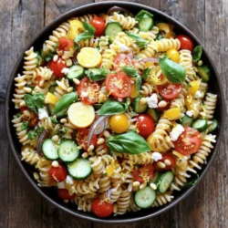 - 8 oz fusilli or penne pasta - 1 cup cherry tomatoes, halved - 1 cup cucumbers, diced - 1/2 red onion, finely chopped - 1 cup fresh basil leaves, roughly chopped - 1/3 cup feta cheese, crumbled For this salad, I love using fusilli or penne pasta. They hold the dressing well and give great texture. Cherry tomatoes are sweet and juicy, and they add color. I prefer using fresh cucumbers for a nice crunch. Red onion brings a mild bite, balancing the other flavors. Fresh basil is key; it adds a bright aroma and flavor. Feta cheese gives a creamy, salty touch that makes each bite pop. - 1/4 cup olive oil - 3 tablespoons fresh lemon juice - 1 teaspoon lemon zest - Salt and pepper to taste The dressing is simple, yet bright. Olive oil is the base, providing richness. Fresh lemon juice adds tang, while lemon zest brightens the flavor. Salt and pepper bring everything together. It’s zesty and refreshing, perfect for this salad. - 1/4 cup toasted pine nuts for extra crunch Toasted pine nuts add a nice crunch. They give a nutty flavor that pairs well with the salad. If you want an extra layer of taste, I highly recommend adding them. For the full recipe, check out the detailed instructions on how to make this delicious Lemon Basil Pasta Salad! To start, fill a large pot with water. Add a good amount of salt. Bring the water to a boil over high heat. Once it's bubbling, add 8 oz of fusilli or penne pasta. Cook it according to the package instructions until it is al dente. This usually takes about 8 to 10 minutes. Drain the pasta in a colander and rinse it under cold water. This stops the cooking and cools it down quickly. Set the pasta aside to let it drain fully. While the pasta cooks, wash your fresh vegetables. Take 1 cup of cherry tomatoes and cut them in half. Dice 1 cup of cucumbers into small pieces, and finely chop 1/2 of a red onion. Place all these veggies in a large mixing bowl. This mix adds color and crunch to your salad. In a small bowl, combine your dressing ingredients. Whisk together 1/4 cup of olive oil, 3 tablespoons of fresh lemon juice, and 1 teaspoon of lemon zest. Add salt and pepper to taste. Mix well until everything is combined. This dressing gives the salad its zesty flavor. Now, it's time to bring everything together. Add the cooled pasta to the bowl with the vegetables. Pour the dressing over the pasta and veggies. Gently toss everything together to coat it well. Be careful not to break the pasta, as you want it to stay whole. Next, fold in 1 cup of roughly chopped fresh basil leaves and 1/3 cup of crumbled feta cheese. These ingredients add freshness and creaminess. Taste your salad and adjust the seasoning with more salt and pepper if needed. For the best flavor, let the salad chill in the fridge for at least 30 minutes. This allows the flavors to blend nicely. Just before you serve, sprinkle 1/4 cup of toasted pine nuts on top for added crunch. Toss gently once more and enjoy this bright dish! For the full recipe, check out the detailed steps. To achieve al dente pasta, always start with a large pot of salted water. Bring it to a rolling boil. Add the pasta and stir it gently. Follow the package instructions for cooking time. Usually, it’s about 8-10 minutes. Taste the pasta a minute or two before the time is up. It should have a slight bite to it. Once ready, drain the pasta and rinse it under cold water. This stops the cooking process and keeps it firm. To elevate the dish's taste, use fresh, high-quality ingredients. Fresh basil plays a key role. It gives a bright and zesty kick. Use ripe cherry tomatoes for sweetness. Their juice adds a lovely flavor. When making the dressing, whisk the olive oil and lemon juice well. This helps them blend smoothly. Consider adding a pinch of red pepper flakes if you like some heat. This small tweak can transform the whole dish. Pair your Lemon Basil Pasta Salad with grilled chicken or shrimp for protein. This makes a complete meal. You can also serve it alongside crusty bread or a light soup. A crisp green salad complements it well, too. For a refreshing drink, try iced tea or lemonade. These will enhance the fresh, zesty flavors in your salad. Check out the Full Recipe for more ideas! {{image_2}} You can change the veggies in your Lemon Basil Pasta Salad to suit your taste. Try bell peppers, zucchini, or even broccoli. Each adds a new crunch and flavor. You can also swap fusilli or penne for rotini or bowtie pasta. These shapes catch the dressing well. This makes each bite a delight. To make this salad vegan, skip the feta cheese. You can use tofu or avocado for creaminess. For gluten-free options, choose gluten-free pasta. Many brands offer great choices. Just check the package for cooking times. These swaps keep the dish tasty for everyone. Want to change up the flavors? Add grilled chicken or shrimp for protein. You can also mix in nuts like walnuts or almonds for extra texture. Fresh herbs like parsley or mint can brighten the dish. Each twist makes the salad feel fresh and new, perfect for any meal. To keep your lemon basil pasta salad fresh, store it in an airtight container. This helps prevent the salad from drying out. Make sure the salad is cool before sealing the container. If you have leftovers, try to eat them within a few days for the best taste. Always store the salad in the fridge. Lemon basil pasta salad lasts about 3 to 5 days in the fridge. After that, the flavors may fade, and the veggies can become mushy. Always check for signs of spoilage before eating. If it smells off or looks weird, it’s best to toss it. I do not recommend freezing this salad. The pasta and veggies do not freeze well. Freezing can change the texture and taste. If you want to save some for later, stick to the fridge method. For a fresh taste, make smaller batches instead. You can find the full recipe to enjoy this delicious dish. Yes, you can use various pasta shapes. Good choices include bowtie, rotini, or even whole wheat pasta. Each shape holds the dressing well, adding unique texture to your salad. Try using gluten-free pasta if you need a gluten-free option. This keeps the dish fun and fresh every time. To make this salad vegan, swap feta cheese with a plant-based alternative. You can use crumbled tofu or vegan feta for a similar taste. Replace honey or other sweeteners with maple syrup or agave. Lastly, check that your pasta is egg-free to ensure it fits a vegan diet. This salad pairs well with grilled chicken or shrimp for added protein. You can also serve it with crusty bread or garlic bread. For a light meal, add a side of fresh fruit or a green salad. These options make your meal balanced and delightful. Absolutely! To meal prep, cook the pasta and chop the veggies ahead of time. Keep the dressing separate until you are ready to eat. This prevents the pasta from getting soggy. Store the salad in airtight containers for up to three days in the fridge. Enjoy it as a quick lunch or dinner option. For the full recipe, check the recipe section above. This Lemon Basil Pasta Salad is a tasty blend of fresh ingredients. You learned about pasta options, vibrant veggies, and a zesty dressing. I shared tips for making it just right, like achieving al dente pasta and enhancing flavors. Don’t forget the variations; you can customize it to fit your diet or taste. Plus, the right storage keeps it fresh longer. Enjoy making this salad as a side or a meal. It’s fresh, easy, and delightful.