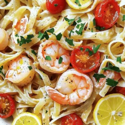 To make this dish, you need the following main ingredients: - 8 oz spaghetti or linguine - 1 lb shrimp, peeled and deveined - 1 lb scallops, rinsed and patted dry - 3 tablespoons olive oil - 4 cloves garlic, minced - 1 teaspoon red pepper flakes - 1 cup cherry tomatoes, halved - 1/2 cup heavy cream - 1 lemon, juiced and zested - Salt and pepper to taste - Fresh parsley, chopped for garnish - Grated Parmesan cheese for serving (optional) These ingredients bring a fresh and light taste to the dish. The shrimp and scallops give it a nice seafood flavor. The lemon adds brightness, while the garlic gives it depth. You can add some optional ingredients to boost the taste: - White wine for deglazing - Capers for a briny touch - Spinach for added greens - Fresh basil or thyme for herbal notes These extras can elevate your dish. White wine adds a nice acidity. Capers give a salty flavor. Spinach adds color and nutrition. Fresh herbs brighten the dish. For this recipe, spaghetti or linguine works best. Both types hold the sauce well. They also allow the seafood to shine. You can try other pasta shapes too, like fettuccine or penne. Just make sure to cook them al dente for the best texture. For the full recipe, check out the [Full Recipe]. To make this shrimp scallop pasta, prep is key. Gather all your ingredients first. This makes cooking easier and faster. You will need the pasta, seafood, sauce ingredients, and seasonings. Having everything ready will help you stay organized. 1. Cook Pasta: Start by boiling water in a large pot. Add salt for flavor. Cook the pasta according to the package directions. Once it’s al dente, drain it. Remember to save about half a cup of the pasta water. 2. Sear the Seafood: Grab a large skillet and heat two tablespoons of olive oil over medium-high heat. Add the scallops. Cook them for 2-3 minutes on each side until they turn golden brown. Remove them from the skillet and set them aside. 3. Sauté Shrimp: In the same skillet, add the last tablespoon of olive oil. Then, add the shrimp. Cook them for about 2-3 minutes on each side until they turn pink and opaque. Take them out and keep them with the scallops. 4. Make the Sauce: Lower the heat to medium. Add minced garlic and red pepper flakes to the skillet. Sauté for about a minute until the garlic smells good. Then, add the cherry tomatoes and cook for 3-4 minutes until they soften. 5. Combine Ingredients: Pour in the heavy cream, lemon juice, and zest. Mix everything well and let it simmer for 2-3 minutes. If the sauce seems thick, add a bit of the reserved pasta water until it looks just right. 6. Toss in Seafood and Pasta: Add the drained pasta back into the skillet. Now, add the seared scallops and shrimp. Gently toss everything together. Make sure the pasta is well-coated with the sauce. Season with salt and pepper to your taste. Remove the skillet from heat. Sprinkle fresh parsley on top for color. Serve the pasta right away for the best taste. If you like, add some grated Parmesan cheese on top. Enjoy your meal! For the full recipe, check out the details above. To sear shrimp and scallops well, use a hot skillet. Heat olive oil until it shimmers. This means it is ready. Place the scallops in the pan. Do not move them until they brown. This takes about 2-3 minutes per side. For shrimp, look for a bright pink color. Cook them the same way for 2-3 minutes on each side. Remove the seafood from the pan when done. Cooking pasta is simple but needs attention. Use a large pot with salted water. Bring it to a rolling boil before adding the pasta. Stir the pasta to prevent sticking. Cook until al dente, which means firm but not hard. Save some pasta water before draining. This water helps adjust your sauce later. To make a great sauce, start with garlic and red pepper flakes. Sauté them in olive oil for a minute. Add cherry tomatoes next. They add sweetness and acidity. After they soften, pour in the heavy cream and lemon juice. The cream makes it rich, while lemon brightens the flavor. Taste the sauce and adjust with salt and pepper. If it’s too thick, mix in some reserved pasta water. This keeps all the flavors balanced and delicious. For more detailed steps, check the Full Recipe. {{image_2}} You can switch up the seafood in this dish. Try using crab, lobster, or even mussels. Each choice will bring a unique taste. If you want a more budget-friendly option, use canned clams or shrimp. Adjust the cooking time for different seafood types. For example, clams may need a bit longer to open up. This way, you can customize your meal to your liking. The sauce can change the whole dish. A creamy sauce uses heavy cream, making it rich and smooth. This pairs well with the delicate flavors of shrimp and scallops. On the other hand, a tomato-based sauce adds a fresh, tangy kick. You can use crushed tomatoes or a marinara sauce. Both options are tasty; it just depends on your mood. You might even mix both for a fun twist! If you need gluten-free options, many great choices exist. Look for pasta made from rice, corn, or quinoa. These options cook well and taste great with seafood. You can find them at most grocery stores. Just remember to check the cooking time. Gluten-free pasta can cook faster or slower than regular pasta. This way, everyone can enjoy the delightful flavors of your shrimp scallop pasta. For the full recipe, check out the instructions above! To store your leftover shrimp scallop pasta, let it cool first. Place the cooled pasta in an airtight container. Make sure to seal it well to keep out air. This will help maintain the pasta's flavor and texture. Store it in the fridge for up to three days. If you want to keep it longer, consider freezing it. When you're ready to eat again, reheating needs care. You can reheat pasta in a few ways. The microwave is quick but may dry it out. Add a splash of water or cream for moisture. Stir well, and heat in short bursts. Another good method is using the stove. Place pasta in a skillet over low heat. Add a bit of olive oil or water to help it warm evenly. Stir often until it is hot throughout. If you want to freeze your shrimp scallop pasta, use a freezer-safe container. Fill it but leave some space at the top for expansion. Label the container with the date. It can last up to three months in the freezer. To thaw, move it to the fridge overnight. For a faster option, you can use the microwave. Heat on low until it softens. After thawing, reheat it as mentioned above for the best taste. Yes, you can use frozen shrimp and scallops. Just make sure to thaw them first. Place them in the fridge overnight or run them under cold water. This helps keep the seafood fresh and tasty. Cooking times may vary a bit, so watch them closely. Frozen seafood can be just as good as fresh when cooked right. If you want a lighter option, you can use half-and-half. Coconut milk is a great dairy-free choice. For a rich flavor, try sour cream or Greek yogurt. Each substitute will change the taste a little, but they all work well in the sauce. Just adjust the amount to get the right creaminess. Shrimp and scallops cook quickly. Shrimp should turn pink and opaque when done. Scallops will get a nice golden brown crust. Use a fork to check if they are firm and not translucent. If they are still see-through, give them a minute more. Overcooking makes seafood tough, so keep an eye on it! A fresh salad goes great with this dish. Try a simple green salad with a lemon vinaigrette. Garlic bread is another tasty option. You can also serve it with roasted vegetables for a healthy twist. These sides complement the pasta and add more flavors to your meal. For the full recipe, check out the Shrimp & Scallop Symphony Pasta. In this article, we explored the key ingredients for shrimp scallop pasta, including optional additions to boost flavor. I provided a simple, step-by-step process for cooking and serving. You learned tips for perfectly searing seafood and balancing sauce flavors. We also discussed tasty variations, storage methods, and common questions. Now, you can create a delicious meal that impresses. Enjoy cooking this dish and make it your own!