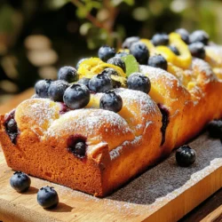To make the best Lemon Blueberry Bread, you need key ingredients. Each one helps create the perfect blend of flavors. Here’s your must-have list: - 2 cups all-purpose flour - 1 cup granulated sugar - 1/2 cup unsalted butter, softened - 2 large eggs - 1/2 cup buttermilk - 1 tablespoon lemon zest (about 1 lemon) - 1/4 cup freshly squeezed lemon juice (about 1 lemon) - 1 teaspoon vanilla extract - 1 teaspoon baking powder - 1/2 teaspoon baking soda - 1/4 teaspoon salt - 1 cup fresh blueberries (or frozen, thawed and drained) - Extra flour for tossing the blueberries These ingredients work together to give your bread a soft texture and a vibrant taste. The lemon zest and juice add a bright, citrusy kick that perfectly complements the sweet blueberries. You can jazz up your Lemon Blueberry Bread with some optional ingredients. These extras can add new layers of taste. Consider these options: - 1/2 teaspoon almond extract - 1/2 cup chopped nuts (like walnuts or pecans) - 1/2 teaspoon cinnamon for warmth - 1/4 cup of dried blueberries for added texture Using these optional ingredients allows you to customize the bread to suit your taste. Try different combinations to find your favorite! Gathering the right tools makes baking easier and more fun. Here’s what you need for this recipe: - Mixing bowls - Measuring cups and spoons - A whisk for mixing - A spatula for folding in the blueberries - A loaf pan (9x5 inches) - An oven to bake your creation Having these tools ready will help you whip up your Lemon Blueberry Bread quickly. Now, you’re set to enjoy this fresh and flavorful delight! For the full recipe, check out the details above. Start by preheating your oven to 350°F (175°C). This step is key for even baking. While the oven heats, grease a 9x5-inch loaf pan. A well-greased pan helps your bread release easily. You can use butter or cooking spray for this. Set the pan aside until you're ready. In a large bowl, cream together the softened butter and granulated sugar. Mix them until light and fluffy, which should take about 3-4 minutes. Next, add the eggs one at a time, mixing well after each addition. Then, stir in the buttermilk, lemon zest, lemon juice, and vanilla extract. Make sure everything is combined well. In another bowl, whisk together the flour, baking powder, baking soda, and salt. Gradually add this dry mixture to the wet ingredients. Mix gently until just combined. You don’t want to overmix, as this can make your bread tough. Before adding blueberries, toss them with a tablespoon of flour in a small bowl. This helps them stay suspended in the batter. Gently fold the blueberries into your batter, ensuring they are evenly spread. Pour the batter into the prepared loaf pan. Use a spatula to smooth the top. Bake in the preheated oven for 55-65 minutes. A toothpick inserted in the center should come out clean when it’s done. Once baked, remove the pan from the oven. Let it cool in the pan for about 10 minutes. After that, transfer the bread to a wire rack to cool completely. This step is important for the best texture. Enjoy the smell of lemon and blueberry filling your kitchen! To get that soft, moist texture, you need to mix carefully. Overmixing can make your bread tough. Mix the wet and dry ingredients until just combined. Also, use room temperature butter and eggs. This helps them blend well. If you want a lighter bread, try using cake flour instead of all-purpose flour. One common mistake is skipping the flour coating on blueberries. This step keeps them from sinking in the batter. Another mistake is not checking your oven temperature. An oven that is too hot can burn the bread. Always use a toothpick to test for doneness. If it comes out clean, your bread is ready! You can boost the flavor of your Lemon Blueberry Bread with some tasty add-ins. Try adding nuts like walnuts or pecans for a nice crunch. You can also fold in some lemon extract for a stronger lemon flavor. If you like a bit of spice, consider adding a pinch of cinnamon. These little changes can make your bread even more delicious! For the complete recipe, check out the Full Recipe. {{image_2}} You can add nuts to your lemon blueberry bread for extra texture and flavor. Walnuts and pecans work well. They add a nice crunch. Chop them into small pieces before mixing them in. Use about half a cup of nuts. Fold them gently into the batter with the blueberries. This gives you a tasty nutty twist. To make this bread gluten-free, swap the all-purpose flour with a gluten-free blend. Make sure your blend has xanthan gum for better structure. For a dairy-free option, replace butter with coconut oil or vegan butter. Use almond milk or oat milk instead of buttermilk. Both options keep the bread moist and delicious. Try other berries when blueberries are out of season. Raspberries, strawberries, or blackberries work great. Each berry brings its unique flavor. When using larger berries, cut them into smaller pieces. This helps them mix well and bake evenly. You can even combine different berries for a fun flavor mix! To keep your lemon blueberry bread fresh, wrap it tightly in plastic wrap. You can also place it in an airtight container. Store it at room temperature for up to 3 days. If you want to keep it longer, consider freezing. To freeze your lemon blueberry bread, first let it cool completely. Wrap it well in plastic wrap, then place it in a freezer-safe bag. It can last up to 3 months in the freezer. When you’re ready to enjoy, just thaw it in the fridge overnight. For the best taste, reheat your bread in the oven. Preheat it to 350°F (175°C). Place the bread in for about 10-15 minutes. This method helps to bring back its warm, fresh flavor. You can also microwave slices for about 20 seconds, but the oven is better for texture. For more details, check the full recipe. To make your Lemon Blueberry Bread moist, add a little more buttermilk. You can also try using sour cream instead of buttermilk. Another tip is to avoid overmixing the batter; this can make the bread tough. Lastly, ensure you cool it properly to keep moisture inside. If you want even more moisture, drizzle a simple lemon syrup over the warm bread. This syrup adds flavor and helps keep it soft. Yes, you can swap blueberries for other fruits. Raspberries, blackberries, or diced strawberries work well. Just remember to adjust the sugar if the fruit is sweeter or tarter. For a unique twist, consider using chopped peaches or apples. Each fruit brings its own taste, changing the flavor profile of your bread. Just make sure to toss any fruit in flour before mixing it in. This helps prevent the fruit from sinking to the bottom. Lemon Blueberry Bread is delightful on its own, but you can elevate it further. Serve it with a dollop of whipped cream or a scoop of vanilla ice cream. A light lemon glaze drizzled on top adds a nice touch. You can also pair it with fresh fruits or a fruit salad for a refreshing balance. For drinks, consider serving it with a hot cup of tea or a chilled glass of lemonade. This combination enhances the lemon flavor and makes a great snack or breakfast. For the full recipe, check the section above! You now know how to make delicious lemon blueberry bread. We covered key ingredients, mixing steps, and baking tips. You learned how to avoid common mistakes and enhance flavor. Variations allow you to use nuts or different fruits. Lastly, the best ways to store and reheat your bread keep it fresh. Enjoy your baking journey and don't hesitate to get creative with your flavors!