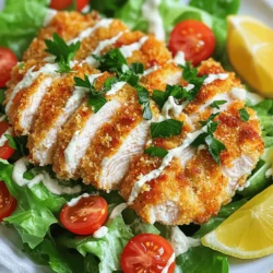 Chicken Caesar Salad with Crispy Chicken Delight