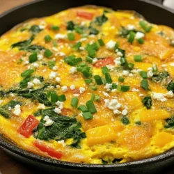 - 6 large eggs - 1/2 cup heavy cream - 1 cup shredded cheddar cheese - 1 cup chopped spinach - 1/2 cup diced bell peppers (red and yellow) - 1/4 cup finely chopped green onions - 1 teaspoon garlic powder - Optional: 1/4 cup crumbled feta cheese To make the Ultimate Cheesy Frittata, you start with these key ingredients. The eggs provide a fluffy base. The heavy cream adds richness, while the cheddar cheese gives that gooey, melty goodness. Spinach and bell peppers bring in color and nutrition. Green onions add a nice bite, and garlic powder gives depth to the flavor. If you want a tangy twist, add feta cheese. - Salt and pepper to taste - Olive oil or butter for cooking Seasoning is crucial. Salt enhances the dish, bringing out flavors. Freshly cracked pepper adds warmth. Use olive oil or butter for a non-stick surface and richness. - Additional vegetables (e.g., mushrooms, zucchini) - Different cheese varieties for enhanced flavor Feel free to mix in extra veggies like mushrooms or zucchini. This adds more texture and taste. You can also try different cheeses. Goat cheese or mozzarella can change the flavor profile and keep things exciting. For the full recipe, click [here](#). First, set your oven to 375°F (190°C). This heat will cook the frittata evenly. Next, take your oven-safe skillet. Add 2 tablespoons of olive oil or butter. Heat it over medium until it's hot but not smoking. In a large bowl, whisk together 6 large eggs and 1/2 cup of heavy cream. Make sure it's well mixed. Add 1 teaspoon of garlic powder, along with salt and pepper to taste. Now, stir in 1 cup of shredded cheddar cheese, 1 cup of chopped spinach, 1/2 cup of diced bell peppers, and 1/4 cup of finely chopped green onions. If you want more flavor, add 1/4 cup of crumbled feta cheese at this stage. Pour the egg mixture into the hot skillet. Let it cook on the stovetop for about 2-3 minutes. You will see the edges start to set. After this, move the skillet to the oven. Bake for 15-20 minutes until the center is firm and the top is golden. When it's done, take it out and let it cool for a few minutes. Then, slice it into wedges. For more details, check the Full Recipe. To know when your frittata is done, watch the edges. They should be firm and set. The center may still jiggle slightly but will firm up as it cools. If you want to avoid a soggy frittata, cook it on medium heat first. This helps to set the bottom. You can also let it cool a bit before slicing. This makes it easier to cut and serve. For herbs and spices, try adding fresh basil or parsley. These add a bright and fresh taste. You can also use smoked paprika for a smoky flavor. As for cheese, mix it up! Use mozzarella for a stretchy texture or goat cheese for a tangy kick. Mixing different cheeses can change the whole dish. Pair your frittata with a light side salad. A simple mix of greens with lemon dressing works well. You can also serve it with crusty bread or toast for a hearty meal. For plating, cut the frittata into wedges and arrange them nicely on a plate. Add a sprinkle of green onions or fresh herbs on top for color. These small touches make your frittata look beautiful and inviting. You can find the Full Recipe [here]. {{image_2}} You can make the Ultimate Cheesy Frittata even more fun by trying different variations. Mixing things up keeps breakfast exciting! Using seasonal vegetables gives you the freshest taste. You can use veggies like zucchini or mushrooms. If you want a change from spinach, try kale or chard. Both add a nice texture and flavor. Just chop them up and mix them in! Cheese plays a big role in the frittata's flavor. You can experiment with different cheese blends. Try mixing mozzarella, gouda, or even pepper jack for a kick! Adding gourmet cheeses, like blue cheese or aged cheddar, can give your frittata a unique twist. Don’t be afraid to get creative with your cheese choices! You can easily make this recipe gluten-free. Just check your cheese and other ingredients. For a low-carb option, skip the heavy cream and add more eggs. If you want a vegetarian frittata, leave out any meat. You can add extra vegetables or even beans for protein. Enjoy a delicious meal that fits your diet! For the full recipe, check out Ultimate Cheesy Frittata. To keep your frittata fresh, store leftovers in the fridge. Place it in an airtight container. You can also wrap it tightly with plastic wrap. This helps prevent it from drying out. The frittata will stay good for about three to four days. To reheat your frittata, use a microwave or an oven. If you use the microwave, heat it in short bursts. This keeps it moist. For oven reheating, set it to 350°F (175°C). Bake for about 10 minutes. Serve it warm with a side of fresh fruit or a light salad. You can freeze the frittata for longer storage. Slice it into wedges before freezing. Wrap each wedge in plastic wrap, then place them in a freezer bag. This helps save space. When you’re ready to eat, thaw it overnight in the fridge. Reheat as mentioned above. Enjoy your frittata anytime! A frittata is an egg dish cooked in a skillet. It has a thick, fluffy texture. Unlike a quiche, it has no crust. Frittatas use eggs, cheese, and veggies or meats. They differ from omelets, which are folded around fillings. Frittatas are cooked slowly, which helps set the eggs nicely. Yes, you can make a frittata ahead. It stays fresh and tasty in the fridge. Cook it fully and let it cool. Then, cover it tightly in plastic wrap or foil. It can last up to three days. Reheat it when you are ready to eat. To reheat your frittata, use a low oven. Set it to 350°F (175°C). Place the frittata on a baking sheet. Heat for about 10-15 minutes. This keeps it moist and tasty. You can also microwave it in short bursts. Just cover it with a damp paper towel. The Ultimate Cheesy Frittata lasts about three days in the fridge. After that, it may lose its flavor. Always store it in an airtight container. Check for any signs of spoilage before eating. Of course! You can add bacon, ham, or sausage. Cook the meat first before adding it to the egg mix. This way, it gets nice and crispy. Just be careful not to overload your frittata. Too much meat can make it heavy. Yes, you can use egg substitutes. Options include tofu, chickpea flour, or flaxseed meal. These can work well in a frittata. However, the texture may change a bit. Always follow the package instructions for best results. You can create a delicious frittata with simple steps and ingredients. We covered essential ingredients and seasonings to flavor your dish. You learned how to mix, cook, and store your frittata. Remember, you can always customize with extra veggies and different cheeses. Enjoy experimenting with flavors and textures. This frittata is perfect for any meal. It’s easy to make, tasty, and can save you time. Happy cooking!