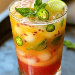 To make a Spicy Guava Mocktail, you need just a few fresh ingredients. Here is what you'll need: - 1 ripe guava, diced - 1 tablespoon fresh lime juice - 1 teaspoon honey or agave syrup (adjust to taste) - 1 small jalapeño, sliced (remove seeds for less heat) - 1 cup sparkling water - Fresh mint leaves for garnish - Ice cubes These ingredients create a perfect balance of sweet and spicy. The guava adds a unique flavor. Lime juice gives it a tangy twist. Jalapeño brings the heat, while honey smooths it out. Sparkling water adds fizz, making this drink refreshing. Garnishing your Spicy Guava Mocktail can make it look even better. You can add: - A lime wedge on the rim - Extra jalapeño slices for a bold look - More mint leaves for a fresh touch These garnishes not only add beauty but also enhance flavor. They invite guests to take a sip and enjoy the drink. Using fresh ingredients is key for this mocktail. Fresh fruits taste better and provide more nutrients. Guava is rich in vitamins A and C. Lime juice helps your body absorb iron. Fresh jalapeños add antioxidants and may boost your metabolism. By choosing fresh ingredients, you also support local farmers. It's a win-win for your health and the community. Fresh flavors elevate your drink, making it a joy to sip. So, always opt for fresh whenever you can! To make your Spicy Guava Mocktail, start with fresh ingredients. Grab one ripe guava and dice it into small pieces. Next, squeeze one tablespoon of fresh lime juice. This juice adds a nice tang. In a blender, combine the diced guava, lime juice, and one teaspoon of honey or agave syrup. Blend until the mix is smooth. This step takes just a minute or two. Now, it’s time to strain the mixture. Use a fine mesh sieve to filter out any pulp and seeds. This gives your drink a nice, smooth texture. Pour the strained mixture into a bowl and set it aside. When blending, make sure to chop the guava small. This helps it blend faster. If your blender struggles, add a little water to help it along. While straining, use a spoon to press the mixture against the sieve. This ensures you get every drop of flavor. Clean your sieve right after you use it. This makes the process easier, and you won’t have a mess. To serve, take a glass and muddle 2-3 slices of jalapeño at the bottom. If you want less heat, remove the seeds. Add a splash of sparkling water to release the jalapeño's flavor. Next, fill the glass with ice cubes. Then, pour the strained guava mixture over the ice. Top off the glass with the remaining sparkling water. Gently stir to mix it all together. For a beautiful finish, garnish with fresh mint leaves and a lime wedge. If you like it spicy, add an extra slice of jalapeño. This adds flavor and a pop of color. Enjoy your refreshing Spicy Guava Mocktail! Check out the Full Recipe for another look at these steps. To make your Spicy Guava Mocktail just right, start with the jalapeño. If you want it mild, remove the seeds and inner ribs. This part holds most of the heat. For more spice, leave some seeds in. You can also add more slices to your drink. Always taste as you go. This way, you can find the perfect level for you. You can boost the flavor of this mocktail in fun ways. Try adding a splash of fresh orange juice. It pairs well with guava. Fresh herbs like basil or cilantro can also add a nice twist. If you want a hint of sweetness, use more honey or agave syrup. Experiment with different flavors to find what you like best. One common mistake is not straining the guava mixture. Straining helps make the drink smooth and pleasant. Another mistake is using flat sparkling water. Always use fresh, fizzy sparkling water for the best taste. Lastly, don’t skip the garnish. Fresh mint and lime add color and aroma, making your drink even more appealing. Follow these tips for a fantastic Spicy Guava Mocktail! For the complete recipe, check out the Full Recipe. {{image_2}} You can swap guava for other fruits. Mango adds a sweet twist. Pineapple brings a tropical vibe. Use peach for a juicy, fresh flavor. Each fruit offers a unique taste. Feel free to mix and match. You can create your own signature drink with ease. If you want a sugar-free version, use stevia or erythritol. These sweeteners work well in drinks. You can still enjoy the flavor without the carbs. Check labels to ensure they fit your needs. This way, you can stay on track with your diet and still indulge. Change the drink based on the seasons. In fall, add cinnamon for warmth. During summer, try infusing with basil for a fresh kick. Winter can be fun with a hint of cranberry. Each season brings new tastes to explore. Adjust your recipe to keep it exciting and fresh. For the full recipe of Spicy Guava Mocktail, check the ingredients listed above. You want to keep your ingredients fresh. Store ripe guavas at room temperature for one to two days. After that, place them in the fridge. This keeps them juicy and sweet. For lime juice, store it in a small, airtight container in the fridge. It stays good for up to a week. Keep honey or agave syrup in a cool, dark place. They'll last for a long time! If you have extra mocktail mix, you can save it. Pour the mix into a sealed jar or container. Store it in the fridge for up to three days. When you're ready to drink it, mix in fresh sparkling water. This keeps the fizz and flavor just right. Don't forget to add ice and garnish before serving! Enjoy your Spicy Guava Mocktail fresh for the best taste. If you store it, use it within three days. The flavors fade over time. You want that vibrant taste! Trust me, you won't want to miss the fresh guava and spice. For the full recipe, check back in the earlier sections. Happy sipping! Guava is a tropical fruit. It has a sweet, fragrant flavor. The flesh can be pink or white. Guavas are round or oval. You can find them in markets or grocery stores. Look in the tropical fruit section. If you don’t see them, ask a store worker. You can also buy guava online. Yes, you can make parts of the mocktail ahead of time. Blend the guava, lime juice, and sweetener. Store this mixture in the fridge. It stays fresh for a day. When ready to serve, muddle the jalapeño and add ice. Pour the guava mix and sparkling water over ice. This keeps the drink fresh and bubbly. You can change the sweetness easily. Start with one teaspoon of honey or agave. Taste the mix after blending. If it needs more sweetness, add a little more. Mix well and taste again. You can also use a sugar substitute if you prefer. Just make sure it dissolves well in the drink. The Spicy Guava Mocktail offers fresh flavors and fun for everyone. We explored key ingredients, the step-by-step process, and shared useful tips. You learned how to adjust spice, enhance flavors, and avoid common mistakes. Plus, I shared creative variations and storage tips. Now you can enjoy this drink at any time. Remember, using fresh ingredients makes a big difference. Make this mocktail your own and enjoy every sip!