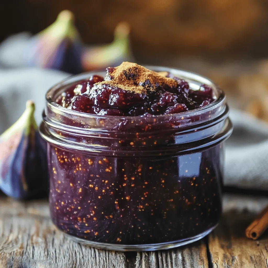 - 2 cups fresh figs, stems removed and chopped - 1/4 cup unsweetened applesauce - 1 tablespoon lemon juice I love using fresh figs for this jam. They have a sweet and unique flavor. When you chop them, make sure to remove the stems. This step helps the figs break down better while cooking. Applesauce adds moisture and sweetness without any sugar. The lemon juice brings a bright taste and helps with preservation. - 1 teaspoon vanilla extract - 1/2 teaspoon ground cinnamon - A pinch of salt The vanilla extract adds warmth to the jam. It pairs perfectly with the figs. Ground cinnamon gives a cozy touch. Just a pinch of salt balances the sweetness and enhances all the flavors. These simple ingredients make the jam taste gourmet. This jam is low in calories and sugar. Each serving has about 50 calories and only a few grams of natural sugars. Fresh figs provide fiber and antioxidants. This jam is a healthy choice, perfect for spreading on toast or adding to yogurt. You can enjoy this guilt-free treat anytime! First, gather your fresh figs. You need 2 cups, with the stems removed. Chop the figs into small pieces. This helps them cook down evenly. Next, measure out 1/4 cup of unsweetened applesauce. You’ll also need 1 tablespoon of lemon juice. This adds a nice zing to the jam. Don’t forget 1 teaspoon of vanilla extract for flavor. Lastly, get 1/2 teaspoon of ground cinnamon and a pinch of salt ready. In a medium saucepan, combine the chopped figs, applesauce, lemon juice, and salt. Place the pan over medium heat. Stir the mixture every few minutes. This helps the figs break down. Cook for about 10 minutes until they soften. Then, add the vanilla extract and ground cinnamon. Mix well to blend all the flavors. After that, reduce the heat to low. Let the mixture simmer for 15 to 20 minutes. Stir frequently to prevent sticking. Keep an eye on the jam as it simmers. You want it to thicken nicely. When it reaches your desired consistency, remove it from the heat. Let it cool for a bit before transferring it to a clean glass jar. Allow the jam to cool completely at room temperature. Once cool, seal the jar and store it in the fridge. Enjoy your homemade sugar free fig jam for up to two weeks! To get the right texture for your jam, cook it slowly. Start with fresh figs. Chop them finely. This helps them break down easily. Keep stirring as they cook. Aim for a thick consistency. If it’s too runny, simmer it longer. If it’s too thick, add a splash of water. Let it cool to see the final texture. Spice up your fig jam with a few tweaks. Try adding ground cloves or nutmeg for warmth. You can mix in a splash of orange juice for a fresh twist. Another option is to use ginger for a bit of zing. Experiment and taste as you go. This lets you find your favorite flavor profile. Avoid cooking your jam too fast. If you do, it may burn. This ruins the flavor and texture. Under-cooking can also be a problem. The jam won’t thicken well if you rush it. Do not skip the cooling step. If you jar it too warm, it can spoil. Give it time to cool before sealing. {{image_2}} You can use different sweeteners in your fig jam. Honey adds a nice floral taste. Maple syrup gives it a rich, earthy flavor. Try agave syrup if you want a low-glycemic option. Each sweetener changes the taste slightly, so choose what you like best. Remember, if you switch sweeteners, adjust the amount to fit your taste. Adding other fruits can make your fig jam even better. Consider mixing in berries like raspberries or blueberries for a pop of color and flavor. Apples or pears can also add a nice texture. You can even try spices like cardamom or ginger for a warm taste. Experiment with any fruit you love. This makes the jam unique to you. Fig jam pairs well with many foods. Spread it on toast or bagels for breakfast. Use it in a cheese platter with brie or goat cheese. It also goes well with roasted meats, adding a sweet touch. You could even use it in desserts, like drizzling it over yogurt or ice cream. The options are endless! Try the Full Recipe for a great starting point to make your own fig jam. You can store your sugar-free fig jam in the fridge for up to two weeks. Make sure the jar is tightly sealed. This keeps the jam fresh and tasty. If you notice any changes in smell, color, or texture, it’s best to throw it out. If you want to keep your jam longer, freezing is a great option. Use a freezer-safe jar or a plastic container. Leave some space at the top, as the jam will expand while freezing. When you're ready to use it, move the jar to the fridge overnight to thaw. You can also thaw it at room temperature for a few hours. To seal your jars safely, start with clean, dry jars. After filling them with jam, wipe the rim to remove any residue. Then, place the lid on top and screw the band until it’s snug but not too tight. This allows air to escape. Check that the lid is sealed by pressing the center. If it pops back, it’s not sealed properly. Proper sealing helps keep your jam fresh and safe to eat. You can skip applesauce and still make great jam. Try using mashed bananas or pureed pears. Both options give a nice sweetness and smooth texture. If you want a thicker jam, use chia seeds. They absorb liquid and create a gel-like texture. Just mix in one tablespoon of chia seeds after cooking. Yes, this jam can fit into a diabetic diet. Figs have natural sugars, but they also provide fiber. Fiber helps slow sugar absorption in your body. The jam uses no added sugar, making it a better choice. Always check how it fits into your meal plan. You can use dried figs, but the jam will taste different. Dried figs have a stronger sweetness and a chewier texture. To use dried figs, soak them in warm water for 30 minutes before cooking. This softens them and helps them break down easily when you cook. Keep in mind that the cooking time may change with dried figs. Making fig jam is simple and fun. You learned about fresh ingredients, flavor boosters, and the cooking steps. We covered tips for perfecting texture and avoiding common mistakes. You can also explore cool variations to keep things fresh. Lastly, proper storage helps your jam last longer. Enjoy your homemade fig jam with new recipes and enjoy its health benefits. You have the skills now to create tasty jams anytime!