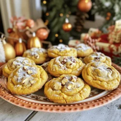 To make chewy pumpkin cookies, you need some key ingredients. Here’s what you will need: - 1 cup pumpkin puree - 1/2 cup unsalted butter, softened - 1 cup brown sugar - 1/2 cup granulated sugar - 1 large egg - 1 teaspoon vanilla extract - 2 cups all-purpose flour - 1 teaspoon baking soda - 1/2 teaspoon baking powder - 1 tablespoon pumpkin pie spice - 1/2 teaspoon salt These ingredients create a rich flavor and soft texture. The pumpkin puree adds moisture, while the sugars provide sweetness and depth. You can customize your cookies with fun add-ins. Here are some tasty ideas: - 1 cup chocolate chips (optional) - 1/2 cup chopped walnuts (optional) Adding chocolate chips gives a sweet touch. Chopped walnuts add a nice crunch. Feel free to mix and match based on your taste! You may not have every ingredient on hand. No worries! Here are some easy swaps: - Use coconut oil instead of butter for a dairy-free option. - Substitute granulated sugar with coconut sugar for a different flavor. - Use whole wheat flour for added fiber. Remember to keep the same measurements when substituting. This helps maintain the cookie's texture and flavor. For the best results, stick to fresh ingredients. Always measure accurately for perfect chewy pumpkin cookies. For the full recipe, check out the details above! Start by gathering all your ingredients. You will need: - 1 cup pumpkin puree - 1/2 cup unsalted butter, softened - 1 cup brown sugar - 1/2 cup granulated sugar - 1 large egg - 1 teaspoon vanilla extract - 2 cups all-purpose flour - 1 teaspoon baking soda - 1/2 teaspoon baking powder - 1 tablespoon pumpkin pie spice - 1/2 teaspoon salt - 1 cup chocolate chips (optional) - 1/2 cup chopped walnuts (optional) Make sure your butter is soft. This helps it mix well. Measure each ingredient carefully. Accurate amounts give you the best cookies. Preheat your oven to 350°F (175°C). Line your baking sheet with parchment paper. This keeps cookies from sticking. In a large bowl, cream the butter, brown sugar, and granulated sugar. Mix until fluffy. This step adds air to your dough. Next, add the pumpkin puree, egg, and vanilla extract. Beat until everything is well combined. In another bowl, whisk flour, baking soda, baking powder, pumpkin pie spice, and salt. Slowly add the dry mix to the wet mix. Stir gently. Overmixing can make your cookies tough. If you like, fold in chocolate chips and walnuts for extra flavor. Scoop tablespoon-sized dough onto the baking sheet. Space the dough about 2 inches apart. Bake for 10-12 minutes. The edges should be firm, and the centers soft. To get chewy pumpkin cookies, do not overbake them. They will continue to firm up after you take them out. Let them sit on the baking sheet for 5 minutes. Then, transfer them to a wire rack to cool fully. For a great presentation, serve these cookies on a nice platter. A light dusting of powdered sugar can add a festive touch. You can also drizzle with a white chocolate glaze for extra sweetness. Follow the Full Recipe for all details. To get soft and chewy pumpkin cookies, start with room temperature butter. Softened butter mixes better with sugars, creating a fluffy base. Mix butter and sugars until light and fluffy. This step is key for a chewy texture. Use pumpkin puree, not pumpkin pie filling. The filling has added sugar and spices. Always measure flour correctly. Too much flour makes cookies dry. Scoop flour with a spoon and level it off with a knife. Do not overmix the dough. Just mix until combined. Overmixing can lead to tough cookies. Bake the cookies until the edges are set but the centers are soft. This keeps them chewy. One common mistake is baking at too high a temperature. Always preheat your oven to 350°F (175°C). If your oven runs hot, check cookies a minute or two early. Another error is not letting cookies cool enough. Let them sit on the baking sheet for five minutes. This helps them firm up without becoming hard. Also, avoid skipping the resting time. Letting dough chill in the fridge for 30 minutes helps develop flavors. It also makes the dough easier to handle. If you need a gluten-free option, use gluten-free flour. Many blends work well in cookies. Check for a blend that includes xanthan gum. For a dairy-free version, swap butter for a plant-based alternative. Coconut oil or vegan butter works great. If you want to reduce sugar, try using less brown sugar. You can also use natural sweeteners like maple syrup or honey. Just remember, these can change the texture slightly. For added nutrition, consider adding in some oats. Oats can enhance the flavor and texture without losing that chewy quality. For the full recipe, refer to the earlier section. Happy baking! {{image_2}} You can change the flavor of your chewy pumpkin cookies easily. Try adding chai spice for a warm twist. Just mix in 1 teaspoon of chai spice with your dry ingredients. For chocolate lovers, add 1 cup of chocolate chips. This gives the cookies a sweet and rich taste. You could also use nuts, like pecans or hazelnuts, for a fun crunch. You can decide how chewy or crispy you want your cookies. To make them crispy, bake them a bit longer. Check for golden edges and a firm center. For chewy cookies, take them out when the centers are still soft. They will firm up as they cool. This way, you can enjoy the perfect texture that you like best. Adding a glaze or frosting can take your cookies to the next level. A simple cream cheese frosting pairs well with pumpkin flavors. For a sweet touch, drizzle a white chocolate glaze on top. Just melt white chocolate and drizzle it over the cooled cookies. You can also sprinkle some cinnamon on top for flair. These small changes make your cookies even more special. For the full recipe, check out the details above! To keep your chewy pumpkin cookies fresh, store them in an airtight container. This helps maintain their soft texture. You can use a cookie jar, a plastic container, or a resealable bag. Place parchment paper between layers to prevent sticking. Keep your cookies at room temperature for up to five days. If you want them to last longer, consider freezing them. Freezing cookies is simple and great for later enjoyment. First, let the cookies cool completely. Then, arrange them in a single layer on a baking sheet. Freeze them for about one hour. Once solid, transfer the cookies to an airtight container or freezer bag. Label the bag with the date. You can freeze them for up to three months. When you're ready to eat, just thaw them at room temperature. Chewy pumpkin cookies stay fresh for about five days at room temperature. Signs of freshness include a soft texture and a lovely pumpkin spice aroma. If the cookies become hard or develop an off smell, it's time to toss them. Always check for any signs of mold or discoloration before enjoying your cookies. For the best taste, eat them fresh or freeze leftovers for later. For a full recipe, refer to the earlier section on Chewy Pumpkin Cookies. To make chewy pumpkin cookies, start by gathering your ingredients. You need pumpkin puree, butter, sugar, an egg, and vanilla. Mix the butter and sugars until creamy, then add the pumpkin, egg, and vanilla. In another bowl, mix flour, baking soda, baking powder, pumpkin pie spice, and salt. Combine both mixtures but do not overmix. Scoop the dough onto a baking sheet and bake at 350°F for 10-12 minutes. Follow the Full Recipe for all the details. Yes, you can use canned pumpkin. Canned pumpkin is convenient and saves time. It has a smooth texture and rich flavor, perfect for cookies. Just make sure to use pure pumpkin puree, not pumpkin pie filling. The filling has added sugar and spices that can change the cookie's taste. Store leftover pumpkin cookies in an airtight container. This keeps them fresh and soft. You can place parchment paper between layers to prevent sticking. For longer storage, you can freeze the cookies. Wrap them well in plastic wrap or foil before placing them in a freezer bag. They will stay fresh for up to three months in the freezer. Chewy pumpkin cookies are a fun treat. We covered key ingredients and optional add-ins. I shared simple steps for mixing and baking. You learned tips to ensure your cookies stay soft and chewy. Variations let you get creative with flavors and textures. Lastly, I gave storage tips so your cookies stay fresh longer. Enjoy baking these cookies and make them your own! Your kitchen will smell great, and your taste buds will thank you.
