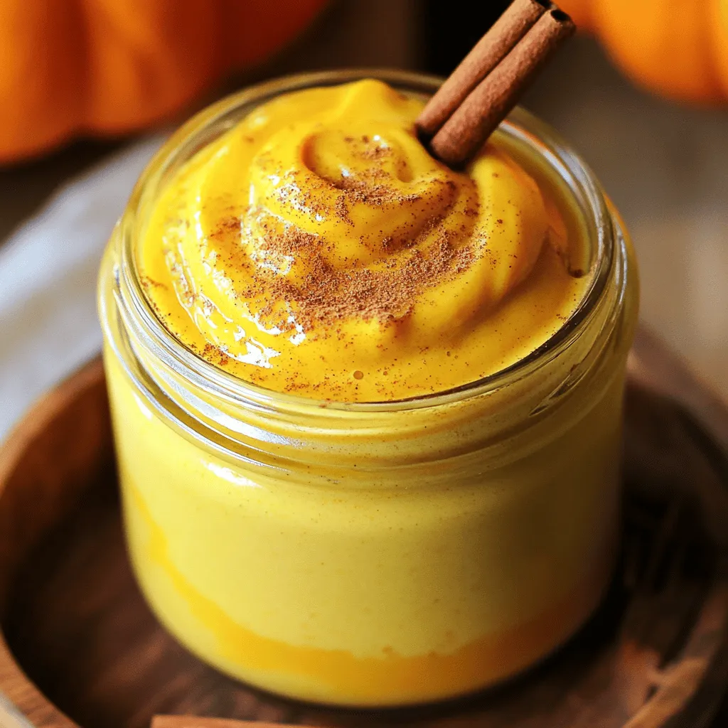 To create the perfect autumn spice pumpkin creamer, you will need these key ingredients: - 1 cup pumpkin puree - 2 cups milk (or dairy-free alternative) - ½ cup heavy cream (or coconut cream for dairy-free) - 3 tablespoons pure maple syrup - 1 teaspoon vanilla extract - 1 teaspoon ground cinnamon - ½ teaspoon ground nutmeg - ¼ teaspoon ground ginger - Pinch of salt These ingredients blend together to make a rich and creamy base. The pumpkin puree gives it a smooth texture and a lovely fall flavor. The spices add warmth and depth, while the maple syrup brings a hint of sweetness. You can personalize your creamer with these optional ingredients: - Whipped cream for extra richness - Extra spices like cloves or allspice - Sweeteners like brown sugar or honey - A splash of coffee liqueur for an adult twist Feel free to mix and match these options for your taste. Adding whipped cream can make it even more indulgent. Extra spices can enhance the flavor, while sweeteners offer a different sweetness level. If you prefer dairy-free options, here are some great choices: - Almond milk - Oat milk - Soy milk - Coconut milk These alternatives work well in place of regular milk and cream. Each has its own flavor profile, so pick one that you enjoy. Coconut milk is particularly creamy and pairs well with pumpkin. To make this cozy Autumn Spice Pumpkin Creamer, start with a medium saucepan. Add 1 cup of pumpkin puree, 2 cups of milk (or your choice of dairy-free milk), and ½ cup of heavy cream (or coconut cream). Whisk these ingredients together until smooth. Heat this mixture on medium until it’s hot but not boiling. Stir often to keep it blended. Once it’s warm, add in 3 tablespoons of pure maple syrup, 1 teaspoon of vanilla extract, 1 teaspoon of ground cinnamon, ½ teaspoon of ground nutmeg, ¼ teaspoon of ground ginger, and a pinch of salt. Whisk again until all the flavors mix well. Remove the pan from heat and let it cool a bit. For a creamier texture, use an immersion blender to froth the creamer. If you don’t have one, carefully pour it into a blender and pulse gently. Let it cool completely before storing it in an airtight container. To get the best texture, remember these tips: - Whisk the mixture well to prevent lumps. - Blend the creamer when it’s warm for a frothy finish. - If it's too thick, add more milk until it reaches your desired consistency. Serve your pumpkin creamer in a lovely glass jar or a cute pitcher. For a charming touch, sprinkle some cinnamon on top and add a cinnamon stick. This looks great and adds extra flavor. Pair it with your favorite coffee or tea. You can even enjoy it with warm baked goods. For the full recipe, check the details above. To make your Autumn Spice Pumpkin Creamer even better, consider these tips. First, use fresh spices instead of old ones. Fresh spices pack more flavor. You can also add a dash of allspice for warmth. Try using brown sugar instead of maple syrup for a richer taste. Experiment with a hint of vanilla bean for depth. Mixing in a touch of espresso can give it a coffee twist. You can even blend in some whipped cream for extra creaminess. Avoid these common mistakes when making your creamer. Don’t boil the mixture; it can curdle the milk. Instead, heat it until just hot. Also, whisk well to keep the spices from settling. If you skip the salt, your flavors may taste flat. Don't use canned pumpkin pie filling; it has added sugar and spices that can change your flavor. Lastly, don’t forget to cool the creamer before storing. This helps keep it fresh. Storing your Autumn Spice Pumpkin Creamer properly is key. Use an airtight container to keep it fresh. It lasts up to a week in the fridge. For longer storage, you can freeze it. Pour into ice cube trays for easy use later. This way, you can add a pumpkin spice kick to your coffee anytime. Just thaw the cubes in the fridge before using them. Keep an eye on the creamer; if it changes color or smells off, it's time to toss it. {{image_2}} You can make this creamer dairy-free with simple swaps. Use almond milk or oat milk instead of regular milk. For creaminess, choose coconut cream instead of heavy cream. This keeps the rich texture and flavor intact. You still get that warm, cozy taste of fall without dairy. Want to switch things up? Add other spices for extra flavor. Try a pinch of cloves for warmth or a dash of allspice for depth. You can also mix in a bit of cocoa powder for a chocolatey twist. Adjust the maple syrup for sweetness based on your taste. This creamer is not just for coffee. Pour it over pancakes or waffles for a fall treat. You can also use it in oatmeal or smoothies to enhance the flavors. It makes a great addition to desserts like pumpkin pie or spice cakes. You can find the full recipe to create this delightful creamer above! After making your Autumn Spice Pumpkin Creamer, let it cool down. Once cool, transfer it to an airtight container. Glass jars work great for this. Store it in the fridge, and keep it sealed tight. This helps maintain the flavor and freshness. Always shake it well before using. This mixes the spices and keeps it creamy. You can freeze your pumpkin creamer for later use. Pour it into ice cube trays for easy serving sizes. Once frozen, pop the cubes into a freezer bag. This method saves space and makes it easy to add to drinks. To use, thaw the cubes in the fridge overnight. They will blend well into your coffee or tea. Homemade creamer stays fresh in the fridge for about one week. If frozen, it can last up to three months. Always check for any off smells or changes in texture before using. If it seems strange, it's best to discard it. Enjoy your delicious creamer while it's fresh! You can use Autumn Spice Pumpkin Creamer in many ways. The best way is to mix it into your morning coffee or tea. Just pour a splash into your cup for a cozy fall drink. You can also use it in smoothies or as a topping for pancakes. It adds a rich, creamy texture and a warm spice flavor to any drink or dish. Yes, you can adjust the sweetness. If you like your creamer sweeter, add more maple syrup. Start with a tablespoon and taste it. You can keep adding until you reach your perfect level of sweetness. If you find it too sweet, add a bit more milk or cream to balance it out. You can find ready-made Autumn Spice Pumpkin Creamer in most grocery stores. Look in the dairy section or the specialty coffee aisle. Some stores may also have it in their seasonal section during fall. Brands like Silk and Starbucks often sell their own versions. Autumn Spice Pumpkin Creamer can be a healthy choice, depending on how you make it. It has pumpkin puree, which is rich in vitamins. If you use low-fat milk or a dairy-free alternative, it can lower the calorie count. However, keep an eye on the added sugars, like maple syrup. Moderation is key for a healthy treat. For the full recipe, check out the details above. In this post, we explored the fun of making Autumn Spice Pumpkin Creamer. You learned about essential and optional ingredients, plus dairy alternatives. I shared step-by-step instructions to help you create the perfect mix. Tips and tricks helped you avoid common mistakes and enhance flavors. We also discussed storage methods to keep it fresh. Experiment with variations for even more fun. Remember, this creamer can add joy to any drink. Enjoy your homemade treat this season!