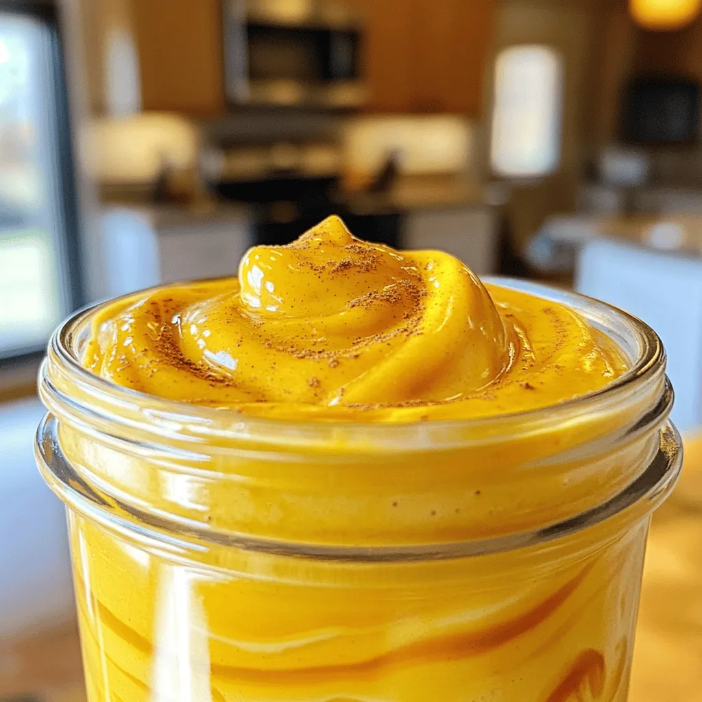 To make a tasty Healthy Pumpkin Coffee Creamer, you need some key items. Here’s what you will need: - 1 cup unsweetened almond milk (or your choice of milk) - 1/2 cup pure pumpkin puree - 2 tablespoons maple syrup (adjust to taste) - 1 teaspoon vanilla extract - 1 teaspoon pumpkin pie spice (or a mix of cinnamon, nutmeg, and ginger) - A pinch of salt These ingredients work together to create a rich and creamy texture. The almond milk makes it lighter, while the pumpkin brings a nice flavor. The maple syrup adds sweetness without being too heavy. If you want to change things up, you can swap some ingredients. For the milk, you can use coconut milk or oat milk. They both add a unique taste. Instead of maple syrup, try honey or agave syrup. For spice, if you don’t have pumpkin pie spice, use just cinnamon or a mixture of your favorite spices. Using quality ingredients makes a big difference in flavor. Fresh pumpkin puree tastes better than canned. Look for organic or local products when possible. High-quality maple syrup enhances the sweetness and brings out rich flavors. When you choose the best ingredients, your Healthy Pumpkin Coffee Creamer will shine. Remember, great taste comes from what you put in! To make Healthy Pumpkin Coffee Creamer, follow these easy steps. First, grab a medium saucepan. Pour in 1 cup of unsweetened almond milk and 1/2 cup of pure pumpkin puree. Whisk these together over low heat. Keep mixing until the blend is smooth. Next, add 2 tablespoons of maple syrup. You can change this amount based on your taste. Then, stir in 1 teaspoon of vanilla extract and 1 teaspoon of pumpkin pie spice. Keep stirring until the mix is warm but not boiling. Finally, take it off the heat and add a pinch of salt to boost the flavor. Allow it to cool a little before putting it in a sealed container. Remember to shake it well before using it in your coffee. You will need a few simple tools for this recipe: - Medium saucepan - Whisk - Measuring cups - Measuring spoons - Sealed container or jar These items are easy to find in any kitchen. For the best texture, whisk the ingredients well to avoid lumps. Heat on low to keep it from boiling. If you want a creamier texture, try using full-fat coconut milk instead of almond milk. Adjust the sweetness to your liking by adding more or less maple syrup. Always store the creamer in the fridge for freshness. Shake it well each time you use it to mix the flavors. For a fun twist, you can blend it for a frothier finish. Check out the Full Recipe for more details! You can change the flavor and sweetness of your Healthy Pumpkin Coffee Creamer. If you want it sweeter, add more maple syrup. Try using honey or agave if you prefer. For a stronger pumpkin flavor, add a bit more pumpkin puree. You can also adjust the pumpkin pie spice. If you love cinnamon, add extra. Taste as you go to find your perfect mix. To keep your creamer fresh, store it in a sealed jar. Glass jars work best, as they don’t absorb smells. Always refrigerate the creamer, and it lasts up to five days. Before using, shake the jar well. If you see any separation, that’s normal! Just give it a good shake. Check for any off smells or changes in color to ensure it’s still fresh. This creamer is very versatile. You can add it to hot or iced coffee. It also works well in lattes or cappuccinos. For a fun twist, try it in a pumpkin spice latte. Just mix your brewed coffee with a splash of the creamer. You can also use it in smoothies for a tasty boost. The Full Recipe gives you all you need to start making your own delicious coffee creamer. {{image_2}} If you want a dairy-free or vegan version of this creamer, it’s easy! You can use almond milk, coconut milk, or oat milk. All these options work well and offer a creamy texture. I love almond milk because it’s light and has a nice nutty flavor. Coconut milk gives a rich and creamy taste. Feel free to pick the one you enjoy most. While pumpkin is the star here, you can switch it up! Try adding cocoa powder for a mocha twist. You could also mix in hazelnut or caramel syrups for a sweet kick. If you are feeling adventurous, add a spoon of matcha for a unique flavor. The options are endless. Just remember to keep the base ingredients the same for a smooth texture. You can enhance your Healthy Pumpkin Coffee Creamer with seasonal spices. In fall, add a little nutmeg or allspice. In winter, try cinnamon or cardamom for warmth. Fresh ginger adds a nice zing, too. You could even toss in a splash of vanilla or almond extract for extra flavor. These little touches make your creamer even more special. To store your homemade pumpkin coffee creamer, pour it into a clean, sealed container. I recommend using a glass jar with a tight lid. This keeps the flavors fresh and prevents spills in your fridge. Always let the creamer cool before sealing it. This helps avoid condensation inside the jar. Your healthy pumpkin coffee creamer will last up to 5 days in the fridge. Check for any signs of spoilage before using. If the creamer looks lumpy or smells sour, it’s time to toss it. Another sign is if the color changes. Fresh creamer should have a bright orange hue from the pumpkin. If you want to keep your creamer longer, freezing is a great option. Pour the cooled creamer into ice cube trays. Once frozen, transfer the cubes to a freezer-safe bag. This way, you can use just what you need. The creamer can last up to 3 months in the freezer. When you’re ready to use it, thaw the amount needed in the fridge overnight or warm it gently on the stove. Enjoy the convenience of having this delicious mix ready whenever you want! To make healthy pumpkin coffee creamer, follow the simple steps. Start by combining 1 cup of unsweetened almond milk and 1/2 cup of pure pumpkin puree in a saucepan. Heat it on low and whisk until smooth. Next, add 2 tablespoons of maple syrup, 1 teaspoon of vanilla extract, and 1 teaspoon of pumpkin pie spice. Stir this mix until warm but not boiling. Finally, add a pinch of salt and let it cool. Store it in a sealed container in the fridge for up to 5 days. This easy process gives you a tasty creamer for your coffee. Pumpkin is a superfood packed with nutrients. It is low in calories and high in fiber, which helps with digestion. It contains vitamin A, which supports eye health, and it’s rich in antioxidants. These antioxidants can help fight inflammation and support your immune system. Plus, pumpkin is a great source of potassium, which is good for your heart. Including pumpkin in your diet can boost your overall health and make your meals more flavorful. Yes, you can buy healthy pumpkin coffee creamer at many grocery stores. Look for brands that use natural ingredients without added sugars or artificial items. However, making your own creamer at home is quick and allows you to control the flavors and sweetness. You can find the full recipe easily online to try it yourself. This way, you can enjoy fresh, delicious creamer made just the way you like it. In this post, we covered how to make healthy pumpkin coffee creamer. We discussed key and alternative ingredients, stress quality choices, and shared step-by-step instructions. You learned the tools you need and tips for the best texture. We explored ways to adjust flavors and how to store your creamer well. Remember, variations allow you to customize your creamer with fun seasonal flavors. Choose fresh, high-quality ingredients for a tasty treat. Enjoy making and using your creamer in coffee recipes!