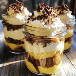 To create these delightful Cream Soda Tiramisu Jars, you will need the following ingredients: - 1 cup heavy cream - 1 cup mascarpone cheese - 1/2 cup granulated sugar - 1 teaspoon vanilla extract - 1 cup cream soda (chilled) - 1 package ladyfinger cookies - 1/4 cup chocolate shavings (for garnish) - Extra cream soda for soaking These ingredients blend perfectly. The heavy cream and mascarpone cheese give a rich, creamy base. Granulated sugar adds sweetness, while vanilla extract brings warmth. Chilled cream soda gives a fun twist, making this dessert bubbly and refreshing. Ladyfinger cookies soak up the cream soda, adding a soft texture. Finally, chocolate shavings add a delightful finish. Using quality ingredients is key. Fresh heavy cream and mascarpone cheese elevate the flavor. I recommend using a good brand of cream soda for the best taste. This recipe is simple, and gathering these ingredients will set you up for a sweet success. If you're ready to dive in, check out the Full Recipe for step-by-step instructions! - Whip cream and mascarpone mixture Start by gathering your ingredients. In a mixing bowl, add 1 cup of heavy cream, 1 cup of mascarpone cheese, 1/2 cup of granulated sugar, and 1 teaspoon of vanilla extract. Mix these together using a hand mixer. Whip until you see soft peaks. The mixture should be smooth and fluffy. - Soak ladyfingers in cream soda Next, pour 1 cup of chilled cream soda into a shallow dish. Quickly dip each ladyfinger into the cream soda. Make sure they soak but do not get too soggy. You want them soft but still firm enough to hold their shape. - Layering in jars Now it’s time to layer the ingredients in your jars. Start by placing the soaked ladyfingers at the bottom of each jar. Then, spoon a layer of the whipped mascarpone mixture over the ladyfingers. Smooth it out with a spatula. Repeat this process for 2 to 3 layers. Finish with a final layer of the mascarpone mixture on top. - Refrigeration time Once you finish layering, it’s time to chill. Cover the jars and place them in the refrigerator. Let the jars sit for at least 4 hours. For the best taste, chill them overnight. This allows the flavors to blend nicely. You can find the full recipe for more details and exact measurements. To get the best cream and mascarpone mix, start with cold tools. Use a chilled bowl for whipping. Whip the heavy cream until soft peaks form. Then, add the mascarpone and sugar. Mix until smooth and fluffy. This will give your tiramisu a light texture. Soaking ladyfingers is key. Pour extra cream soda into a shallow dish. Dip each ladyfinger quickly. Make sure they are wet but not soggy. If they are too wet, your layers will fall apart. Place the soaked ladyfingers neatly at the bottom of your jars. For layering, use a spatula to spread the mascarpone mix evenly. Create two or three layers. Each layer should be distinct, making it look beautiful. Make sure the top layer is smooth for a nice finish. Pair these jars with a sweet drink like iced tea or coffee. Cream soda can also work well for a fun twist. These jars fit any occasion, from birthdays to casual dinners. They are fun and easy to serve. For a festive touch, try serving them at parties. Your guests will love the unique flavor. You can make them ahead of time. Just be sure to chill them for at least four hours. For the full recipe, check back with the detailed steps above. {{image_2}} You can change the flavor of your Cream Soda Tiramisu Jars easily. Here are some fun ideas: - Using different sodas: Try root beer or orange soda. Each soda brings a new twist. The flavor will change, but the dessert will still be creamy and delicious. - Adding flavored extracts: Experiment with almond or coconut extract. Just a drop can change the taste. It adds a nice surprise to each bite. - Incorporating fruits or nuts: Add berries or chopped nuts between the layers. Strawberries or pistachios give great crunch and taste. This makes the dessert more exciting and colorful. You can also make this dessert fit different diets. Here are some options: - Vegan options: Use coconut cream instead of heavy cream. Swap mascarpone with cashew cream. This keeps the dessert creamy without dairy. - Gluten-free alternatives: Look for gluten-free ladyfingers. Many brands make these, so you can enjoy the dessert without worry. Check out the Full Recipe for more details on how to make this delightful treat! To keep your leftover tiramisu jars fresh, store them in the fridge. Use an airtight container to prevent drying out. If you have already opened the jars, cover them tightly with plastic wrap. This keeps the flavors intact. Aim to eat the jars within 3 to 5 days for the best taste. Can you freeze Cream Soda Tiramisu Jars? Yes, you can freeze them, but the texture may change. To freeze, wrap each jar well in plastic wrap and then in aluminum foil. This helps avoid freezer burn. For proper thawing, move the jars to the fridge. Let them thaw slowly for about 6 to 8 hours. Avoid thawing at room temperature, as this can lead to soggy layers. Enjoy your delicious dessert even after freezing! For the full recipe, check out the details above. What is the best way to whip heavy cream? To whip heavy cream, use a cold mixing bowl and cold beaters. Pour the cream into the bowl. Turn the mixer on medium speed, then increase to high speed. Whip until soft peaks form. This may take about 3 to 5 minutes. How long can I keep the tiramisu jars in the refrigerator? You can keep the tiramisu jars in the refrigerator for up to 3 days. Just make sure to cover them well to keep them fresh. Can I make Cream Soda Tiramisu Jars ahead of time? Yes! You can make these jars a day in advance. This allows the flavors to mix well. What can I substitute for ladyfingers? If you don’t have ladyfingers, use sponge cake or pound cake. Cut them into small pieces to fit in the jars. How do I know when the tiramisu is set properly? The tiramisu is set when it is firm to the touch and holds its shape. The layers should look distinct, and it should not be runny. Can I use diet soda in the recipe? Yes, you can use diet soda if you prefer. It will still give a nice flavor to the dessert. Do the layers need to be even in height? The layers do not need to be perfectly even. Just aim for a nice balance for a pretty look. It’s all about enjoying the taste! In this blog post, I walked you through making Cream Soda Tiramisu Jars. We covered ingredients like heavy cream, mascarpone cheese, and ladyfinger cookies. You learned the steps to whip the cream, soak the ladyfingers, and layer everything beautifully. Tips on achieving the right consistency and serving ideas rounded out the post. Enjoy experimenting with flavors and customizations. Whether for a party or family night, these jars will impress. Now, it’s time to make your own delicious treat!
