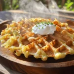 - 2 large russet potatoes - 1 small onion - 1/4 cup all-purpose flour - 1 large egg - Seasoning: garlic powder, onion powder, salt, pepper - 2 tablespoons vegetable oil - Sour cream - Chives - Cheese To create crispy hash brown waffles, you need some simple ingredients. Start with two large russet potatoes. These potatoes give you the best texture for your waffles. You will also need one small onion, finely chopped. The onion adds a nice flavor. Next, gather 1/4 cup of all-purpose flour. This helps bind everything together. You will also need one large egg. The egg adds richness and helps with the crispy texture. For seasoning, use garlic powder, onion powder, salt, and pepper. These spices bring out the best flavors. Finally, use 2 tablespoons of vegetable oil for cooking. This oil helps create that golden, crispy crust. You can top your waffles with sour cream, fresh chives, or cheese. These toppings add extra flavor and make your meal more fun. Enjoy getting creative with your hash brown waffle toppings! First, I squeeze moisture from the grated potatoes. This step is key for crispy waffles. I use a clean kitchen towel to wring out the water. Next, I take a large bowl and combine the grated potatoes with the chopped onion, flour, egg, garlic powder, onion powder, salt, and pepper. I mix everything well until it all blends together. Now, I preheat the waffle iron according to the instructions. I brush it with a thin layer of vegetable oil. This oil stops the waffles from sticking. Then, I spoon some of the potato mixture into the center of the waffle iron. I spread it out a bit, but I leave space at the edges. I close the lid and cook until it turns golden brown and crispy. This takes about 5-7 minutes, but it depends on my waffle iron. Once the waffles are done, I carefully remove them. I repeat the process with the rest of the mixture, adding oil as I need it. I serve the waffles hot. They taste great topped with sour cream, fresh chives, or cheese. To make crispy hash brown waffles, remove moisture from the grated potatoes. Start by squeezing them in a clean kitchen towel. This step is key. Less moisture means more crunch! Next, cook them at the right time and temperature. Preheat your waffle iron well. Aim for about 5-7 minutes of cooking. Keep an eye on them to get that golden brown color. Top your crispy hash brown waffles with fun flavors. Sour cream adds a creamy touch. Fresh chives bring a nice crunch. Cheese melts perfectly on top and adds richness. You can also serve them with breakfast items. Pair them with eggs or bacon for a complete meal. They make a great side dish for any brunch! Choose the right waffle iron for the best results. A non-stick waffle iron works well to prevent sticking. Some models even have adjustable settings for crispiness. You’ll also need a few kitchen tools. A clean kitchen towel helps with moisture removal. A mixing bowl and a spatula make mixing easy. Having these tools ready ensures smooth cooking! {{image_2}} You can change the potatoes you use. While russet potatoes give a great texture, try Yukon Gold or sweet potatoes for a different taste. Each type adds its own unique flavor. You can also add veggies to your waffles. Bell peppers or spinach mix well with the potatoes. They add color and nutrition. Grated zucchini is another fun option. It makes your waffles even more moist! Spices can make your hash brown waffles pop. Try adding smoked paprika or cumin for a warm flavor. You can also use fresh herbs like rosemary or thyme. These herbs add a lovely aroma. Cheese adds a creamy touch. Mix in shredded cheddar or mozzarella to the batter. The cheese melts and creates gooey bites. It’s a delightful surprise in every waffle! Crispy hash brown waffles work great as a side dish. Serve them with eggs or bacon for breakfast. You can also make mini versions for appetizers. Smaller waffles are perfect for parties. Just adjust the cooking time to ensure they stay crispy. Serve with dips like sour cream or salsa. These options make your meal fun and tasty! To keep your crispy hash brown waffles fresh, let them cool first. Place them on a wire rack. This helps air circulate and stops sogginess. Once cooled, stack them in an airtight container. They can stay in the refrigerator for about three days. If you want to keep them longer, freezing is a great option. Wrap each waffle in plastic wrap, then place them in a freezer bag. They can last for up to three months in the freezer. When you are ready to eat your leftovers, there are good ways to reheat them. The best method is to use the oven. Preheat it to 400°F (200°C). Place the waffles on a baking sheet and heat for about 10-15 minutes. This keeps them crispy. You can also use a toaster oven for a smaller batch. If you use a microwave, it may make them soggy. Always check the waffles during reheating to avoid burning. Enjoy your delicious, crispy waffles again! To get crispy hash browns, start by removing moisture. After grating the potatoes, squeeze them using a clean kitchen towel. This step is key! Too much moisture will make them soggy. Next, mix in some flour. The flour helps bind the potatoes and adds crispiness. You can use a little garlic or onion powder for extra flavor. When cooking, preheat your waffle iron properly. A hot iron ensures they cook evenly and turn golden. Brush it lightly with vegetable oil to prevent sticking. Cook for about 5-7 minutes. Check until they are brown and crispy. Yes, you can use frozen potatoes. They save time and can work well. However, you need to make some changes. First, thaw the frozen potatoes completely. Once thawed, squeeze out any moisture. This step is important, just like with fresh potatoes. When mixing the ingredients, adjust the flour if needed. Frozen potatoes may have extra water. Keep an eye on the cooking time, as it may differ slightly. Crispy hash brown waffles pair well with many sides. You can top them with sour cream or fresh chives for a tasty touch. Cheese also adds a nice flavor! For a balanced meal, consider serving with eggs. Scrambled or poached eggs work great. You could also add a side of fruit for a fresh taste. This way, you get a mix of nutrients and flavors. You’ve learned how to make crispy hash brown waffles. Start with just a few simple ingredients like potatoes and onion. I shared step-by-step instructions for cooking and tips for the best results. You can customize your dish with various toppings and flavors. Leftovers can be easily stored or reheated for later. Try different variations and enjoy this tasty treat your way. Now, grab those ingredients and get cooking!