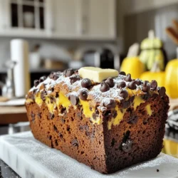 - 1 cup pure pumpkin puree - 1/2 cup unsweetened applesauce - 1/2 cup vegetable oil - 3/4 cup brown sugar - 1/4 cup granulated sugar - 3 large eggs - 2 cups all-purpose flour - 1 teaspoon baking soda - 1/2 teaspoon baking powder - 1 teaspoon ground cinnamon - 1/2 teaspoon ground nutmeg - 1/2 teaspoon ground ginger - 1/4 teaspoon salt - 1 cup semi-sweet chocolate chips - 1/2 cup chopped pecans or walnuts (optional) For this recipe, I use pure pumpkin puree. You can use canned or fresh. Unsweetened applesauce adds moisture. The vegetable oil keeps the bread soft. Brown sugar gives it a deep flavor. Granulated sugar adds some sweetness. The eggs help bind everything together. Next, we have the dry ingredients. All-purpose flour is the base. Baking soda and baking powder help the bread rise. Ground cinnamon, nutmeg, and ginger add warmth and spice. A little salt balances the sweetness. Don't forget the add-ins! Semi-sweet chocolate chips make every bite a treat. If you like nuts, add chopped pecans or walnuts for crunch. This mix of ingredients makes the bread moist and delicious. Each part plays a role in creating a perfect loaf. Now, let's get ready to bake! - Preheat your oven to 350°F (175°C). - Grease and flour a 9x5-inch loaf pan. - In a large mixing bowl, combine the wet ingredients. Use 1 cup of pure pumpkin puree, 1/2 cup of unsweetened applesauce, 1/2 cup of vegetable oil, 3/4 cup of brown sugar, 1/4 cup of granulated sugar, 3 large eggs, and 1 teaspoon of vanilla extract. Whisk until smooth and mixed well. - In a separate bowl, sift and mix the dry ingredients. Use 2 cups of all-purpose flour, 1 teaspoon of baking soda, 1/2 teaspoon of baking powder, 1 teaspoon of ground cinnamon, 1/2 teaspoon of ground nutmeg, 1/2 teaspoon of ground ginger, and 1/4 teaspoon of salt. Stir until combined. - Next, fold the dry ingredients into the wet mixture. Be gentle; you can leave some lumps. - Pour the batter into the loaf pan and smooth the top with a spatula. - Bake for 55-65 minutes. To check if it’s done, insert a toothpick into the center. It should come out clean. To get the best texture in your pumpkin chocolate chip bread, avoid overmixing the batter. When you mix too much, the bread can become tough. Use fresh pumpkin puree for the best flavor. Canned pumpkin works too, but fresh gives the bread a lovely taste. Check for doneness with a toothpick. Insert it into the center of the bread. If it comes out clean, your bread is ready. Let the bread cool properly before slicing. Cooling helps it set and makes it easier to cut. Serve your bread warm with a pat of butter on top. It adds richness and taste. You can also dust it with powdered sugar for extra sweetness. For a special treat, pair it with spiced whipped cream. This adds a delightful touch to your dessert. {{image_2}} If you want to make this bread gluten-free, it’s easy! Just substitute the all-purpose flour with a gluten-free blend. Many brands offer great options that work well in baking. Look for one that is made for baking to ensure the best results. This change allows everyone to enjoy this treat without worry! You can also make this bread vegan. Instead of using eggs, try flax eggs or unsweetened applesauce. To make a flax egg, mix one tablespoon of ground flaxseed with three tablespoons of water. Let it sit for about five minutes until it thickens. This swap keeps the bread moist and adds a little nutty flavor. Don’t be afraid to experiment with different flavors! You can add spices like clove or allspice for a cozy twist. Just a pinch can change the whole taste. You might also want to add dried fruits like cranberries or raisins. They bring a nice chewy texture and a burst of sweetness. Mixing these ideas can lead to your new favorite bread! To keep your pumpkin chocolate chip bread fresh, store it in an airtight container at room temperature. This method keeps the bread moist and flavorful. If you want it to last longer, refrigerate it. This will help maintain its taste and texture for a few extra days. Freezing is a great way to enjoy this bread later. Slice the bread into individual pieces for easy access. Wrap each slice tightly in plastic wrap and then in foil. This will prevent freezer burn and keep each slice fresh. When you're ready to eat, just thaw a slice at room temperature or warm it in the toaster. Use a gluten-free flour blend instead of all-purpose flour. This swap works well in most recipes. Look for blends that mix rice flour, tapioca flour, and potato starch. These blends mimic the texture of regular flour. Always check that the blend is suitable for baking. Yes, try white chocolate or butterscotch chips instead. These options bring a new flavor twist. You could also use dark chocolate for a richer taste. Mix in chopped nuts for more texture. Experimenting with different chips can make each loaf special. It can last up to a week at room temperature and longer if refrigerated. Store it in an airtight container to keep it fresh. If you notice it getting dry, consider toasting slices before eating. This method revives the moisture and flavor. Add extra spices or flavored extracts like almond for a unique twist. A pinch of nutmeg or a splash of vanilla makes a big difference. You can also try adding orange zest for a bright note. Small changes can create a whole new experience. Serve warm, toasted, or with toppings like cream cheese or butter. This bread tastes great on its own, but toppings can elevate it. Try a sprinkle of powdered sugar for a sweet touch. Pair it with coffee for a cozy snack. Check for the Full Recipe of Pumpkin Chocolate Chip Bliss 🥧. You’ll find all the steps and tips to make it perfect. This recipe is simple and fun, so dive in and enjoy! You learned how to make tasty Pumpkin Chocolate Chip Bread. We talked about key ingredients, steps for preparation, and tips for the best texture. Remember to experiment with flavors, and try options like gluten-free or vegan substitutes. Store leftovers properly, so they stay fresh. Enjoy this warm or with your favorite toppings. I hope you feel inspired to bake and share your delicious creation!