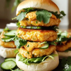 - 1 lb ground chicken - 1 tablespoon garlic powder - 1 tablespoon onion powder - 1 teaspoon smoked paprika - 1/2 teaspoon salt - 1/2 teaspoon black pepper - 1/2 cup breadcrumbs - 1/4 cup mayonnaise - 2 tablespoons sweet chili sauce - 1 tablespoon sriracha (adjust to taste) - 8 small slider buns - Leafy lettuce (for garnish) - 1/2 cup sliced cucumbers (optional) - Fresh cilantro for garnish Using precise measurements makes a big difference. For this recipe, you need one pound of ground chicken. Stick to that amount for the best flavor. Use a tablespoon for the garlic and onion powder, and a teaspoon for smoked paprika. The salt and pepper should each be half a teaspoon. Breadcrumbs need to be half a cup, while mayonnaise is a quarter cup. You will use two tablespoons of sweet chili sauce and one tablespoon of sriracha. Finally, grab eight small slider buns for assembly. Don’t have ground chicken? Ground turkey works well. If you want a vegan option, use chickpeas or black beans instead. Instead of mayonnaise, you can try Greek yogurt for a lighter twist. For a milder sauce, use less sriracha or skip it. Additionally, if you can't find sweet chili sauce, mix honey with a bit of soy sauce. That will give you a nice sweet and savory taste. Adjust these ingredients to fit your taste and what you have at home. Start by gathering your ingredients. You need 1 lb of ground chicken, garlic powder, onion powder, smoked paprika, salt, pepper, and breadcrumbs. In a large bowl, mix the ground chicken with 1 tablespoon of garlic powder, 1 tablespoon of onion powder, and 1 teaspoon of smoked paprika. Add 1/2 teaspoon of salt and 1/2 teaspoon of black pepper. Finally, sprinkle in 1/2 cup of breadcrumbs. Use your hands to mix everything well until it's combined. Next, form the mixture into small patties. Aim for patties about the size of your slider buns. This helps them fit perfectly when you assemble the sliders. Now, heat a non-stick skillet over medium heat. Lightly grease the skillet with some cooking oil to prevent sticking. Once the skillet is hot, place the chicken patties in it. Cook each side for 5-7 minutes. You want them to turn golden brown and be fully cooked through. Make sure to check the center to ensure they are not pink. While the chicken cooks, prepare the Bang Bang sauce. In a separate bowl, mix 1/4 cup of mayonnaise with 2 tablespoons of sweet chili sauce and 1 tablespoon of sriracha. You can adjust the spice by adding more or less sriracha based on your taste. Now, it’s time to build your sliders. Take the bottom half of each slider bun and spread a generous amount of the Bang Bang sauce on it. Place a chicken patty on top of the sauce. Add a few leaves of leafy lettuce for crunch. If you like, you can add sliced cucumbers for a fresh taste. Finish by placing the top half of the slider bun on each assembly. Enjoy your delicious Bang Bang chicken sliders right away! To make the best chicken patties, start with fresh ground chicken. Use a mix of garlic powder, onion powder, smoked paprika, salt, and black pepper. This blend gives the patties a deep flavor. Combine these dry ingredients with breadcrumbs for the right texture. Mix until everything is well blended. Form the mixture into small, even patties. Aim for a size that fits your slider buns. This ensures each bite is full of taste. When cooking, make sure your skillet is hot. Cook the patties for about 5-7 minutes on each side. They should turn golden brown and be fully cooked. A meat thermometer can help ensure they reach 165°F. The Bang Bang sauce is the star of these sliders. To make it, mix mayonnaise, sweet chili sauce, and sriracha. Start with one tablespoon of sriracha. If you like it spicy, add more to taste. This sauce is creamy, sweet, and has a kick. Feel free to experiment with flavors. Add lime juice for a zesty touch. You can also mix in some chopped herbs for extra freshness. Adjust the sauce to suit your taste. The right sauce makes your sliders stand out. Serve your sliders with fresh garnishes. Leafy lettuce adds crunch and color. Sliced cucumbers offer a cool, refreshing bite. You can also add fresh cilantro for a burst of flavor. Pair these sliders with sides like fries or a simple salad. A cold drink complements the heat of the sauce. These sliders are perfect for parties or a casual dinner. Enjoy the fun of making and sharing these tasty bites! {{image_2}} You can make your Bang Bang Chicken Sliders healthier with simple swaps. Use ground turkey instead of ground chicken. Turkey has less fat and is still tasty. Swap breadcrumbs for oats to add fiber. You can also mix in finely chopped veggies, like spinach or carrots, for extra nutrients. To boost the flavor, try adding fresh herbs. Cilantro and green onions work great in the patties. You can also switch up the sauce. Add lime juice for a zesty kick. If you love garlic, mix in a bit of minced garlic for more depth. A dash of sesame oil can bring a nice, nutty flavor too. If you need gluten-free options, use gluten-free breadcrumbs. You can find them in most stores. For a low-carb choice, try lettuce wraps instead of buns. Just wrap the chicken patty and sauce in a large lettuce leaf. This keeps the recipe light and fresh. Always check labels for hidden gluten in sauces or ingredients. Store your Bang Bang chicken sliders in an airtight container. They stay fresh for about three days in the fridge. If you want to keep them longer, freezing is a great option. To reheat, use the oven for the best results. Preheat your oven to 350°F (175°C). Place the sliders on a baking sheet and cover them with foil. Heat for about 10-15 minutes. This keeps the buns soft and the chicken moist. To freeze, wrap each slider tightly in plastic wrap and then in foil. This helps prevent freezer burn. They can last up to three months in the freezer. When ready to eat, thaw them in the fridge overnight before reheating. Bang Bang Chicken Sliders are small sandwiches filled with juicy chicken patties. They are packed with flavor and topped with a creamy sauce. The sauce mixes mayonnaise, sweet chili, and sriracha for a tasty kick. These sliders are perfect for parties or a fun dinner at home. Yes, you can prepare the chicken patties ahead of time. Shape the patties and store them in the fridge. You can also make the Bang Bang sauce in advance. Just keep it in a sealed container. Cook the patties and assemble the sliders when you're ready to eat. This saves time and keeps things easy! To adjust the spice level, change the amount of sriracha in the sauce. If you like it milder, use less sriracha. If you love heat, add more! You can also leave out the sriracha completely for a non-spicy version. Taste as you go to find your perfect balance. In this post, we covered all you need to know about Bang Bang Chicken Sliders. We shared ingredient lists, cooking steps, and tips to make them perfect. You learned how to customize flavors and store leftovers too. These sliders are tasty and easy to make for any meal. With simple tips, you can impress your family and friends. Enjoy cooking and experimenting with this fun recipe!