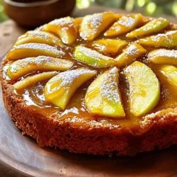 - 3 medium apples (Granny Smith preferred) - 1 cup brown sugar - 1/2 cup unsalted butter - 1 teaspoon cinnamon - 1 teaspoon vanilla extract - 1 1/2 cups all-purpose flour - 1 teaspoon baking powder - 1/2 teaspoon baking soda - 1/4 teaspoon salt - 1/2 cup granulated sugar - 2 large eggs - 1/2 cup buttermilk To make a great Caramel Apple Upside-Down Cake, start with fresh ingredients. I love using Granny Smith apples. They add a nice tartness that balances the sweet caramel. You will need two types of sugar. Brown sugar gives a deep, rich flavor. Granulated sugar helps the cake rise and stay light. Use unsalted butter for a creamy taste and smooth texture. Don't forget the spices! Cinnamon adds warmth. It works well with the apples and caramel. Vanilla extract gives a lovely aroma and enhances the flavors. For the cake itself, you will mix flour, baking powder, baking soda, and salt. This combination gives the cake its structure. Lastly, you'll need buttermilk. It keeps the cake moist and tender. The eggs help bind everything together, making the cake fluffy. With all these ingredients ready, you can create a delicious dessert that everyone will love. 1. Preheat your oven to 350°F (175°C). This step is key for even baking. 2. In a medium saucepan, melt 1/2 cup of unsalted butter over medium heat. 3. Stir in 1 cup of brown sugar and 1 teaspoon of cinnamon. Mix until smooth and bubbly. Remove from heat and set aside. 1. Pour the warm caramel mixture into a greased 9-inch round cake pan. 2. Arrange 3 medium apples, peeled, cored, and sliced, in a circular pattern on top of the caramel. Set this aside to cool slightly. 3. In a bowl, whisk together 1 1/2 cups of all-purpose flour, 1 teaspoon of baking powder, 1/2 teaspoon of baking soda, and 1/4 teaspoon of salt. This mixture is essential for the cake's rise. 4. In another large bowl, beat together 1/2 cup of granulated sugar and the remaining butter until light and fluffy. This will create a nice texture in the cake. 5. Add 2 large eggs one at a time, mixing well after each. Stir in 1 teaspoon of vanilla extract for flavor. 1. Gradually add the dry ingredients to the butter-sugar mixture. Alternate with 1/2 cup of buttermilk, starting and ending with the dry mix. Mix until just combined. 2. Carefully spoon the batter over the arranged apples in the pan, spreading it evenly. 3. Bake in the preheated oven for about 40-45 minutes. Check doneness by inserting a toothpick in the center; it should come out clean. 4. Let the cake cool in the pan for about 10 minutes. Then, carefully invert it onto a serving plate. The caramel and apples will be on top, creating a beautiful presentation. 5. Allow the cake to cool slightly before slicing. Serve it warm or at room temperature, with whipped cream or vanilla ice cream if you like. For the best taste, I recommend using Granny Smith apples. They are tart and crisp. Their flavor shines through the sweet caramel. You can also try Honeycrisp apples. They add a nice sweetness and crunch. If you prefer a softer apple, Fuji works well too. Each type brings its unique taste. Mixing different apples can create a fun flavor profile. To make smooth caramel, consistency is key. Start by melting the butter slowly in a saucepan. Stir in the brown sugar and cinnamon until it bubbles. Make sure to keep stirring to avoid burning. Remove it from the heat as soon as it’s smooth. If your caramel is too thick, add a tiny bit of water. This will help create a nice pourable texture. Baking time can vary, so check for doneness. Insert a toothpick into the center of the cake. If it comes out clean, it’s done. If it’s wet, give it a few more minutes. Keep an eye on the cake as it bakes. Overbaking can make it dry. When in doubt, always check a bit early. This way, your cake stays moist and delicious. {{image_2}} You can switch the apples for other fruits. Pears and peaches work well in this cake. Their sweetness pairs nicely with caramel. Just slice them like you do with apples. You can also try using berries for a fun twist. Each fruit brings its own flavor to the dish. To make this cake gluten-free, use a gluten-free flour blend. Look for blends that include xanthan gum. This will help keep the cake's texture light. Check labels to ensure no gluten-based ingredients are included. You may need to adjust baking time slightly. Keep an eye on the cake as it bakes. Nuts and spices can make this cake even better. Walnuts or pecans add a nice crunch. Sprinkle them on top of the apples before adding the batter. You can also try adding a pinch of nutmeg for warmth. Experiment with spices you love to find your perfect blend. To keep your caramel apple upside-down cake fresh, wrap it well. Use plastic wrap or aluminum foil. Store it in the fridge for up to five days. This helps keep the cake moist and the apples juicy. If you slice it, cover each piece to avoid drying out. You can freeze this cake too! First, let it cool completely. Then, wrap it tightly in plastic wrap. Place it in a freezer-safe bag or container. This way, the cake stays fresh for up to three months. When you're ready to eat it, move it to the fridge to thaw overnight. To reheat your cake, preheat the oven to 350°F (175°C). Place the cake on a baking sheet. Heat it for about 10-15 minutes, or until warm. You can also use the microwave. Heat it for about 20-30 seconds on low power. Serve it warm for the best taste! Yes, you can use different sugars. Brown sugar gives the cake a rich flavor. It adds moisture and a slight caramel taste. White sugar works too, but it will be less sweet. If you want a deeper flavor, try mixing both sugars. Coconut sugar is another option. It has a unique taste and works well in cakes. The cake lasts about 3 to 4 days when stored properly. Keep it in an airtight container. This helps keep it fresh and moist. If you notice it getting dry, try adding a slice of bread to the container. This helps maintain moisture. For longer storage, consider freezing it. Yes, you can make the cake ahead of time. Bake it and let it cool completely. Then, wrap it tightly in plastic wrap. Store it in the fridge for up to 3 days. You can freeze it for a month. To serve, let it thaw in the fridge overnight. Reheat gently in the oven for the best taste. This blog post covered a delightful cake made with apples and caramel. You learned the ingredients and easy steps to bake it. We explored tips for perfecting flavor and texture, as well as variations for fruit, gluten-free needs, and added crunch. I emphasized how to store and reheat leftovers to keep them tasty. Remember, this cake is versatile, so feel free to get creative. You can make it your own and enjoy sharing it with friends and family. Happy baking!