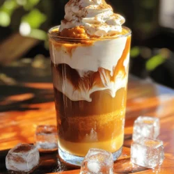 - 1 cup cold brew coffee: Choose your favorite brand or make your own at home. - 1/2 cup heavy cream: This creates the rich, creamy texture we love. - 1/4 cup pumpkin puree: Use canned or fresh for that perfect fall flavor. - 2 tablespoons maple syrup: Adjust to taste for your desired sweetness level. - 1/2 teaspoon vanilla extract: Adds depth to the pumpkin cream. - 1/2 teaspoon pumpkin pie spice: This spice mix gives a warm, cozy taste. - 1/8 teaspoon salt: Enhances all the flavors in your drink. - Ice cubes: Essential for a refreshing cold brew experience. - Whipped cream and extra pumpkin pie spice: Optional garnishes for that final touch of flair. This list covers all the ingredients you need to whip up your Pumpkin Cream Cold Brew. Each one plays a role in bringing together that delightful flavor. When you gather these items, you’ll feel the excitement of making something special. Enjoy the process! Start by grabbing a mixing bowl. In this bowl, combine the heavy cream, pumpkin puree, maple syrup, vanilla extract, pumpkin pie spice, and salt. Use a whisk to mix everything together. Mix until the ingredients are smooth. Next, take a hand mixer or the whisk and beat the mixture. You want it to be light and fluffy. Don’t over-whip it. We’re aiming for a creamy texture, not a stiff whipped cream. Now, take a glass and fill it with ice cubes. Pour the cold brew coffee over the ice until the glass is about three-quarters full. This step keeps your drink cool and refreshing. Gently spoon the pumpkin cream mixture on top of the cold brew. Let it sit on the coffee to create a lovely layered look. This will make your drink not only tasty but also beautiful. If you like extra chill, feel free to add more ice. You can give the drink a quick stir if you want it mixed. Now for the fun part! Top your drink with a dollop of whipped cream. Finally, sprinkle some pumpkin pie spice on top for added flavor and visual appeal. Enjoy your homemade pumpkin cream cold brew! Choosing the right coffee for a strong brew: Select a coffee with a bold flavor. Dark roast beans work well. They provide a rich taste that shines through the pumpkin cream. Coarse grind your coffee for the best results. This helps create a smooth cold brew. Timing for steeping cold brew: Steep your coffee for 12 to 24 hours. The longer you steep, the stronger the flavor. Use cold water for brewing. This method ensures a smooth, less acidic drink. Avoiding over-whipping the cream: When making the pumpkin cream, whisk until fluffy. Be careful not to whip it too much. You want a light texture, not a stiff cream. If you whip too long, it may turn into butter. Storage tips for leftovers: Store any leftover pumpkin cream in an airtight container. Keep it in the fridge for up to three days. Before using it again, give it a quick whisk to restore its fluffiness. Adjusting sweetness with syrup: Taste your pumpkin cream before serving. If you want it sweeter, add more maple syrup. Start with small amounts and mix well. This way, you can find your perfect sweetness level. Making it dairy-free or vegan: To make this drink dairy-free, swap out heavy cream. Use coconut cream or almond milk instead. Both options give a nice flavor and texture. This way, everyone can enjoy the pumpkin cream cold brew! {{image_2}} You can make your Pumpkin Cream Cold Brew even more exciting. Try adding spices like nutmeg or ginger. These spices give a warm kick. They blend well with pumpkin. You can also use different sweeteners. Honey or agave syrup can bring new flavors. Adjust the amount to fit your taste. If you want to skip heavy cream, there are great substitutes. Coconut cream adds a nice tropical twist. You can also use cashew cream for a nutty flavor. For non-dairy options, almond milk or oat milk works well too. They create a lighter pumpkin cream. This way, you can enjoy the drink without dairy. You don’t have to stick to cold brew. Iced coffee can be a fun swap. Just brew your coffee and chill it. It saves time and gives a nice taste. You can also try blending the coffee and pumpkin cream together. This method gives a smooth texture. It mixes all the flavors nicely and makes it a fun treat. To keep your pumpkin cream fresh, store it in an airtight container. Place it in the fridge. The cream stays good for about 3 to 5 days. Always check for any changes in smell or texture before using. If you have leftover cold brew, pour it into a sealed container. Store it in the fridge, where it can last for up to a week. To enjoy it warm, simply heat it in the microwave. Avoid boiling it, as this can change the flavor. When ready to serve cold brew later, consider adding a splash of milk or more pumpkin cream. This can enhance the flavor. For a nice touch, use a tall glass to show off your drink's layers. A clear glass makes it look beautiful and inviting. For cold brew, I recommend a coarsely ground coffee. This helps create a smooth taste. Look for medium to dark roasts. These types bring out rich flavors. You can also try blends with chocolate or nut notes. If you want a stronger drink, increase the coffee ratio. A good rule is one cup of coffee for four cups of water. Yes, you can make pumpkin cream in advance. Store it in an airtight container. It stays fresh in the fridge for up to three days. Just give it a quick whisk before using. This helps bring back its fluffy texture. You can also freeze it for longer storage. Just remember to thaw it overnight in the fridge. To make this drink dairy-free, swap heavy cream with coconut cream. Almond milk or oat milk work well too. For the pumpkin cream, use a dairy-free cream alternative. Maple syrup adds sweetness without dairy. Just mix and whip like normal. Your drink will still taste creamy and delicious. Pumpkin puree is key for flavor and texture. However, you can use alternatives. Try butternut squash puree or sweet potato puree. Both add a nice taste. You can even use canned pumpkin if you prefer. Just check the label for added sugars. This keeps your drink tasty and healthy. You learned how to create a delicious cold brew with pumpkin cream. We covered ingredients, preparation, and tips for success. Remember to pick the best coffee and store leftovers properly. Experiment with flavors and make this drink your own. Enjoy your cold brew and share it with friends. It’s a simple yet tasty treat any time of year. Now that you have the recipe, go ahead and treat yourself!