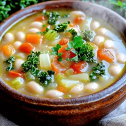 - 1 cup dried cannellini beans (or 2 cans, drained and rinsed) - 1 medium onion, diced - 3 cloves garlic, minced - 2 medium carrots, diced - 2 celery stalks, diced - 1 can (14 oz) diced tomatoes (with juices) - 4 cups vegetable broth - 1 teaspoon dried oregano - 1 teaspoon dried basil - 1/2 teaspoon crushed red pepper flakes (optional) - 2 cups kale, chopped - Salt and pepper to taste - 2 tablespoons olive oil - Fresh parsley or basil for garnish The heart of this soup lies in its simple yet hearty ingredients. I love using dried cannellini beans. They add creaminess as they cook. If you’re short on time, canned beans work just as well. Onions, garlic, carrots, and celery form the base. These veggies bring a sweet, rich flavor. Diced tomatoes add acidity and brightness. Vegetable broth enhances the soup’s depth. Herbs like oregano and basil give it a Tuscan touch. If you want heat, add crushed red pepper flakes. As the soup nears the end, stir in the chopped kale. It adds color and nutrients. Finish with salt and pepper to taste. A drizzle of olive oil adds richness. Don’t forget to garnish with fresh parsley or basil for a pop of flavor. This soup is truly a warm hug in a bowl. To start, you have two options for beans. If you choose dried cannellini beans, rinse them well. Soak them overnight in water. This helps soften the beans. The next day, drain the beans before using. If you prefer canned beans, just drain and rinse them. This option saves time and works great too. Next, heat two tablespoons of olive oil in a skillet over medium heat. Once hot, add the diced onion, carrots, and celery. Cook these veggies for about 5-7 minutes. They should become soft and fragrant. After that, stir in three minced garlic cloves. Cook for just one more minute to release the garlic's flavor. Now, it’s time to transfer the sautéed veggies to the slow cooker. Add your prepared beans, a 14-ounce can of diced tomatoes (with the juices), and 4 cups of vegetable broth. Sprinkle in one teaspoon each of dried oregano and basil. If you like a little heat, add ½ teaspoon of crushed red pepper flakes. Stir everything well to combine. Cover the slow cooker and set it to low. Cook for 6-8 hours or on high for 3-4 hours. The goal is to have tender beans. Check them near the end of cooking. They should be soft but not mushy. About 30 minutes before serving, add 2 cups of chopped kale to the soup. This adds color and nutrition. Season with salt and pepper to taste. Stir well and let it cook until the kale wilts. When ready, ladle the soup into bowls. For a lovely touch, garnish with fresh parsley or basil. This adds flavor and makes your meal look great. Enjoy your warm and hearty soup! When making Tuscan white bean soup, you can choose between dried or canned beans. Dried beans offer great flavor and texture. They are also more cost-effective. Canned beans save time and are convenient. If you use dried beans, soak them overnight for at least 8 hours. After soaking, drain and rinse them well. This helps remove any dirt and makes them easier to digest. To boost the flavor of your soup, add more spices. Consider using thyme, rosemary, or even a dash of smoked paprika. These spices can add depth and warmth. Feel free to add other vegetables too. Bell peppers, zucchini, or even potatoes can work well. If you want more protein, try adding diced chicken or sausage. For a plant-based option, add lentils or tofu for extra heartiness. If you like a creamy soup, blend a portion of the soup. You can use a blender or an immersion blender. Blend until smooth, then stir it back into the pot. This gives a rich, creamy texture without using cream. You can also add a splash of coconut milk for a different flavor. It adds creaminess and a touch of sweetness to your soup. {{image_2}} You can switch up the beans in this soup. While cannellini beans are great, you could also use navy beans or great northern beans. These beans have a creamy texture and soak up flavors well. If you prefer, you can use canned beans for a quicker option. Just drain and rinse them before adding to the slow cooker. This small change can make the soup your own. Want to make your soup heartier? You can add meat or plant-based proteins. For meat lovers, diced ham or cooked sausage works well. Just add it when you mix in the tomatoes and broth. If you want a plant-based option, consider adding lentils or chickpeas. They add protein and texture, making the soup filling and nutritious. Tailoring your soup to the season can make it even better. In the spring, try adding fresh asparagus or peas. In the fall, sweet potatoes or butternut squash fit perfectly. These veggies not only add flavor but also colors to your soup. Just chop them and add them when you put in the beans and tomatoes. This way, you can enjoy a new twist on this classic dish all year long! After you enjoy your Slow Cooker Tuscan White Bean Soup, let it cool. Place it in a clean container. Seal it tightly with a lid. Store it in the fridge. It will stay fresh for about 4 to 5 days. Make sure the soup cools down before putting it in the fridge. This helps keep the texture and flavor intact. To freeze the soup, first, let it cool completely. Use freezer-safe containers or bags. Fill them with portions of soup, leaving space for expansion. Label each bag with the date. This way, you know how long it has been in the freezer. The soup can last for up to 3 months in the freezer. When you're ready to eat it, just pull it out! To reheat your soup, you have a few options. If it's frozen, thaw it overnight in the fridge. You can also microwave it. Just heat it in short bursts, stirring in between. If it's in the fridge, pour it into a pot over medium heat. Stir often until it's hot. Always check the temperature before serving. Enjoy it warm for the best taste! Yes, you can use fresh beans. Fresh beans cook faster than dried ones. If you choose fresh beans, you do not need to soak them. Cook them in the slow cooker for about 2 to 3 hours on high heat. Keep an eye on them. You want them tender but not mushy. Dried beans, soaked overnight, often work best for flavor and texture. To make this soup gluten-free, choose gluten-free broth. Most vegetable broths are gluten-free, but always check labels. Ensure that all other ingredients, like canned tomatoes, are gluten-free as well. If you add any spices, check that they are also gluten-free. Yes, this soup is naturally vegan! Just use vegetable broth instead of chicken broth. All other ingredients are plant-based. The beans and veggies provide great flavor and nutrients. This soup is perfect for everyone, whether vegan or not. Enjoy a hearty bowl knowing it's good for you and the planet! This blog post guides you through making a tasty Slow Cooker Tuscan White Bean Soup. You learned the key ingredients, steps, and tips for success. Remember, you can customize this soup with different beans or add protein. Store leftovers for later enjoyment or freeze portions for meals ahead. This recipe is simple and satisfying. Enjoy this healthy soup anytime. Happy cooking!