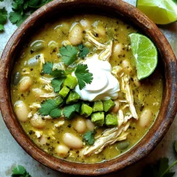 To make this hearty white chicken chili, you'll need: - 1 pound boneless, skinless chicken breasts - 1 can (15 oz) white beans, rinsed and drained - 1 can (15 oz) diced green chilies - 1 medium onion, diced - 3 cloves garlic, minced - 1 cup corn (frozen or fresh) - 4 cups chicken broth These ingredients create a rich base for your chili. The chicken adds protein, while the beans provide fiber. Green chilies give a mild heat that you can enjoy. The flavor comes alive with these spices: - 1 teaspoon ground cumin - 1 teaspoon smoked paprika - 1 teaspoon oregano - Salt and pepper to taste Each spice plays a role. Cumin adds warmth, paprika gives depth, and oregano brings a hint of earthiness. Adjust the salt and pepper to suit your taste for the perfect balance. For that creamy finish and fresh touch, include: - 1 cup sour cream or Greek yogurt - Fresh cilantro, chopped for garnish - Lime wedges for serving Adding sour cream or Greek yogurt at the end makes the chili smooth and rich. The cilantro offers freshness, while lime adds a zesty kick. These toppings elevate the dish and make it visually appealing. Enjoy each bite of warmth and flavor! Start by laying the chicken breasts at the bottom of your slow cooker. This step is key. The chicken absorbs all the flavors from the other ingredients. It also becomes tender as it cooks. Make sure the chicken is evenly spaced for even cooking. Next, grab a big bowl. Combine the rinsed white beans, diced green chilies, diced onion, minced garlic, and corn. Add the chicken broth, ground cumin, smoked paprika, oregano, salt, and pepper. Mix everything well. Pour this tasty mix over the chicken in the slow cooker. This blend creates a rich, flavorful base. Now it’s time to cook! Cover the slow cooker and set it to low for 6-8 hours or high for 4 hours. I prefer the low setting for the best flavor. The chicken will be tender and easy to shred. Be sure to check that the chicken is fully cooked before serving. To shred chicken easily, cook the chicken until it is very tender. After cooking, take the chicken out of the slow cooker. Use two forks to pull the chicken apart. Hold one fork steady and use the other to tear the meat. This method works well and gives you nice, bite-sized pieces. To make your chili creamy, stir in sour cream or Greek yogurt. Add one cup to the slow cooker after shredding the chicken. Mix gently until it blends well. Let it heat for about 10 to 15 minutes. This gives your chili a rich texture and a tangy taste. You can adjust the flavor of your chili by adding more spices. If you want more heat, add crushed red pepper or jalapeños. For a brighter taste, squeeze in some lime juice. Taste the chili and add salt and pepper as needed. This way, you can customize it just how you like! {{image_2}} You can easily make this chili vegetarian. Swap the chicken for jackfruit or tofu. Jackfruit has a meaty texture and absorbs flavors well. Tofu is great for adding protein and creaminess. Use firm tofu for the best results. Just cube it and add it in with the other ingredients. If you love heat, try adding jalapeños or hot sauce. Fresh or pickled jalapeños give a nice kick. Chop them up and mix them in during cooking. For extra spice, drizzle some hot sauce on top before serving. Adjust the amount based on your heat preference. You can boost nutrition by adding more vegetables. Bell peppers are sweet and colorful. Dice them and mix them in. Zucchini adds a mild taste and soft texture. Just chop it into small pieces and throw it in with the other ingredients. More veggies mean more flavor and health benefits. You can keep your white chicken chili in the fridge for up to four days. Make sure to store it in an airtight container. This will help keep it fresh and tasty. Always let the chili cool down before you put it in the fridge. If you want to save some for later, freezing is a great option. First, let the chili cool completely. Then, pour it into freezer bags or containers. Leave some space at the top, as the chili will expand when frozen. This chili can last up to three months in the freezer. To thaw, move it to the fridge overnight. When you are ready to enjoy your leftover chili, there are a few ways to reheat it. You can use the microwave for quick warming. Just heat in short bursts, stirring in between. If you want to use the stovetop, pour the chili into a pot and warm it over medium heat. Stir often to ensure it heats evenly. Add a splash of chicken broth if it seems too thick. Enjoy your comforting meal again! Yes, you can use frozen chicken breasts. Just remember that cooking from frozen will add extra time. I recommend cooking on high for about 5-6 hours instead of 4 hours. The chicken will still shred well and stay juicy. To thicken your chili, try these easy methods: - Cornstarch Slurry: Mix equal parts cornstarch and cold water. Stir this mix into the chili and let it cook for 15 minutes. - Mash Beans: Use a fork to mash some of the white beans in the pot. This will help create a thicker texture without changing the flavor. - Add More Sour Cream: Stir in extra sour cream or Greek yogurt. This adds creaminess and thickness. Yes, this recipe is gluten-free! The ingredients do not contain gluten. Always check labels, especially for broth and canned goods, to ensure there are no hidden gluten sources. If you want to be extra safe, you can always use gluten-free broth. This blog post shared key steps to make a flavorful chili. We covered main ingredients like chicken and white beans. You learned how to prepare and cook everything, plus tips for shredding chicken perfectly. We also looked at fun variations, storage tips, and answered common questions. In the end, this recipe is simple and adaptable. Enjoy creating a dish that warms your soul!