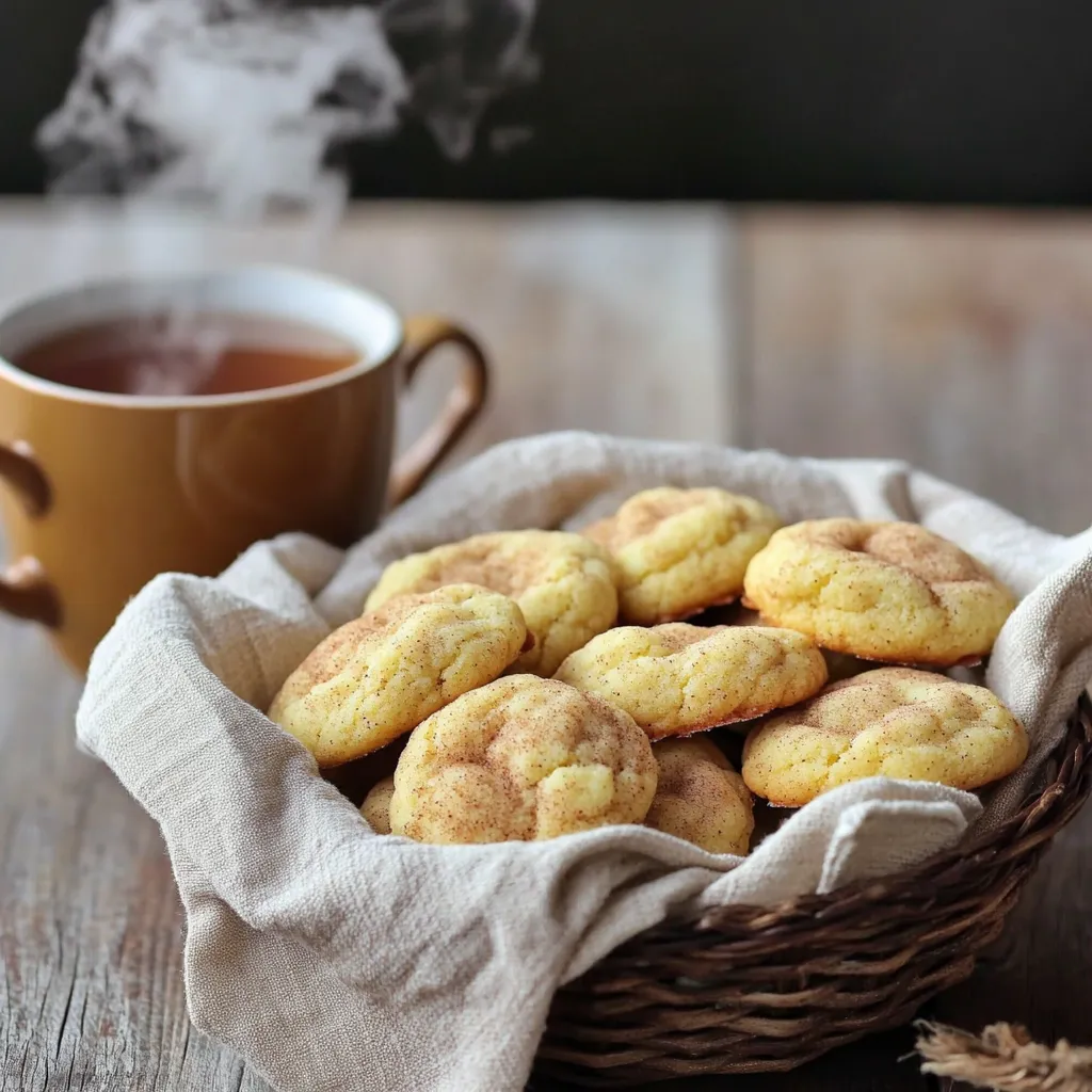 To make these cozy cookies, you need the following ingredients: - 2 ¾ cups all-purpose flour - 1 teaspoon baking soda - 1 teaspoon cream of tartar - ½ teaspoon salt - 1 teaspoon ground cinnamon - 1 teaspoon ground ginger - ½ teaspoon ground cardamom - ½ teaspoon ground nutmeg - 1 cup unsalted butter, softened - 1 ½ cups granulated sugar - 2 large eggs - 1 teaspoon vanilla extract - ½ cup granulated sugar (for rolling) - 2 teaspoons ground cinnamon (for rolling) These ingredients blend together to create a warm spice flavor that makes the cookies special. When baking, accurate measurements are key. Here are some tips: - Use a dry measuring cup for flour. Spoon flour into the cup and level it with a knife. - For brown sugar, pack it down firmly in the cup. - Use a liquid measuring cup for ingredients like vanilla and melted butter. - Always sift dry ingredients if the recipe asks for it. This helps combine them well. Accurate measuring leads to better results in baking and helps your cookies rise perfectly. If you need to make swaps, here are some suggestions: - For all-purpose flour, you can use gluten-free flour. - Replace unsalted butter with coconut oil or vegan butter for a dairy-free option. - If you don't have cream of tartar, use an equal amount of lemon juice or vinegar. - You can swap out eggs with flaxseed meal mixed with water for a vegan version. These substitutions can still give you tasty cookies while fitting your dietary needs. Preheat your oven to 350°F (175°C). This step is key for even baking. Line two baking sheets with parchment paper. This keeps the cookies from sticking and makes cleanup easy. In a mixing bowl, whisk together the dry ingredients. Combine 2 ¾ cups of all-purpose flour, 1 teaspoon baking soda, 1 teaspoon cream of tartar, and ½ teaspoon salt. Then, add 1 teaspoon ground cinnamon, 1 teaspoon ground ginger, ½ teaspoon ground cardamom, and ½ teaspoon ground nutmeg. Mixing these spices adds warmth and flavor. Set this bowl aside for later. In a large bowl, place 1 cup of softened unsalted butter and 1 ½ cups of granulated sugar. Use an electric mixer to beat them together. Mix until the mixture is light and fluffy, which takes about 3 to 4 minutes. This step adds air to the dough, making your cookies light. Add 2 large eggs to the butter mixture, one at a time. After each egg, mix well. Then, stir in 1 teaspoon of vanilla extract. This adds a lovely flavor and richness to your cookies. Gradually mix the dry ingredients into the wet ingredients. Do this on low speed until just combined. Avoid overmixing to keep the cookies soft. In a separate bowl, combine ½ cup of granulated sugar and 2 teaspoons of ground cinnamon. Scoop out about 2 tablespoons of dough and roll them into balls. Roll each ball in the cinnamon sugar mixture until fully coated. Place the cookie dough balls on the prepared baking sheets, spacing them about 2 inches apart. Bake in the preheated oven for 10 to 12 minutes. Look for lightly golden edges and set centers. Once done, remove them from the oven. Let the cookies cool on the baking sheet for about 5 minutes. Then, transfer them to a wire rack to cool completely. Enjoy the cozy aroma filling your kitchen! To make your Cozy Chai Spice Snickerdoodle Cookies just right, focus on texture. Here are some key tips: - Use room-temperature butter: This helps to create a light and fluffy mixture. Cold butter can lead to dense cookies. - Do not overmix: When combining wet and dry ingredients, mix until just combined. Overmixing makes cookies tough. - Chill the dough: If your dough feels too soft, chill it for about 30 minutes. This helps the cookies hold their shape. Want to elevate your cookie game? Try these flavor tips: - Add a pinch of black pepper: This brings out the chai flavors in a unique way. Just a little can make a big difference. - Incorporate chopped nuts: Walnuts or pecans add a nice crunch and pair well with the spices. - Mix in chocolate chips: Dark or white chocolate chips can balance the spices and add sweetness. To keep your Cozy Chai Spice Snickerdoodle Cookies fresh, follow these storage tips: - Use an airtight container: This keeps cookies soft and prevents them from drying out. - Store at room temperature: Avoid the fridge, as it can make cookies hard. - Freeze for longer storage: If you want to save some for later, freeze them. Just place them in a freezer bag with as much air removed as possible. {{image_2}} You can change the chai spices to fit your taste. If you love more warmth, add extra ginger or cinnamon. For a sweeter touch, try more cardamom. If you like it less sweet, cut back on the sugar. Remember, the spices you choose can change the whole cookie flavor. You can make these cookies gluten-free. Just use a gluten-free flour blend that works for baking. If you want a vegan version, replace the butter with coconut oil. Use flax eggs instead of real eggs. Just mix 1 tablespoon of ground flaxseed with 2.5 tablespoons of water for each egg. These swaps keep the cookies tasty and friendly for different diets. Add fun ingredients to your cookies. Chopped nuts like pecans or walnuts give a nice crunch. Dark chocolate chips add a sweet surprise. You can even stir in dried fruit like cranberries or raisins. Mix and match to find your favorite combo. These add-ins can make your cookies even more special! To keep your Cozy Chai Spice Snickerdoodle Cookies fresh, store them in an airtight container. This helps lock in moisture and flavor. Place parchment paper between layers to avoid sticking. Keep the container in a cool, dry place, away from heat and light. You want to preserve that delightful taste and texture. You can freeze both the dough and the baked cookies. For dough, scoop it into balls and place them on a baking sheet. Freeze until solid, then transfer them to a freezer bag. This way, you can bake fresh cookies anytime! For baked cookies, let them cool completely. Then, wrap them in plastic wrap and place them in a freezer-safe bag. Thaw them at room temperature when you want a treat. These cookies can last about one week at room temperature. After that, they may become stale. Look for signs like a dry texture or hard edges. If they lose their soft, chewy feel, it’s time to let them go. Enjoy your cookies while they are still fresh and tasty! Snickerdoodle cookies are soft, chewy cookies rolled in sugar and cinnamon. They have a distinct flavor from the addition of cream of tartar. This gives them a slight tang, unlike regular cookies. Regular cookies can be any type, while snickerdoodles are a specific kind with their signature taste and texture. Yes, you can make snickerdoodle cookies in advance. Prepare the dough and store it in the fridge for up to three days. You can also freeze the dough for up to three months. Just thaw it in the fridge before baking. This way, you can enjoy fresh cookies even when you're busy. To reheat snickerdoodle cookies, place them in the oven at 350°F (175°C) for about 5 minutes. This warms them and makes them soft again. You can also use the microwave. Heat them for 10-15 seconds. Be careful not to overheat, or they may become hard. You can tell snickerdoodle cookies are done when the edges are lightly golden, and the centers look set. They should still be soft in the middle. If you press them lightly, they should spring back without leaving a dent. This ensures they stay chewy and delicious. Cozy chai spice snickerdoodle cookies blend warm flavors to bring joy. We explored essential ingredients, accurate measuring, and smart substitutes. You learned step-by-step instructions for mixing, baking, and cooling to get the perfect cookie texture. Remember tips for storing and freezing, as well as tasty variations to satisfy your style. Keep these ideas in mind for your next baking session, and enjoy each warm bite. Happy baking!