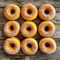 - 1 cup pure pumpkin puree - 1/2 cup granulated sugar - 1/4 cup brown sugar, packed - 1/2 cup vegetable oil - 2 large eggs - 1 teaspoon vanilla extract - 2 cups all-purpose flour - 2 teaspoons baking powder - 1 teaspoon baking soda - 1 teaspoon ground cinnamon - 1/2 teaspoon ground nutmeg - 1/4 teaspoon ground ginger - 1/4 teaspoon salt - 1/4 cup granulated sugar (for coating) - 1 tablespoon ground cinnamon (for coating) When making cinnamon sugar pumpkin donuts, you need the right ingredients. Fresh pumpkin puree is key for taste. Use granulated sugar and brown sugar for sweetness. Vegetable oil keeps the donuts moist. Eggs help bind the mixture together. Don't forget vanilla extract for extra flavor. Next, you need baking staples like all-purpose flour. Baking powder and baking soda help the donuts rise. Ground cinnamon, nutmeg, and ginger add warmth and spice. A pinch of salt balances the sweetness. For the coating, a mix of granulated sugar and ground cinnamon gives that sweet crunch. Feel free to get creative! You can add chocolate chips or nuts for extra flavor. Each ingredient plays an important role in making these donuts a delicious treat. Start by preheating your oven to 350°F (175°C). This step is key for even baking. While that heats up, grab your donut pan. Grease it well with cooking spray or vegetable oil. This helps the donuts release easily after baking. In a large mixing bowl, add 1 cup of pure pumpkin puree. Then, mix in 1/2 cup of granulated sugar and 1/4 cup of packed brown sugar. Pour in 1/2 cup of vegetable oil to give moisture. Beat in 2 large eggs and 1 teaspoon of vanilla extract. Mix everything until it looks smooth and creamy. In a separate bowl, sift together 2 cups of all-purpose flour, 2 teaspoons of baking powder, and 1 teaspoon of baking soda. Next, add 1 teaspoon of ground cinnamon, 1/2 teaspoon of ground nutmeg, 1/4 teaspoon of ground ginger, and 1/4 teaspoon of salt. This mix adds flavor and helps the donuts rise. Now, gradually add the dry ingredients to the wet mixture. Stir gently until just combined. Don’t overmix; this keeps your donuts fluffy. Transfer the donut batter into a piping bag or a zip-top bag with a corner snipped off. Pipe the batter into each cavity of the greased donut pan, filling them about 3/4 full. Bake the donuts for 10-12 minutes. Check with a toothpick to see if they are done; it should come out clean. While the donuts bake, prepare the cinnamon sugar coating. Mix 1/4 cup of granulated sugar with 1 tablespoon of ground cinnamon in a shallow bowl. Once the donuts cool for about 5 minutes, remove them from the pan. Roll each warm donut in the cinnamon sugar mix, coating them well. Let them cool slightly before you serve. Enjoy these tasty treats! To get the best donut texture, use fresh pumpkin puree. It keeps your donuts moist and flavorful. Make sure not to overmix the batter. Stir just until combined to avoid tough donuts. When piping the batter, fill each cavity about three-quarters full. This lets them rise perfectly while baking. One big mistake is using too much flour. Always measure flour correctly by spooning it into your measuring cup. Packing it down can lead to dry donuts. Another mistake is baking them for too long. Keep an eye on them and check with a toothpick. If it comes out clean, they’re ready. If you need a gluten-free option, use almond flour or a gluten-free blend. For egg allergies, you can use flax eggs. Mix one tablespoon of flaxseed meal with two and a half tablespoons of water for each egg. If you want a healthier choice, replace oil with applesauce. This keeps your donuts moist while cutting down on fat. {{image_2}} You can enjoy both classic and vegan versions of these donuts. For the classic recipe, you use eggs and vegetable oil. They give the donuts a fluffy texture and rich taste. To make vegan donuts, replace the eggs with a flaxseed mixture. Mix one tablespoon of flaxseed meal with three tablespoons of water. Let it sit for five minutes to thicken. You can also swap the vegetable oil for a plant-based oil, like coconut or canola oil. The vegan version still tastes great and is kinder to our planet. Want to kick up the flavor? Add chocolate chips or nuts. Mini chocolate chips melt into a sweet surprise in each bite. You can also mix in walnuts or pecans for a nice crunch. Just fold in about half a cup when you combine the dry and wet ingredients. These little changes can take your donuts from good to amazing. These donuts are perfect for seasonal twists. In fall, add chopped apples and a touch of maple syrup for a cozy flavor. To do this, reduce the pumpkin puree by half a cup and add one cup of finely chopped apples. You can also stir in a quarter cup of maple syrup. This gives your donuts a warm, autumn taste. Feel free to experiment with flavors. Each twist makes every batch unique and fun! To keep your cinnamon sugar pumpkin donuts fresh, store them in an airtight container. They will stay tasty for up to three days. Place parchment paper between layers to avoid sticking. This helps maintain their soft texture. Keep the container in a cool, dry place. Avoid sunlight or heat, as this can make them stale faster. If you want to store your donuts longer, refrigeration is a good option. They can last about a week in the fridge. Just make sure to wrap them well in plastic wrap or foil. For longer storage, consider freezing them. Place the cooled donuts in a single layer on a baking sheet. Freeze them for about an hour, then transfer them to a zip-top bag. This keeps them from sticking together. They can last up to three months in the freezer. Reheating your donuts is easy and helps them taste fresh. If you want to warm them up, use the oven. Preheat it to 350°F (175°C). Place the donuts on a baking sheet and heat for about 5-7 minutes. If you’re in a hurry, the microwave works too. Heat each donut for about 10-15 seconds. This method keeps them soft but may not retain crispness. Enjoy your warm, delicious donuts! Yes, you can use homemade pumpkin puree. It adds a fresh taste to the donuts. Make sure the puree is smooth and thick. If it's too watery, it may change the donut's texture. These donuts last about 2 to 3 days at room temperature. Store them in an airtight container. For longer freshness, keep them in the fridge for up to a week. Yes, you can bake these without a donut pan. Use a muffin tin instead. Fill each cup about halfway. The baking time may change, so check for doneness with a toothpick. No, this recipe uses all-purpose flour. To make them gluten-free, use a gluten-free flour blend. Ensure other ingredients are also gluten-free. This way, everyone can enjoy these tasty treats! This blog covered making delightful cinnamon sugar pumpkin donuts. We discussed fresh ingredients, essential baking staples, and optional toppings. I gave step-by-step instructions for mixing and baking. You learned tips for perfecting donut texture and avoiding common mistakes. We explored classic, vegan, and seasonal variations to keep things fun. Finally, I provided storage advice to keep your donuts fresh. Now, you’re ready to create your own tasty treats at home. Enjoy the process, and share them with friends!