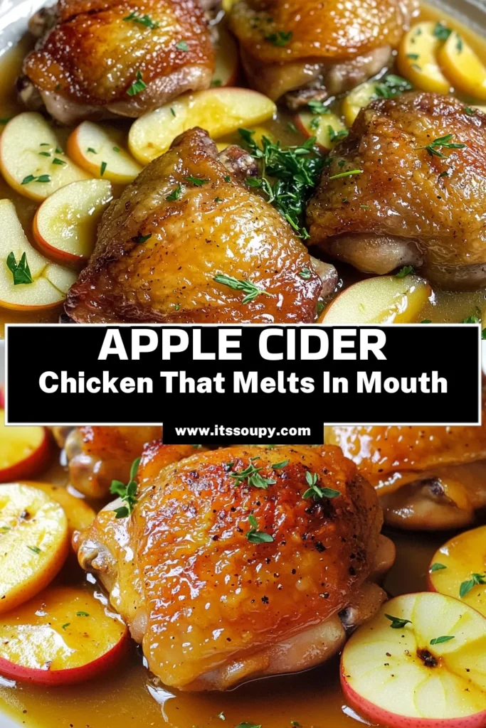 Indulge in the cozy flavors of fall with our Apple Cider Braised Chicken Thighs recipe! This easy-to-follow dish combines tender chicken with sweet apples and savory spices, making it a perfect family meal. In just about an hour, you can create a warm, hearty dinner that delights the senses. Click through to explore the full recipe and enhance your culinary repertoire today! #AppleCiderChicken #FallRecipes #ComfortFood #DinnerIdeas