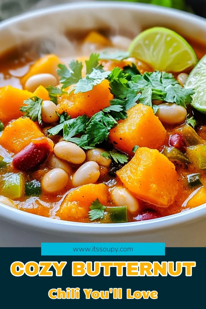 Warm up your evenings with this delicious Warm & Cozy Butternut Squash White Bean Chili! Packed with tender butternut squash, hearty white beans, and a blend of spices, this comforting dish is perfect for chilly nights. Easy to make in your slow cooker, it's a flavorful meal the whole family will love. Click through for the full recipe and enjoy a bowl of warmth today! #ChiliRecipes #ButternutSquash #ComfortFood #SlowCookerRecipes