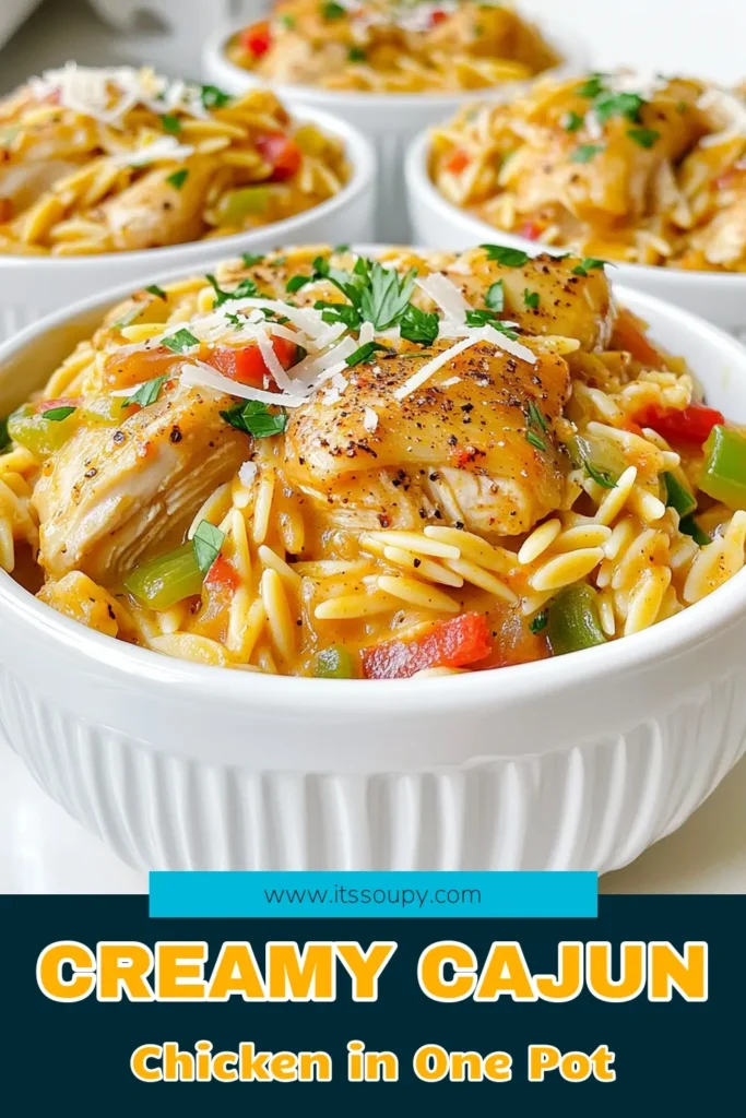 Savor the flavors of this One-Pot Creamy Cajun Chicken Orzo that’s easy to make and full of deliciousness! This hearty meal combines tender chicken, colorful peppers, and creamy orzo, all cooked in one pot for a hassle-free dinner. Perfect for busy weeknights, this recipe is a must-try! Click through to explore the full recipe and get cooking tonight! #OnePotMeal #CajunCooking #ChickenRecipes #OrzoPasta