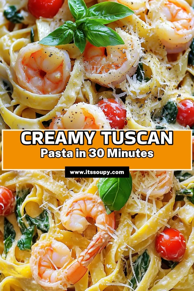 Indulge in the rich and flavorful Creamy Tuscan Garlic Shrimp Pasta that will impress your family and friends! This delightful dish combines tender shrimp, fresh spinach, and cherry tomatoes in a luscious garlic cream sauce over fettuccine. Perfect for a cozy dinner or a special occasion, this recipe is easy to follow and quick to prepare. Click to discover the full recipe and bring a taste of Italy to your kitchen!