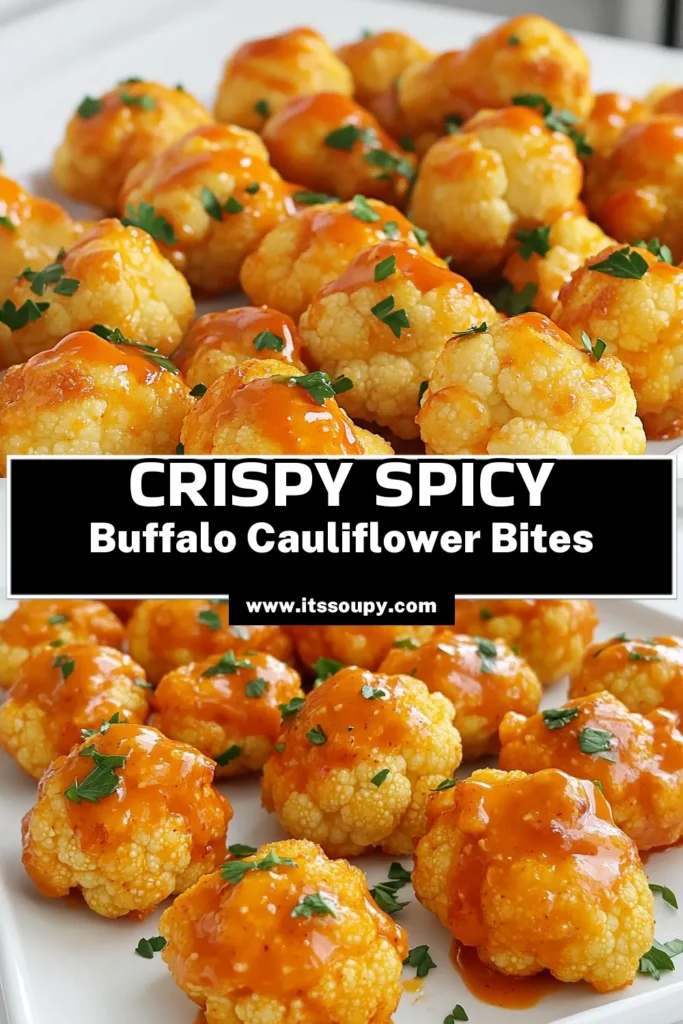 Indulge in the ultimate spicy treat with these Spicy Buffalo Cauliflower Bites! Perfectly crispy and packed with flavor, this easy recipe lets you enjoy a deliciously healthy snack or appetizer. Whip up these mouthwatering bites in just 30 minutes using simple ingredients, and impress your guests at your next gathering! Click to discover the full recipe and bring some heat to your table! #BuffaloCauliflower #HealthySnacks #VeganRecipes #GuiltFreeEats