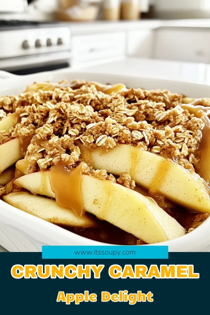 Indulge in the deliciousness of Caramel Apple Crisp with Oats! This easy and comforting dessert features sweet, spiced apples topped with a crunchy oat mixture. Perfect for warming up those chilly evenings, it's sure to be a family favorite. Ready in just 50 minutes, you'll love how simple it is to make. Click through for the full recipe and treat yourself today! #CaramelAppleCrisp #DessertRecipes #FallBaking #AppleDesserts