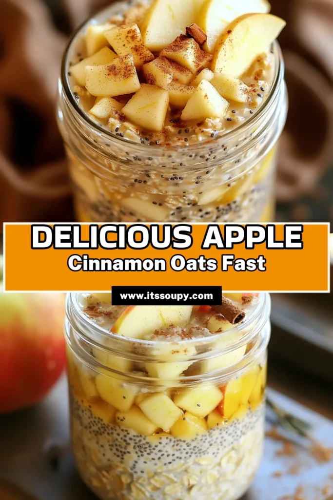 Start your day right with delicious Apple Cinnamon Overnight Oats! This easy recipe combines rolled oats, diced apples, and warm spices for a nutritious breakfast ready in just 10 minutes. Whether you prefer it sweetened with maple syrup or topped with crunchy walnuts, these overnight oats are perfect for busy mornings. Click through to explore the full recipe and make your mornings both tasty and convenient!