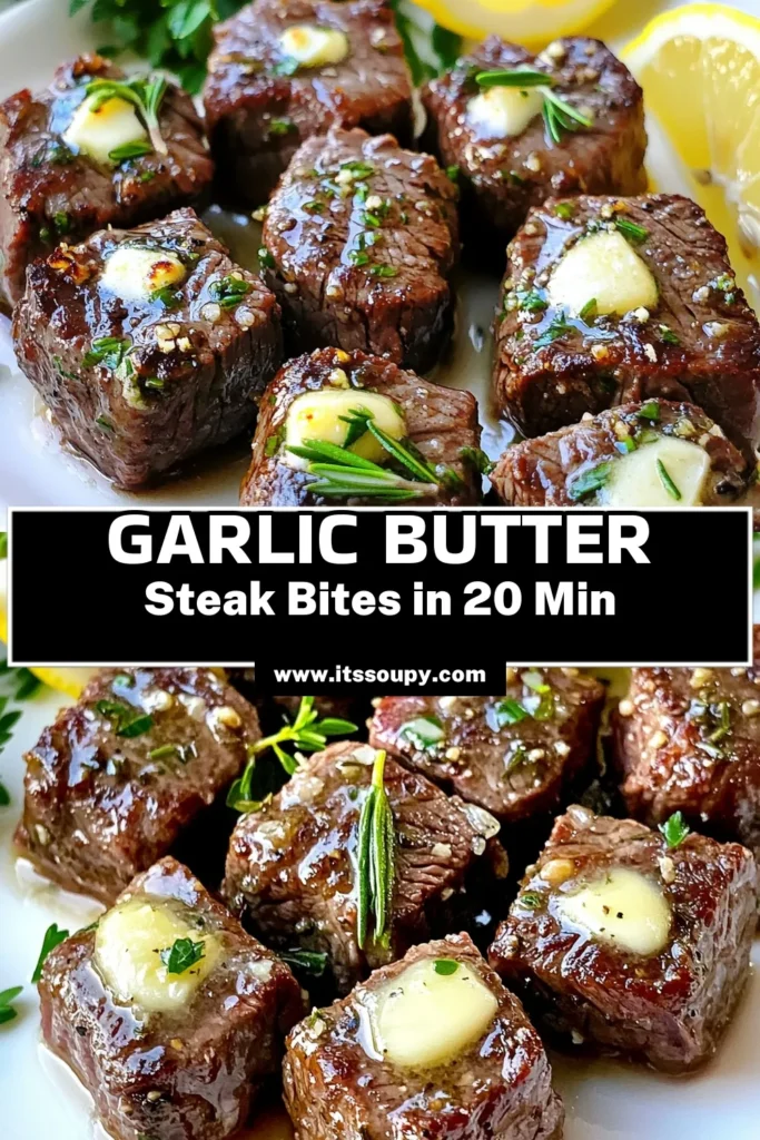 Savor the flavor with these delicious Baked Garlic Butter Steak Bites! Perfect for a quick and tasty meal, this recipe combines succulent sirloin with a rich garlic butter marinade and fresh herbs. Ready in just 20 minutes, these steak bites are a must-try for your next dinner or gathering. Click to explore the full recipe and impress your guests with this mouthwatering dish! #SteakBites #EasyRecipes #DinnerInspiration #FoodieFun