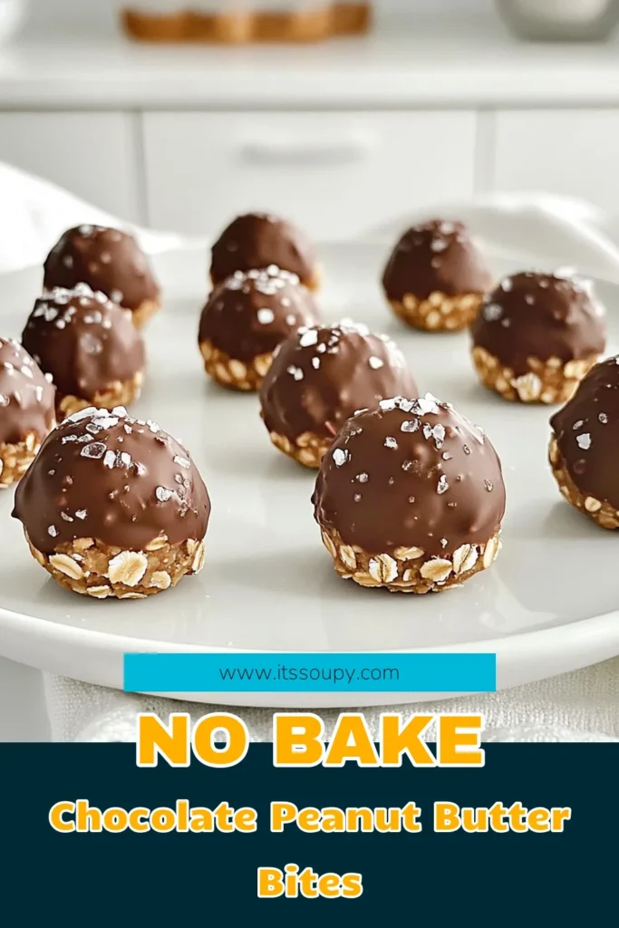 Satisfy your sweet tooth with these easy No-Bake Chocolate Peanut Butter Oat Bites! Made with wholesome ingredients like rolled oats, natural peanut butter, and dark chocolate chips, these bites are perfect for a quick snack or healthy treat. Ready in just 10 minutes, they're a delicious way to indulge without the oven. Click to explore the full recipe and grab your favorite low-calorie snack today! #NoBakeRecipes #HealthySnacks #PeanutButter #ChocolateLovers