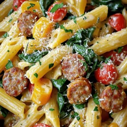 For this dish, you need: - 12 oz penne pasta - 1 lb smoked sausage, sliced - 1 bell pepper (red or green), diced - 1 small onion, chopped - 3 cloves garlic, minced - 2 cups chicken broth - 1 cup heavy cream - 1 teaspoon Cajun seasoning (adjust to taste) - 1 cup cherry tomatoes, halved - 2 cups spinach (fresh or frozen) - 2 tablespoons olive oil - Salt and pepper to taste - Grated Parmesan cheese for serving - Fresh parsley, chopped (for garnish) These ingredients work together to create a rich and creamy pasta dish. The sausage adds a nice smoky flavor. The bell pepper and onion bring sweetness and crunch. Besides Cajun seasoning, consider these: - Salt and pepper for basic seasoning. - Extra Cajun seasoning for more heat. - Fresh parsley gives color and freshness. - Grated Parmesan cheese adds a savory touch. These seasonings and garnishes elevate the dish's flavor. Adjusting the spices lets you control the heat level. You will need: - A large pot for cooking. - A cutting board for chopping. - A sharp knife for slicing. - A wooden spoon for stirring. - Measuring cups for the liquids. Having the right tools makes cooking easier. A large pot helps everything cook evenly. Start by heating two tablespoons of olive oil in a large pot over medium heat. Once hot, add 1 pound of smoked sausage, sliced into rounds. Cook this for about 5-6 minutes until it gets a nice brown color. This step adds great flavor. Next, add one diced bell pepper, one chopped small onion, and three cloves of minced garlic. Sauté these for 3-4 minutes until the vegetables soften and smell amazing. Don't forget to stir often to keep everything cooking evenly. After the sausage and veggies are ready, it's time for the pasta. Pour in 2 cups of chicken broth and bring this mixture to a boil. Once boiling, add 12 ounces of penne pasta. Lower the heat to a simmer and cover the pot. Let it cook for 10-12 minutes, stirring occasionally. This is when the pasta absorbs the broth's flavor. Check it for doneness; it should be al dente, which means it’s still firm to the bite. Now, stir in 1 cup of heavy cream, 1 cup of halved cherry tomatoes, and 2 cups of spinach. Cook for another 3-4 minutes until the spinach wilts and everything heats through. The cream will make the dish rich and smooth. Taste your pasta and season with salt and pepper as needed. Adjust the Cajun seasoning if you want more heat. Once everything is well mixed, serve it hot. Top with grated Parmesan cheese and a sprinkle of fresh parsley for a colorful finish. To get great flavor, use fresh Cajun seasoning. Mix it well with the sausage. Sauté it for one minute to bloom the spices. You can adjust the amount based on your taste. More spice gives a nice kick, while less makes it milder. Try different brands to find your favorite. For perfect pasta, follow the cooking time on the package. Stir it often while it cooks. Check the pasta a minute or two before the time is up. It should be al dente, firm yet tender. The pasta will continue to cook a bit when you mix in the cream. To boost creaminess, use full-fat heavy cream. This adds richness to your dish. Stir in the cream slowly, letting it blend well. You can also add a splash of pasta water if needed. This keeps the sauce smooth and helps it cling to the pasta. Grated Parmesan cheese adds a nice touch at the end. {{image_2}} You can swap the smoked sausage for other meats. Chicken or turkey sausage works well. If you like a spicy kick, try andouille sausage. You can also use kielbasa for a different taste. For veggies, bell peppers are a great choice, but you can add zucchini or mushrooms. They bring great flavor and texture to the dish. Cajun seasoning gives this dish its unique flair. If you want a milder taste, use Italian seasoning instead. A hint of paprika can add a nice smokiness. For a fresh zing, toss in some lemon zest. This change brightens the dish without losing its creamy goodness. To make this dish vegetarian, replace the sausage with plant-based options. You can use mushrooms or lentils for protein. For gluten-free pasta, penne made from rice or quinoa works perfectly. Just check the package for cooking times, as they may differ from regular pasta. Enjoying this meal without meat or gluten is easy and still delicious! To store your Creamy Cajun Sausage One Pot Pasta, first let it cool. Place the pasta in an airtight container. This keeps it fresh and prevents drying out. You can store it in the fridge for up to three days. Make sure it is sealed well to keep the flavors intact. When it's time to reheat, do it gently. Use a pot on low heat, adding a splash of chicken broth or cream. Stir often to heat evenly. This helps keep the pasta creamy and avoids drying. You can also use the microwave, but cover the dish to trap steam. Heat in short bursts, stirring in between. For longer storage, you can freeze your pasta. First, let it cool completely. Then, pack it in a freezer-safe container or bag. Be sure to remove as much air as possible. It can last up to three months in the freezer. When ready to eat, thaw in the fridge overnight before reheating. This method helps keep the flavors fresh and delicious. You can serve this dish with a simple side salad. A fresh green salad pairs well. Try adding crusty bread to soak up the creamy sauce. Garlic bread is another great option. You could also serve it with roasted vegetables for a colorful plate. If you want something lighter, try a cucumber or tomato salad. Yes, you can prepare the pasta ahead of time. Cook the pasta and sauce, then let it cool. Store it in an airtight container in the fridge. It will stay fresh for up to three days. When you are ready to eat, reheat it on the stove. Add a splash of cream or broth to keep it creamy. To make it milder, use less Cajun seasoning. You can start with half a teaspoon. Taste it as you cook and add more if needed. If you want it spicier, add more Cajun seasoning or a dash of hot sauce. Fresh jalapeños can also add heat if you like. Always adjust to your taste for the best meal! This blog post covered how to make Creamy Cajun Sausage One Pot Pasta. We explored the key ingredients, step-by-step cooking instructions, and essential tips. You learned about variations to fit different tastes and dietary needs. Storing and reheating leftovers was also discussed. In conclusion, this dish is rich in flavor and easy to prepare. You can enjoy it as a meal or share it with friends. Try it out and have fun in the kitchen!
