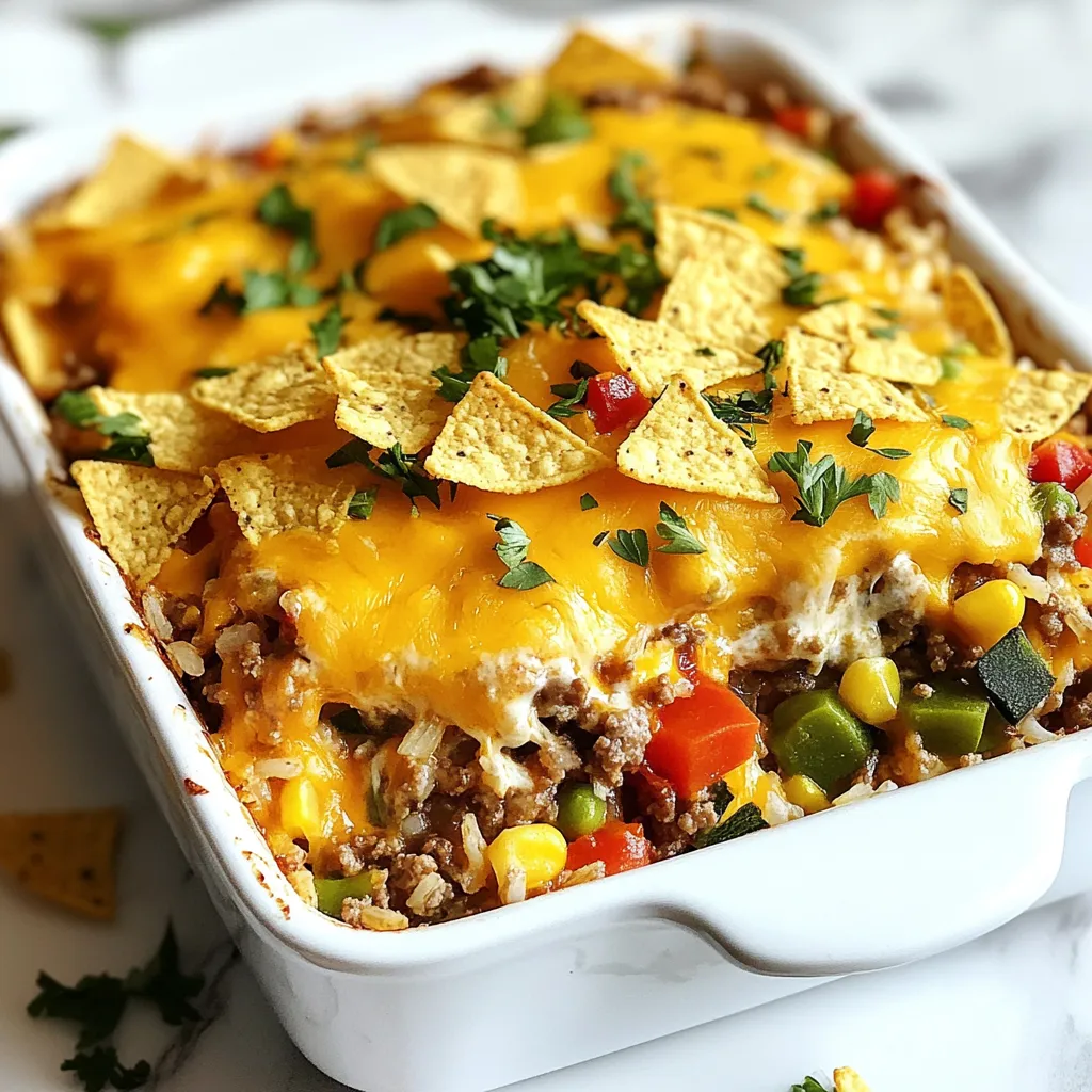 To make a Budget Friendly Husband Casserole, you need simple ingredients. Here is what you will need: - 1 lb ground beef or turkey - 1 can (15 oz) mixed vegetables (peas, carrots, corn) - 1 cup cooked rice (can be instant or leftover) - 1 can (10.5 oz) cream of mushroom soup - 1 cup shredded cheddar cheese - 1 teaspoon garlic powder - 1 teaspoon onion powder - Salt and pepper to taste - 1 cup crushed tortilla chips (for topping) Each ingredient plays a key role in making this dish tasty and filling. The ground beef or turkey gives the casserole its hearty base. The mixed vegetables add color and nutrients. Using cooked rice helps bind everything together, while the cream of mushroom soup adds richness and creaminess. Shredded cheddar cheese melts beautifully on top, making it gooey and delicious. The garlic and onion powders offer a burst of flavor, while salt and pepper enhance everything. Finally, crushed tortilla chips on top give a nice crunch. These ingredients make cooking easy, fun, and budget-friendly. You can find them at any grocery store without breaking the bank. Enjoy creating a delicious meal that your family will love! {{ingredient_image_1}} 1. Preheating the oven: Start by preheating your oven to 350°F (175°C). This ensures even cooking and melts the cheese perfectly. 2. Browning the meat: In a large skillet, brown 1 lb of ground beef or turkey over medium heat. Use a wooden spoon to break it into small pieces. Season with 1 teaspoon each of garlic powder and onion powder, plus salt and pepper to taste. Cook until no pink remains. 3. Mixing ingredients: Next, drain any excess fat from the skillet. Add 1 can of mixed vegetables (peas, carrots, and corn) to the meat. Stir them together until well mixed. Then, add 1 cup of cooked rice and 1 can of cream of mushroom soup. Stir until every ingredient is evenly coated. 1. Transferring to baking dish: Take a greased 9x13 inch baking dish and pour the meat and veggie mixture into it. Spread the mixture out evenly across the dish. 2. Adding cheese and topping: Sprinkle 1 cup of shredded cheddar cheese on top of the casserole. Then, add a layer of crushed tortilla chips for a crunchy topping. 3. Baking time and temperature: Place the dish in your preheated oven. Bake for 25-30 minutes, or until the cheese is melted and bubbly. The casserole should be heated throughout. When done, remove it from the oven and let it cool slightly before serving. - Adding flavor variations: You can spice up this casserole by adding different seasonings. Try adding chili powder for heat or Italian herbs for a fresh taste. You can also mix in some salsa for a fun twist. - Using leftover ingredients: If you have leftover meat or veggies, use them! This dish is great for using up what you have. Just chop them up and mix them into the casserole. It keeps your meal budget-friendly and reduces waste. - Affordable ingredient swaps: Swap ground beef for turkey or even beans for a vegetarian option. You can use frozen mixed veggies instead of canned ones. They often cost less and taste fresh. Instant rice is also a good choice if you're short on time. - Bulk cooking options: Make a large batch and freeze half for later. This meal works well for meal prep. You can double the recipe and save time on busy days. Just reheat when needed, and you have a tasty meal ready to go. Pro Tips Use Leftover Rice: If you have leftover rice from a previous meal, this is a great way to use it up and add extra flavor to your casserole. Mix Up the Protein: Feel free to swap the ground beef or turkey with cooked chicken or even a plant-based protein for a different twist. Cheese Variations: Experiment with different types of cheese like Monterey Jack or Pepper Jack for a unique taste. Make It Ahead: You can prepare the casserole ahead of time, cover it, and refrigerate it. Just pop it in the oven when you're ready to bake! {{image_2}} You can easily change the protein in this casserole. Ground turkey or chicken works well. For a meatless option, try canned beans like black beans or kidney beans. They add great texture and protein. Switching up the vegetables can also create a new dish. You can use frozen broccoli or green beans instead of mixed vegetables. Fresh veggies like bell peppers or zucchini add color and flavor. Make it your own by using what you have at home! To boost flavor, add spices or herbs. Try paprika or cumin for warmth. Fresh herbs like parsley or cilantro bring a bright taste. Don't be afraid to experiment with your favorite seasonings! Using different cheese options can also change the taste. Monterey Jack or pepper jack cheese adds a nice kick. You could even use a mix of cheeses for a richer flavor. The choice is yours! To keep your Budget Friendly Husband Casserole fresh, store leftovers properly. Let the casserole cool to room temperature first. Then, place it in an airtight container. You can refrigerate it for up to four days. If you want to keep it longer, freezing is a great option. Use a freezer-safe dish or wrap individual portions in plastic wrap. This way, you can enjoy it for up to three months. When it's time to eat your leftovers, reheating is key. The best method is to use the oven. Preheat it to 350°F (175°C). Place the casserole in an oven-safe dish. Cover it with foil to keep moisture in. Heat for about 20-25 minutes. You can also use the microwave for a quick meal. Just make sure to cover it with a microwave-safe lid. Heat in short bursts of 1-2 minutes, stirring in between. This helps keep the texture and flavor just right. Enjoy your meal! To make this casserole vegetarian, swap the ground beef or turkey for a meat alternative. You can use lentils, beans, or even extra mixed vegetables. Just make sure to adjust the cooking time based on what you choose. This keeps the dish hearty and filling without meat. Yes, you can use brown rice instead of white rice. Brown rice adds a nutty flavor and more fiber. Be sure to cook it before adding it to the casserole. This way, the rice will blend well with the other ingredients. If you need a substitute for cream of mushroom soup, try using cream of chicken soup or homemade white sauce. You can also blend cooked mushrooms with cream or plant-based milk. This will give you a similar texture and flavor in your casserole. We covered a tasty casserole recipe using ground meat, veggies, and cheese. I shared step-by-step instructions for prepping and baking. Tips on saving money and making flavorful swaps help you enjoy this dish. Remember, you can store leftovers and reheat them easily for future meals. Experiment with variations to keep it exciting. With a bit of creativity, you can make this dish your own. Happy cooking!