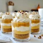 To make No Bake Pumpkin Cheesecake Cups, gather these ingredients: - 1 cup graham cracker crumbs - 1/4 cup granulated sugar - 1/2 cup unsalted butter, melted - 1 (8 oz) package cream cheese, softened - 1/2 cup powdered sugar - 1 cup pumpkin puree - 1 teaspoon vanilla extract - 1 teaspoon pumpkin pie spice - 1 cup heavy whipping cream - 1/4 cup chopped pecans (for topping, optional) - Whipped cream (for garnish, optional) If you need to convert measurements, here are some quick tips: - 1 cup equals 8 fluid ounces. - 1/4 cup equals 4 tablespoons. - 1/2 cup equals 8 tablespoons. This helps when you need to adjust the recipe. You can get creative with toppings or swaps! Here are some ideas: - Use crushed cookies instead of graham crackers for the crust. - Swap pecans for walnuts or almonds for a different crunch. - Add caramel sauce on top for a sweet drizzle. - Use whipped coconut cream for a dairy-free option. Feel free to mix and match to suit your taste! Start by getting a medium bowl. In this bowl, mix 1 cup of graham cracker crumbs with 1/4 cup of granulated sugar. This mixture adds sweetness and crunch. Next, pour in 1/2 cup of melted unsalted butter. Stir it all together until it looks like wet sand. This texture helps it hold together. Now, take your mixture and divide it evenly into six serving cups or glasses. Press it down firmly to make a solid layer at the bottom. This will be the base of your cheesecake cups. Place these cups in the fridge to chill while you work on the filling. This helps the crust set well. Grab a large bowl and add 1 (8 oz) package of softened cream cheese. Use an electric mixer to beat it until smooth. This step is key for a creamy filling. Slowly mix in 1/2 cup of powdered sugar. This gives the filling a sweet touch. Next, add in 1 cup of pumpkin puree, 1 teaspoon of vanilla extract, and 1 teaspoon of pumpkin pie spice. Beat everything together until it is well combined and creamy. This mixture should smell like fall! In a separate bowl, whip 1 cup of heavy cream until stiff peaks form. This means it holds its shape well. Gently fold this whipped cream into the pumpkin mixture. Be careful here; you want to keep it light and fluffy. Mix until both are combined but do not overdo it. Now, take your crust cups out of the fridge. Spoon the pumpkin cheesecake filling on top of each crust. Spread it evenly so each cup looks nice. Cover the cups with plastic wrap. Place them back in the refrigerator for at least 2 hours to chill and set. This is important for the filling to firm up. When ready to serve, you can top each cup with whipped cream and sprinkle some chopped pecans on top if you like. This adds a nice crunch! Enjoy your no-bake pumpkin cheesecake cups. To get a smooth filling, use softened cream cheese. Cold cream cheese will clump up. I let mine sit out for about 30 minutes. Beat it well with an electric mixer. Add the powdered sugar slowly. This helps it mix better. After that, add pumpkin puree and spices. Mix until everything is creamy and smooth. For the best whipped cream, start with cold heavy cream. Use a chilled bowl to mix. Beat the cream on medium speed. Watch closely for stiff peaks to form. This takes about 3 to 5 minutes. Do not overwhip, or it can turn grainy. Gently fold the whipped cream into the cheesecake mix. This keeps the filling light and fluffy. Clear cups work best to show off layers. I love using glasses for a fun look. Spoon the filling gently on top of the crust. You can drizzle caramel sauce on top. A sprinkle of chopped pecans adds a nice crunch. For an extra touch, add a dollop of whipped cream. This makes each cup look even more inviting. {{image_2}} You can switch up the crust for fun. Try using crushed Oreos or vanilla wafers instead of graham crackers. Both add a unique flavor. If you want a nutty taste, use ground almonds or hazelnuts. For a gluten-free option, use gluten-free graham crackers or almond flour. Each choice gives a new twist to your no-bake pumpkin cheesecake cups. Feeling adventurous? You can add spices to change the flavor. Try adding a bit of cinnamon or nutmeg for extra warmth. You can also mix in some chocolate or caramel sauce for a sweet touch. If you like maple, add a splash of maple syrup to the filling. These small changes can make your dessert feel brand new. If you want a dairy-free version, use vegan cream cheese and coconut cream. Both work well and taste great. For the crust, make sure you use dairy-free butter or coconut oil. This way, everyone can enjoy the treat, no matter their diet. These swaps keep the flavors rich and creamy while being kind to dietary needs. To store your pumpkin cheesecake cups, place them in an airtight container. Make sure to keep them in the fridge. They will stay fresh and tasty this way. If you use plastic wrap, ensure it covers each cup tightly. This helps prevent any unwanted flavors from mixing in. You can also freeze these cheesecake cups. Just cover them well with plastic wrap and then foil. This keeps them safe from freezer burn. When you’re ready to eat them, let them thaw in the fridge overnight. They will taste great once defrosted! These no-bake cheesecake cups will last for about 3 to 5 days in the fridge. If you freeze them, they can last for up to a month. This makes them perfect for meal prep or special events. Just remember to label your containers, so you know what you have! Yes, you can use fresh pumpkin. Start by roasting or boiling fresh pumpkin. Then, scoop out the flesh and puree it until smooth. This makes a great substitute for canned pumpkin. Fresh pumpkin can add a nice, vibrant flavor. Just ensure it is well-cooked and free from excess water. The no-bake cheesecake will stay fresh in the fridge for about 3 to 5 days. Keep it covered with plastic wrap or a lid. It’s best to enjoy it within the first couple of days for the best texture. Always check for any off smells or changes in color before serving. You can use several substitutes for heavy cream. Options include coconut cream, evaporated milk, or a blend of milk and butter. For a lighter version, try using half-and-half. If you're dairy-free, coconut cream works well. Just remember that the flavor may change slightly based on your choice. You learned how to make cheesecake cups with simple steps. We covered ingredients, measurements, and optional toppings. I shared tips for making a smooth filling and stiff peaks. You can also try variations for different tastes and diets. Proper storage keeps your cheesecake fresh longer. Remember, making cheesecake cups is fun and easy. You can impress your friends and family with your tasty creations. Enjoy your delicious treats!