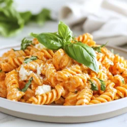 For this dish, I love using whole grain pasta. It adds fiber and nutty flavor. You can choose fusilli or penne. Both types hold sauce well. Whole grain pasta cooks just like regular pasta. Follow the package instructions for perfect results. You can use fresh, roasted red peppers or jarred ones. Roasting fresh peppers gives a sweet, smoky taste. To roast, place them in the oven at 450°F for about 20 minutes. Turn them so they cook evenly. Once charred, peel off the skin and blend them. If you want to save time, jarred roasted peppers work well too. Just drain and blend them. For protein, you can use cooked chicken or chickpeas. Shredded chicken adds a lovely flavor and texture. Use about a cup for this recipe. If you prefer a vegetarian option, chickpeas are perfect. They add protein and a nice bite. Both options make this dish filling and tasty. {{ingredient_image_1}} To start, grab a large pot and fill it with water. Add a good amount of salt. Bring the water to a boil. Once boiling, toss in 8 ounces of whole grain pasta, like fusilli or penne. Cook the pasta until it is firm but tender, or al dente. This usually takes around 8 to 10 minutes. When done, drain the pasta and set it aside. While the pasta cooks, we can make the sauce. If you have fresh red peppers, roast them. Preheat your oven to 450°F (230°C). Place the peppers on a baking sheet and roast them for about 20 minutes. Turn them halfway through to char all sides. Once charred, let them cool. Peel off the skin and blend the peppers until smooth. If you use jarred peppers, skip this step. Next, heat 1 teaspoon of olive oil in a large skillet over medium heat. Add 1 clove of minced garlic and cook it for about 1 minute. You want it fragrant but not burnt. Now pour in the red pepper puree. Add 1 teaspoon of dried basil and let this simmer for 3 to 4 minutes. This helps meld the flavors together. Now, it’s time to add the protein. Stir in 1 cup of cottage cheese or ricotta for creaminess. If you prefer, you can use 1 cup of shredded chicken breast or chickpeas for a vegetarian version. Mix everything well until combined. Cook this for another 2 to 3 minutes until heated through. Season with red pepper flakes, salt, and pepper to taste. Finally, take your cooked pasta and add it to the sauce. Toss everything gently until the pasta is well coated. Enjoy your high protein red pepper pasta! When making high protein red pepper pasta, I love using whole grain pasta. Options like fusilli or penne work best. Whole grain pasta adds fiber and nutrients. It also holds the sauce well, making each bite tasty. You can use other shapes, but keep the cooking time in mind. Always check the package for cooking instructions. Roasting red peppers brings out their natural sweetness. You can roast them in the oven or over a flame. For the oven, preheat it to 450°F. Place the peppers on a baking sheet. Roast them for about 20 minutes, turning them halfway. You know they are done when the skin is charred. Let them cool before peeling the skin off. Then, blend them until smooth. This sauce base adds a rich flavor to your dish. To make your dish pop, add fresh herbs like basil. You can also mix in some red pepper flakes for a kick. If you want a creamier sauce, use ricotta instead of cottage cheese. For a vegetarian option, swap shredded chicken for chickpeas. You can also add vegetables like spinach or zucchini for extra nutrition. These changes keep the recipe fresh and fun! Pro Tips Roasting Peppers: For a deeper flavor, roast your red peppers until charred, as this brings out their natural sweetness. Choosing Cheese: Cottage cheese is a great lower-fat option, but using ricotta will make the sauce creamier and richer. Adding Protein: If using chickpeas, consider mashing them slightly to help them blend into the sauce better for a smoother texture. Adjusting Heat: Feel free to adjust the amount of red pepper flakes to suit your heat preference, or omit them entirely for a milder dish. {{image_2}} If you want a vegetarian twist, use chickpeas instead of chicken. This adds protein and fiber. For a vegan option, swap cottage cheese with a plant-based cream cheese. You can also try silken tofu for a smooth texture. Blend it well with the roasted peppers to keep the sauce creamy and rich. You can add more protein by using turkey or tofu. Cooked shrimp also works well in this dish. If you're looking for a meat alternative, tempeh is a great choice. It has a nutty flavor and adds texture. Any of these options will boost the protein and keep you full longer. To change the flavor, add spices like smoked paprika or oregano. You can also squeeze in some lemon juice for brightness. If you like heat, increase the red pepper flakes. For a sweet touch, toss in some sun-dried tomatoes. Each adjustment will make the dish unique and exciting. After enjoying your High Protein Red Pepper Pasta, store any leftovers in an airtight container. Make sure to let the pasta cool before sealing it. This helps keep it fresh. You can keep it in the fridge for up to three days. If you want to eat it later, consider freezing it. To reheat, simply take the pasta out of the fridge. Place it in a microwave-safe dish. Add a splash of water or olive oil to keep it moist. Cover it with a lid or wrap. Heat it on medium power for about two minutes, stirring halfway. If reheating on the stove, add a bit of water and stir over low heat until warm. If you want to freeze your High Protein Red Pepper Pasta, use a freezer-safe container. Make sure to leave some space at the top for expansion. It can last for up to three months in the freezer. When you're ready to eat it, thaw it overnight in the fridge. Then, follow the reheating tips to enjoy your meal again. You can boost the protein in this dish easily. Here are my top tips: - Add more chicken: Use 1.5 cups instead of 1 cup. - Use extra cottage cheese: Add 1.5 cups for a creamier sauce. - Include legumes: Mix in black beans or lentils for added protein. - Try protein pasta: Use pasta made from lentils or chickpeas. These options will make your meal even more filling and nutritious. Yes, you can use various pasta types! Here are some ideas: - Whole grain pasta: Fusilli or penne are great choices. - Gluten-free pasta: Look for rice or quinoa-based options. - Zucchini noodles: For a low-carb alternative, spiralize zucchini. - Pasta shapes: Try shells or farfalle for fun shapes. Feel free to choose what you like best. Pairing side dishes can enhance your meal. Here are my favorites: - Garlic bread: A classic choice that always pleases. - Green salad: Toss mixed greens with a light vinaigrette. - Steamed veggies: Broccoli, asparagus, or green beans add color and nutrition. - Roasted vegetables: Carrots, zucchini, or bell peppers complement the dish well. These sides will round out your high protein red pepper pasta and make it even more enjoyable! In this post, we explored great recipes using whole grain pasta, red peppers, and protein options like chicken and chickpeas. You learned how to cook, prepare, and combine these ingredients for a tasty meal. We also shared tips for choosing pasta, roasting peppers, and adding flavor. Plus, we covered variations, storage tips, and answers to common questions. Enjoy making this dish your own and don't hesitate to experiment with flavors. With these insights, you can create hearty meals that suit your taste.