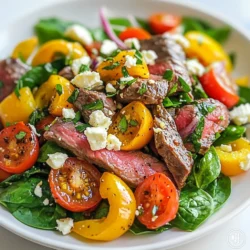 - 1 lb beef sirloin, thinly sliced - 2 tablespoons olive oil - 1 red bell pepper, sliced - 1 yellow bell pepper, sliced - 1 medium red onion, sliced - 2 cloves garlic, minced - 1 cup cherry tomatoes, halved - 2 cups fresh spinach For a great Mediterranean Beef Stir Fry, you want high-quality beef sirloin. This cut is tender and cooks quickly, making it perfect for stir-frying. Slice it thin to help it cook evenly and soak up flavors. Next, olive oil adds richness and helps with cooking. Fresh vegetables are key here. I love using both red and yellow bell peppers for their sweet taste and vibrant colors. Red onions add a slight bite, while garlic gives a lovely aroma. Cherry tomatoes burst with flavor, and fresh spinach wilts nicely, adding nutrients. - 1 teaspoon dried oregano - 1 teaspoon ground cumin - 1 teaspoon smoked paprika - 1 tablespoon lemon juice - Salt and pepper to taste For seasonings, dried oregano brings that Mediterranean vibe. Ground cumin adds warmth, and smoked paprika gives depth. A splash of lemon juice brightens the dish, while salt and pepper enhance all the flavors. - Feta cheese Feta cheese is an optional garnish. It adds a creamy texture and a salty kick. Crumble it on top for a finishing touch that elevates your dish. With these ingredients, you can create a meal that is both simple and delicious. Each element plays a role in making your stir fry a standout dish! {{ingredient_image_1}} To start, we need to marinate the beef. Take your thinly sliced beef sirloin and place it in a bowl. Add salt, pepper, dried oregano, ground cumin, and smoked paprika. Mix well and let it sit for about 15 minutes. This will help the beef soak up all those great flavors. Next, heat the olive oil in a large frying pan or wok over medium-high heat. When the oil is hot, add the marinated beef in one even layer. Sear the beef for about 3 to 4 minutes. It should brown nicely but not be fully cooked. Once done, remove the beef from the pan and set it aside. Now it's time to sauté the vegetables. In the same pan, add the sliced red and yellow bell peppers along with the sliced red onion. Stir-fry them for about 5 minutes until they start to soften. Then, add the minced garlic and halved cherry tomatoes. Cook for another 2 to 3 minutes. The garlic should smell great, and the tomatoes will start to blister. Once the veggies are ready, return the beef to the pan. Add the fresh spinach and stir everything together. Cook for another 2 to 3 minutes, stirring constantly. The beef should be cooked through, and the spinach will wilt. Finally, drizzle lemon juice over the stir-fry. Toss everything to combine the flavors. Season with salt and pepper to taste. To serve, transfer the Mediterranean Beef Stir Fry to a serving dish. For a fresh touch, sprinkle some feta cheese on top if you like. This adds a nice creaminess and a burst of flavor. Enjoy your meal! - Best methods for stir-frying: Use a large frying pan or wok. Heat the oil until hot. Add meat in a single layer. This helps it cook evenly and get a nice crust. Keep the heat high to sear the beef well. - Achieving the perfect sear: Pat the beef dry before seasoning. This keeps moisture low. When you add the beef, don’t stir right away. Let it brown for a few minutes before turning. This builds flavor. - Additional spices or herbs to use: Consider adding fresh basil or thyme. They give a nice aroma. You could also use red pepper flakes for a bit of heat. Experimenting can lead to new favorite tastes. - Marinating tips for deeper flavor: Marinate the beef for at least 15 minutes. For more flavor, try marinating longer. Use lemon juice, garlic, and herbs in your mix. This will make each bite burst with flavor. - Prepping ingredients in advance: Chop your vegetables the day before. Store them in the fridge. This way, your cooking time is shorter. It is easy to toss everything in the pan when you are ready. - Using pre-cut vegetables: If you’re short on time, buy pre-cut veggies. They save a lot of work. You can find them in most stores. This makes cooking quick and easy. Pro Tips Marinate for Flavor: Allow the beef to marinate longer than 15 minutes if possible, to enhance the flavor absorption from the spices. Use High Heat: Cooking on high heat helps to sear the beef quickly, locking in juices and keeping it tender. Fresh Herbs Boost Flavor: Consider adding fresh herbs like parsley or basil at the end for a vibrant flavor boost. Customize Veggies: Feel free to substitute or add other vegetables such as zucchini or broccoli for a personalized touch. {{image_2}} You can swap beef for chicken, shrimp, or tofu. Chicken works well with the same flavors. Shrimp cooks quickly and adds a nice twist. Tofu is great for a vegetarian option, soaking up all the lovely spices. Feel free to change up the veggies. Try adding zucchini, carrots, or mushrooms. You can also adjust seasonings. If you love heat, add red pepper flakes. For a sweeter touch, toss in some sliced carrots. Serve the stir fry over rice, pasta, or quinoa. Each option adds a different texture. You can also use the beef stir fry as a filling. Wrap it in pita bread or lettuce leaves for a fun meal. To store your Mediterranean Beef Stir Fry, let it cool first. Place it in an airtight container. Keep it in the fridge for up to 3 days. If you want to store it longer, freeze it. Use freezer-safe bags or containers. It can last in the freezer for about 2-3 months. Don’t forget to label your containers with the date. When you reheat, you want to keep the flavors alive. The best way is to use a skillet. Heat it on medium-low and add a splash of water. Stir gently until warmed through. You can also use a microwave. Just cover your dish and heat in short bursts, stirring in between. This helps maintain texture, making it tender and juicy. In the fridge, your dish should last 3 days. In the freezer, it can stay good for 2-3 months. Always check for signs of spoilage. If it smells off or has a strange color, it's best to toss it. Freshness matters, so be mindful of how long it sits around. You can pair this dish with several sides. Here are some great options: - Rice: White or brown rice complements the stir fry well. - Quinoa: This adds a healthy twist and nice texture. - Pita bread: A great way to scoop up the beef and veggies. - Greek salad: Fresh flavors balance the richness of the dish. - Roasted potatoes: Crispy potatoes make a hearty side. Yes, you can add some heat to your stir fry. Here are a few ideas: - Red pepper flakes: Sprinkle them in while cooking for a kick. - Chili powder: Mix it in with your spices for extra flavor. - Sriracha or hot sauce: Drizzle on top before serving for spice lovers. To check if the beef is done, follow these tips: - Color: The beef should be brown and no longer pink inside. - Texture: It should feel firm but not tough. - Thermometer: Use a meat thermometer for accuracy. Aim for 145°F for medium rare. Yes, this recipe is great for meal prep. Here’s how: - Cook in batches: Make a larger quantity to divide for the week. - Store properly: Keep in airtight containers in the fridge. - Reheat easily: Just warm it in the microwave or on the stove. You can use frozen veggies, but consider these points: - Texture: Fresh veggies have a better crunch and flavor. - Cooking time: Frozen veggies may need longer to cook. - Thawing: Let them thaw before adding to avoid excess water. This article covered a tasty Mediterranean beef stir fry. We explored the main ingredients, seasonings, and cooking steps. I shared tips for perfecting your dish and offered variations to suit your taste. Don't forget about storage and reheating for leftovers. Try this recipe for a quick, flavorful meal. Experiment with different veggies or proteins to make it your own. You can enjoy this dish in many ways, ensuring each meal feels fresh and fun. Happy cooking!