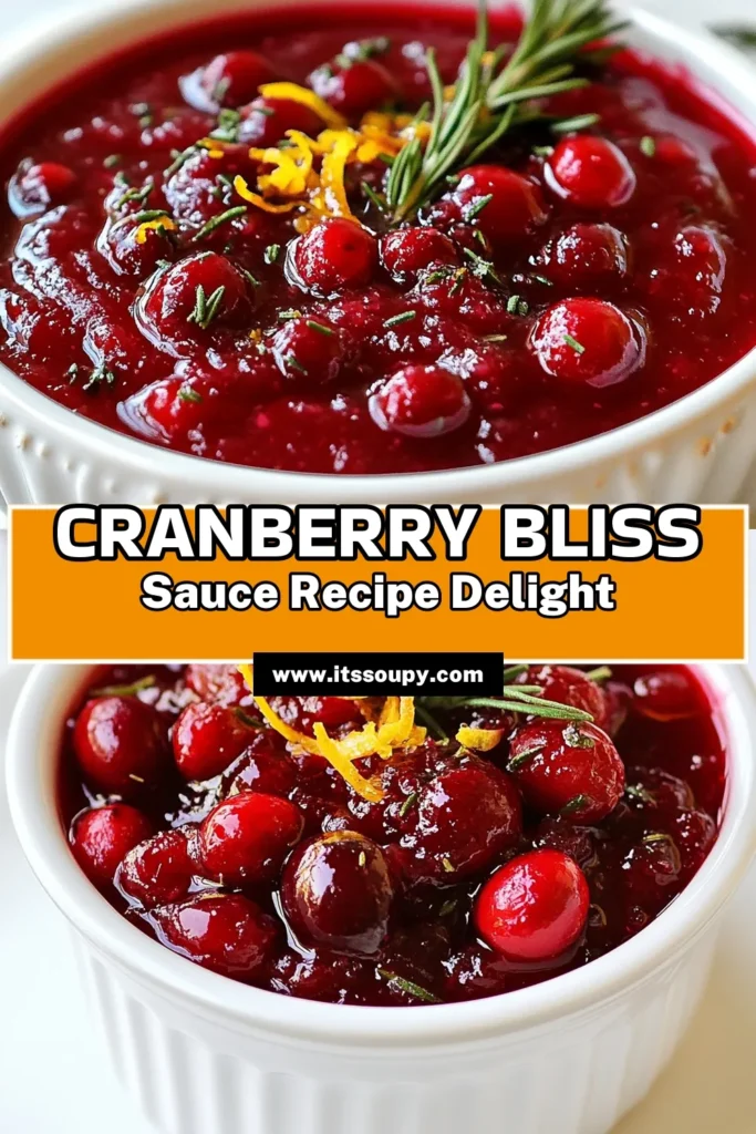 Elevate your holiday meals with this easy cranberry sauce recipe! Discover the perfect blend of flavors in this cranberry bliss sauce recipe, featuring fresh cranberries, rosemary, and thyme. This homemade cranberry sauce with herbs adds a festive touch to your table, making it a must-try. Perfect for Thanksgiving or Christmas dinners! Save this delicious cranberry sauce with rosemary and thyme for your next gathering. #CranberrySauce #FestiveRecipes #HomemadeSauce #EasyRecipes