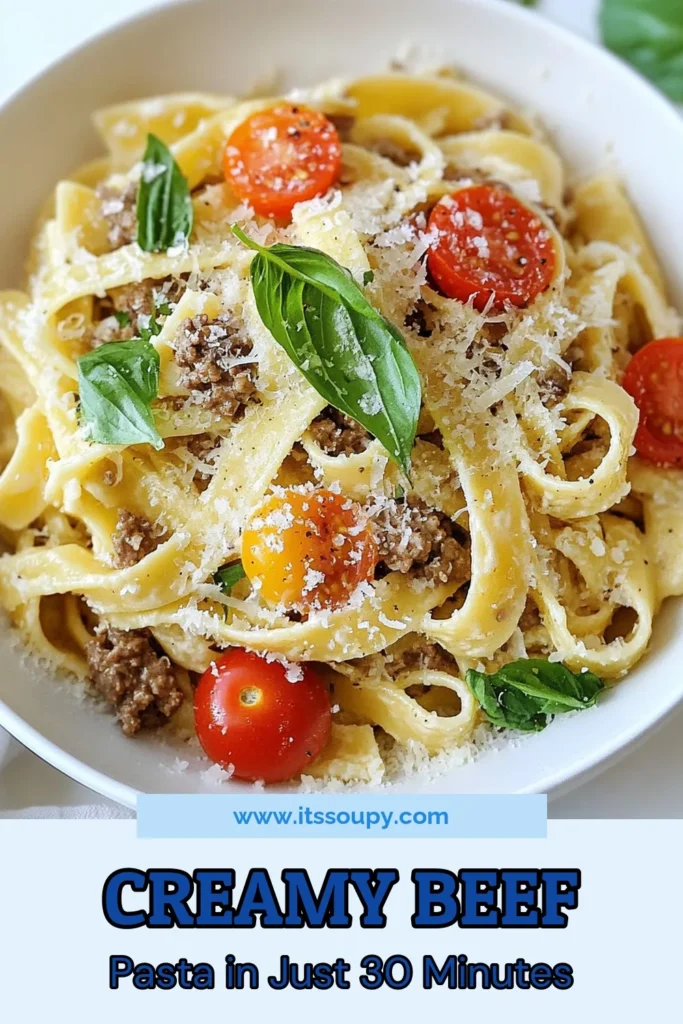Craving a comforting meal? This creamy beef pasta recipe is the perfect one-pot beef pasta dish that your family will love. In just 30 minutes, you can whip up an easy beef pasta meal that's hearty and full of flavor. With ground beef, creamy sauce, and fresh ingredients, this Italian creamy pasta dish is sure to become a weeknight favorite. Save this recipe and enjoy a delicious dinner tonight! #CreamyBeefPasta #OnePotCooking #EasyRecipes #PastaLovers