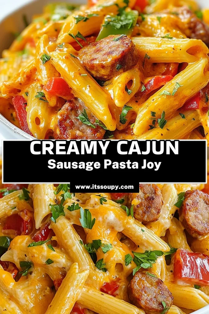 Savor the flavors of a delightful One Pot Cajun Sausage Pasta that's perfect for a quick weeknight dinner! This Creamy Cajun Pasta Recipe combines smoked sausage, vibrant veggies, and rich cheddar cheese for an easy one pot pasta you'll love. In just 30 minutes, enjoy a delicious and satisfying meal that’s sure to impress. Save this Quick Cajun Dinner Recipe for your next family gathering! #CajunPasta #OnePotPasta #EasyDinner #SmokedSausagePasta