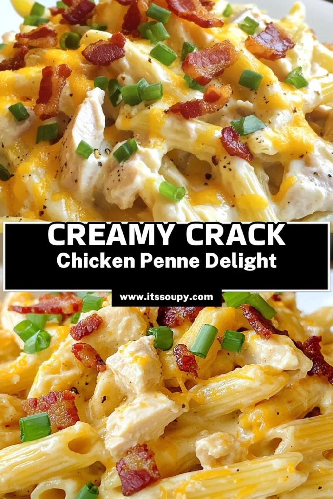 Indulge in the deliciousness of Crack Chicken Penne, a creamy chicken pasta that is sure to become a family favorite! This easy pasta recipe combines tender chicken, cream cheese, and ranch seasoning for a flavor-packed dish. Perfect for busy weeknights, this penne with cream cheese is ready in just 30 minutes. Try this ranch chicken pasta tonight and enjoy! Save this recipe for a quick dinner idea! #CrackChickenPenne #EasyPastaRecipes #CreamyChickenPasta #PastaRecipe